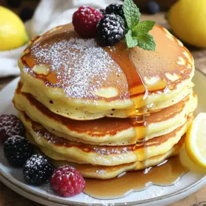 To make fluffy lemon ricotta pancakes, you need these simple ingredients: - 1 cup ricotta cheese - 1 large egg - 1/4 cup whole milk - 1 medium lemon, zested and juiced - 1 teaspoon pure vanilla extract - 1 cup all-purpose flour - 2 teaspoons baking powder - 1/4 teaspoon fine salt - 2 tablespoons granulated sugar - Butter or vegetable oil for cooking - Fresh mixed berries (like strawberries, blueberries, and raspberries) - Pure maple syrup for serving I recommend using whole milk for the best texture. If you want a lighter option, use low-fat milk. You can replace ricotta with cottage cheese if needed, but adjust the texture. For sweetness, feel free to swap granulated sugar for honey or maple syrup. Fresh ingredients make a big difference in flavor. Use a ripe lemon for zest and juice. Fresh berries add color and natural sweetness. Always choose ripe, firm berries for the best taste. Using fresh ingredients will elevate your pancakes and make them shine on the plate. Start by grabbing a large mixing bowl. Add 1 cup of ricotta cheese, 1 large egg, and 1/4 cup of whole milk. Next, zest and juice a medium lemon and mix that in. Don’t forget 1 teaspoon of pure vanilla extract. Use a whisk to blend everything until it's smooth and creamy. Make sure the ricotta mixes well with the other ingredients. This step is key for a rich flavor. In a separate bowl, combine 1 cup of all-purpose flour, 2 teaspoons of baking powder, 1/4 teaspoon of fine salt, and 2 tablespoons of granulated sugar. Whisk these dry ingredients together. Mixing them well helps your pancakes rise and stay fluffy. Preheat your non-stick skillet or griddle over medium heat. Once hot, add a little butter or vegetable oil to coat the surface. For each pancake, pour about 1/4 cup of batter onto the skillet. Cook for 2-3 minutes, watching for bubbles to form on the surface. Carefully flip the pancakes with a spatula and cook for another 2-3 minutes until they turn golden brown. Transfer the pancakes to a warm plate and cover them with a clean kitchen towel to keep them warm. Repeat this cooking process until you've used all the batter. Serve your fluffy pancakes warm, topped with fresh mixed berries and a drizzle of pure maple syrup for a delightful treat! To make your pancakes fluffy, focus on mixing. Combine your wet and dry ingredients separately. This keeps the baking powder active. When you mix them together, fold gently. Lumps in the batter are okay. They help create a light texture. Also, let the batter rest for a few minutes. This lets the flour hydrate and encourages fluffiness. For an extra flavor boost, consider adding a pinch of nutmeg or cinnamon. These spices pair well with lemon. You can also use almond extract instead of vanilla. This adds a nice twist. If you want a sweeter taste, try adding a bit more sugar. Fresh herbs like mint or basil can also give a fresh touch. One mistake people make is overmixing the batter. This leads to dense pancakes. Another common error is cooking at too high a heat. Medium heat is best for even cooking. Watch for bubbles on the surface; they are a sign to flip. Finally, don’t skip the toppings. Fresh berries and syrup make these pancakes shine! {{image_4}} You can boost flavor by adding fruits to your pancakes. Fresh bananas or sliced strawberries work great. Just fold them into the batter gently before cooking. Blueberries are another fun choice. They burst with flavor as they cook. You can also try diced peaches or apples for a twist. Each fruit brings its own sweetness and texture. This way, you can enjoy new tastes every time you make them. If you need a gluten-free version, swap all-purpose flour for a gluten-free blend. Look for blends that work in baking. They often have a mix of rice flour, potato starch, and tapioca starch. You can also use almond flour for a nutty flavor. Just keep in mind that the texture may change slightly. The pancakes may not be as fluffy but still delicious. Add your favorite extracts for an exciting twist. Try almond extract for a nutty taste. A drop of lemon extract can intensify the lemon flavor. Coconut extract can also add a tropical vibe. Just remember, extracts are strong. Start with a small amount and taste the batter. Adjust as needed for the best flavor. These little changes can make a big difference in your pancakes. Store leftover pancakes in an airtight container. Keep them in the fridge for up to three days. Make sure they cool down before sealing. This helps keep them fresh and tasty. To reheat pancakes, use a microwave or skillet. For the microwave, place them on a plate and cover with a damp paper towel. Heat for about 20-30 seconds. For the skillet, warm them over low heat for about 1-2 minutes on each side. This keeps the pancakes soft and fluffy. You can freeze pancakes for later. Let them cool completely, then stack them with parchment paper between each pancake. Place the stack in a freezer bag. They can stay frozen for up to two months. When ready to eat, thaw overnight in the fridge before reheating. Enjoy fluffy pancakes anytime! Yes, you can make these pancakes ahead. Cook them and let them cool. Place them in a single layer on a plate. Cover with plastic wrap and store in the fridge. They stay fresh for up to two days. When you're ready to eat, just reheat them in a skillet. You can also use a microwave for quicker results. If you don't have ricotta cheese, you can use cottage cheese. Drain it well before mixing. Cream cheese works too, but it will be thicker. Greek yogurt is another option for a tangy flavor. Each alternative offers a different texture but will still create tasty pancakes. Pancakes are done when they turn golden brown on both sides. Look for small bubbles forming on the surface before flipping. They should feel firm to the touch. If the center springs back when you press it lightly, they are ready. Enjoy the fluffy texture and fresh lemon flavor! In this post, we explored pancake making from ingredients to storage tips. We learned about the key components, measurements, and substitutions for a perfect batter. You found step-by-step instructions for mixing, cooking, and avoiding common mistakes. We discussed ways to enhance flavor and offered delicious variations. Store your pancakes properly to enjoy them later. Remember, practice makes perfect. With these tips, you can whip up fluffy pancakes any time. Enjoy the process, and make it fun in your kitchen!