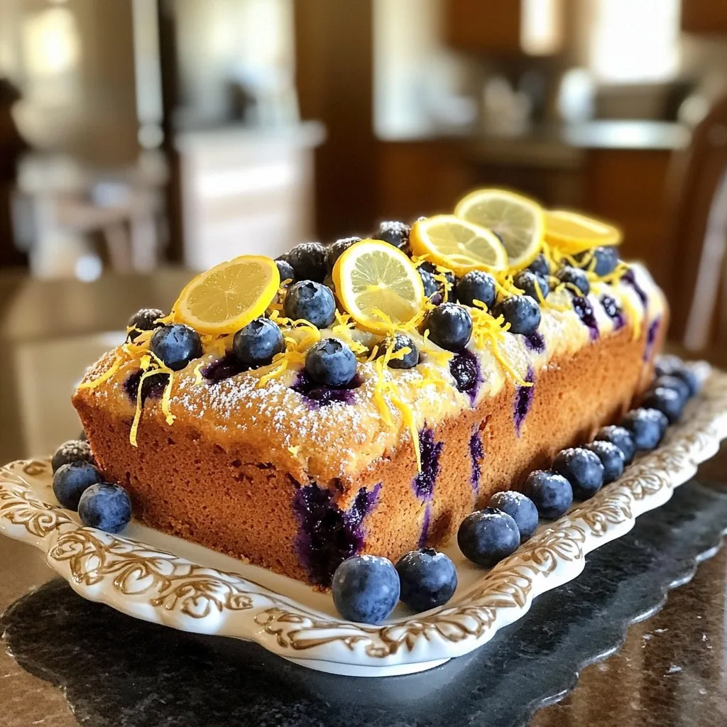 - 1 cup plain Greek yogurt - 1/2 cup granulated sugar - 1/4 cup vegetable oil - 3 large eggs - Zest of 1 lemon (about 1 tablespoon) - 1 teaspoon vanilla extract - 1 1/2 cups all-purpose flour - 1 teaspoon baking powder - 1/2 teaspoon baking soda - 1/4 teaspoon fine sea salt - 1 cup fresh blueberries (or use frozen, thawed) - Juice of 1 lemon (about 2 tablespoons) Choosing between fresh and frozen blueberries Fresh blueberries bring a bright burst of flavor. They also keep their shape well when baked. Frozen blueberries are a good choice too. They are often sweeter and more affordable. Thaw them first to avoid extra water in your loaf. Substitutions for Greek yogurt If you run out of Greek yogurt, you can use regular yogurt. You can also use sour cream for a creamier texture. Both options will still keep the loaf moist and tasty. Alternatives to granulated sugar If you want a healthier option, try using honey or maple syrup. You can also use coconut sugar for a lower glycemic index. Just remember to adjust the liquid in your recipe if you use a liquid sweetener. - Preheat your oven to 350°F (175°C). This ensures the loaf bakes evenly. - Grease a 9x5 inch loaf pan. Then, line the bottom with parchment paper. This helps with easy removal later. - In a large mixing bowl, whisk together 1 cup of Greek yogurt, 1/2 cup of sugar, and 1/4 cup of vegetable oil. Blend until smooth. - Add 3 large eggs, one at a time. Mix well after each egg. Then, stir in the zest of one lemon and 1 teaspoon of vanilla extract. This adds depth to the flavor. - In a separate bowl, sift together 1 1/2 cups of all-purpose flour, 1 teaspoon of baking powder, 1/2 teaspoon of baking soda, and 1/4 teaspoon of fine sea salt. Sifting helps to avoid clumps. - Gradually mix the dry ingredients into the wet mixture. Stir gently until just combined. Avoid overmixing to keep the loaf light and fluffy. - Gently fold in 1 cup of blueberries and the juice of one lemon. Ensure the blueberries are evenly spread without breaking them. - Pour the batter into the prepared loaf pan. Use a spatula to smooth the top for a nice finish. - Place the loaf in the oven and bake for 55-60 minutes. To check doneness, insert a toothpick into the center. It should come out clean when the loaf is ready. - After baking, let the loaf cool in the pan for about 10 minutes. Then, move it to a wire rack to cool completely before slicing. When you bake, not overmixing the batter is key. Overmixing can make the loaf tough. Gently stir until just combined to keep it light and fluffy. To know when your loaf is done, insert a toothpick in the center. If it comes out clean, it's ready. If you see batter, bake a little longer. For a great look, slice the loaf and place it on a nice platter. You can add fresh blueberries and lemon slices on top. This makes it colorful and inviting. A light dusting of powdered sugar adds a touch of elegance. It makes your loaf even more appealing for guests or family. {{image_4}} You can elevate the taste of your lemon blueberry yogurt loaf with simple tweaks. - Adding nuts or seeds: Chopped walnuts or almonds offer a nice crunch. Sprinkle them into the batter or on top before baking. This adds texture and a nutty flavor. - Experimenting with different citrus fruits: Try orange or lime zest instead of lemon. Each fruit brings a unique twist to the loaf. You might enjoy how the flavors blend with blueberries. Making your loaf fit different diets is easy with a few changes. - Making it gluten-free: Substitute all-purpose flour with a gluten-free blend. This keeps the loaf soft while being gluten-free. Look for blends with xanthan gum for better texture. - Dairy-free substitutes for yogurt: Use coconut or almond yogurt in place of Greek yogurt. This keeps the loaf moist and adds a light flavor. Just ensure you choose a variety with a similar texture. These variations keep your lemon blueberry yogurt loaf fresh and exciting! To keep your Lemon Blueberry Yogurt Loaf fresh, wrap it tightly in plastic wrap. You can also place it in an airtight container. This helps to keep moisture in and prevents it from drying out. For short-term storage, you can keep the loaf at room temperature for up to three days. Just make sure it is in a cool, dry place. If you want it to last longer, store it in the refrigerator. The cold air slows down spoilage and keeps it tasty for up to a week. Freezing the loaf is a great way to enjoy it later. To freeze, let the loaf cool completely first. Then, wrap it tightly in plastic wrap, followed by aluminum foil. This double wrapping prevents freezer burn. When you want to enjoy it again, remove the loaf from the freezer. To thaw, place it in the fridge overnight. This method keeps the loaf moist and tasty. If you are in a hurry, you can also thaw it at room temperature for a few hours. Just be sure to unwrap it once it starts to soften, so it doesn’t get soggy. Yes, you can use non-fat yogurt in this recipe. However, it will change the texture and flavor. Non-fat yogurt makes the loaf less moist and slightly denser. The rich taste from full-fat yogurt is hard to beat. If you use non-fat, add a bit more lemon juice or oil for moisture. You can tell if your loaf is done by checking a few signs. First, the top should be golden brown and firm to the touch. Next, insert a toothpick into the center. If it comes out clean, your loaf is ready. You can also gently press the top; it should spring back. Absolutely! You can swap blueberries for many other fruits. Raspberries, blackberries, or chopped strawberries work well. For a tropical twist, try diced mango or pineapple. Just make sure the fruit is not too wet to keep the loaf from getting soggy. This blog covered how to make a delicious loaf with Greek yogurt and blueberries. We discussed the key ingredients, mixing instructions, and tips for the best results. With practice, your baking skills will soar. Remember, don’t be afraid to tweak the recipe to your taste. Whether you opt for fresh blueberries or add nuts, enjoy the process. Store your loaf well to keep it fresh. With these tools, you can create a delightful treat for any occasion. Happy baking and enjoy your tasty rewards!