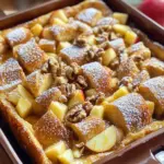 - 1 loaf of brioche or challah bread, cut into 1-inch cubes - 3 large eggs - 2 cups milk (dairy or non-dairy like almond or oat milk) - 1/4 cup pure maple syrup - 1 teaspoon pure vanilla extract - 1 tablespoon ground cinnamon - 3 medium apples (Honeycrisp or Fuji recommended), peeled, cored, and diced - 1/4 cup packed brown sugar - 1/4 teaspoon ground nutmeg The main ingredients are key to the flavor. The brioche or challah bread gives a rich taste. Eggs and milk create a custard-like base. Apples add sweetness and texture. Spices like cinnamon and nutmeg bring warmth and depth. - 1/2 cup walnuts or pecans, roughly chopped - Powdered sugar for dusting Optional ingredients can enhance the dish. Nuts add crunch and richness. A sprinkle of powdered sugar gives a sweet finish and makes it look pretty. - Slow cooker - Mixing bowls and measuring cups - Spatula or wooden spoon A slow cooker is essential for this recipe. It allows for slow cooking, which makes everything tender and flavorful. Mixing bowls help combine ingredients easily. A spatula or wooden spoon is perfect for folding in the bread. - In a large bowl, crack 3 eggs. - Whisk in 2 cups of milk, 1/4 cup maple syrup, 1 teaspoon vanilla, 1 tablespoon cinnamon, and 1/4 teaspoon nutmeg. Mix until smooth. - Cut your loaf of brioche or challah bread into 1-inch cubes. - Gently fold the bread cubes into the egg mixture. Make sure each piece is coated. - Start by greasing the slow cooker with cooking spray or butter. - Place half of the soaked bread mixture in the slow cooker. - Next, add half of the diced apples mixed with 1/4 cup brown sugar. - If you like nuts, sprinkle half of the chopped walnuts or pecans on top. - Repeat this layering with the rest of the bread, apples, and nuts. - Secure the lid on the slow cooker. - Set it to cook on low for 4-5 hours or high for 2-3 hours. - The French toast bake is done when it sets and the apples feel tender. - After cooking, turn off the slow cooker. - Let the bake rest for about 10 minutes before serving. - Dust with powdered sugar for a sweet touch, if you like. Best bread options for texture For the best texture, use brioche or challah bread. These breads are soft and slightly sweet. Their richness gives the bake a lovely taste. You can also use stale bread, as it absorbs the egg mixture better. Choosing the right apples Honeycrisp or Fuji apples work best. They are sweet and hold their shape well during cooking. You can also mix in tart apples like Granny Smith for a flavor boost. Just remember to peel and core them first! Ideal accompaniments Serve this dish warm with whipped cream or vanilla ice cream. A drizzle of extra maple syrup adds a nice touch too. You can also sprinkle some extra nuts or a dash of cinnamon on top for added flavor. Ways to present the dish For a beautiful presentation, cut the bake into squares. Place each square on a plate and dust with powdered sugar. Add fresh apple slices or a small sprig of mint for a pop of color! Over-soaking the bread Be careful not to soak the bread too long. If you do, it may turn mushy. Just mix until the bread is coated, then layer it in the slow cooker. Incorrect slow cooker settings Be sure to set the slow cooker correctly. Cooking on low for 4-5 hours gives the best results. If you use high, keep an eye on it. It can cook faster than you think! {{image_4}} You can change the flavors in your Slow Cooker Cinnamon Apple French Toast Bake. Try adding different fruits like berries or bananas. These fruits will bring a new taste and color. You can also mix in some chocolate chips for a sweet surprise. The chips melt and create pockets of rich chocolate in every bite. If you want dairy-free options, use almond or oat milk instead of regular milk. This keeps the dish creamy while being friendly to those who avoid dairy. For gluten-free eaters, you can swap regular bread for gluten-free bread. Make sure to choose a bread that has a good texture for the best outcome. Seasonal flavors can make this dish even more special. In fall, add pumpkin puree and pecans to bring a warm taste. The pumpkin makes the bake moist and tasty. For the holidays, consider adding eggnog flavoring for a festive twist. This gives your French toast bake a cozy, holiday vibe that everyone will love. To keep your Slow Cooker Cinnamon Apple French Toast Bake fresh, store it properly. First, let it cool. Place it in an airtight container. This will keep it from drying out in the fridge. You can store it in the fridge for up to three days. If you want to keep it longer, freeze it. Cut the bake into portions. Wrap each piece in plastic wrap. Then, place the wrapped pieces in a freezer bag. This way, you can enjoy it later. It can last in the freezer for up to three months. When it’s time to reheat, you want to keep the texture nice. The best method is to use the oven. Preheat your oven to 350°F (175°C). Place the portions on a baking sheet. Cover them with foil to keep the moisture in. Heat for about 15 to 20 minutes. If you use a microwave, be careful. Heat on lower power settings to avoid sogginess. Place a paper towel over the dish. This will help absorb excess moisture. Check it every minute until it’s warm. You can save time by preparing some parts in advance. Mix the egg and milk mixture the night before. Store it in the fridge. You can even chop the apples ahead of time. Just toss them in lemon juice to prevent browning. On busy mornings, assemble the bake the night before. Layer the bread and apple mixture in the slow cooker. Cover and set it in the fridge. In the morning, set the slow cooker to cook. You’ll wake up to a warm, delicious breakfast ready to enjoy! You can tell the French toast bake is done when it looks firm and set. The apples should be soft, and the top should have a nice golden color. If you insert a knife, it should come out clean. These signs mean you can enjoy your tasty dish! Yes, you can prepare this recipe overnight. Mix the egg and milk mixture, and soak the bread as usual. After that, layer the bread and apples in the slow cooker. Cover it and refrigerate overnight. In the morning, just set it to cook. It’s a great way to save time! If you want a vegan version, use flaxseed meal or chia seeds as egg substitutes. Mix 1 tablespoon of flaxseed meal or chia seeds with 3 tablespoons of water. Let it sit for a few minutes until it thickens. This mix works well in many recipes, including this one! Absolutely! Stale bread is perfect for this bake. It absorbs the egg mixture better than fresh bread. Day-old bread keeps its shape and gives a great texture. Using stale bread helps create a more delicious and satisfying dish. This article covered how to make a delicious slow cooker French toast bake. We discussed the main and optional ingredients you can use. You learned step-by-step instructions for preparation and cooking. Tips helped you avoid mistakes and try different flavors. Think of this dish as a great way to start your day or impress guests. With the right ingredients and techniques, you can enjoy a warm, tasty treat any time!