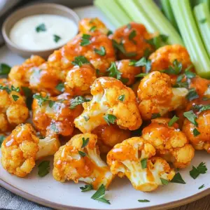 - 1 large head of cauliflower, cut into bite-sized florets - 1 cup all-purpose flour - 1/2 cup water - 1 teaspoon garlic powder - 1 teaspoon onion powder - 1 teaspoon smoked paprika - 1/2 teaspoon salt - 1/4 teaspoon black pepper - 1/2 cup buffalo sauce (store-bought or homemade) - 1 tablespoon olive oil To make this dish, you need fresh cauliflower. Choose a large head with tight, white florets. This helps get a great texture when cooking. - 1 teaspoon garlic powder - 1 teaspoon onion powder - 1 teaspoon smoked paprika - 1/2 teaspoon salt - 1/4 teaspoon black pepper These seasonings add nice flavors to the batter. I love smoked paprika for its mild, smoky taste. It gives the cauliflower a warm flavor that pairs well with buffalo sauce. - Fresh parsley, chopped (for garnish) - Optional: celery sticks and ranch dressing for serving Chopped parsley adds color and freshness. Celery sticks and ranch dressing balance the heat of the buffalo sauce. It’s a classic combination that many enjoy. {{ingredient_image_2}} To start, rinse the cauliflower under cool water. This helps remove any dirt. Next, cut the cauliflower into bite-sized florets. Aim for uniform pieces to ensure they cook evenly. After chopping, pat the florets dry with a paper towel. Removing excess moisture is key for a crispy texture. In a medium bowl, mix the flour, water, garlic powder, onion powder, smoked paprika, salt, and black pepper. Whisk until you have a smooth batter without lumps. This thick batter will stick well to the cauliflower. It gives each piece a tasty coating. Preheat your air fryer to 390°F (200°C) for about 5 minutes. This step is crucial for crispiness. Lightly grease the air fryer basket with olive oil. Place the battered cauliflower florets in a single layer, avoiding overcrowding. Cook them for 12–15 minutes, shaking the basket halfway through. This ensures even cooking and crisping. When they turn golden brown, transfer the florets to a bowl and drizzle with buffalo sauce. Toss gently to coat each piece. Return them to the air fryer for another 3–5 minutes. This final step sets the sauce and enhances the flavor. Afterward, serve them hot, topped with fresh parsley. To get that perfect crispy bite, follow these steps: - Dry the cauliflower: After rinsing, make sure to pat the florets dry. This helps them crisp up well. - Use a thick batter: Mix the flour, water, and spices until smooth. A thick batter sticks better. - Don’t overcrowd the basket: Place the florets in a single layer. This allows hot air to circulate and crisp them evenly. - Preheat the air fryer: Always preheat it to 390°F (200°C) for about 5 minutes. This is key! - Shake halfway through: Shake the basket during cooking to help them cook evenly. You can make your buffalo cauliflower as spicy as you want. Here’s how: - Mild: Use a bit less buffalo sauce. Try starting with 1/4 cup. - Medium: Stick to the full 1/2 cup. This is the standard. - Hot: Add extra buffalo sauce or use a hotter sauce. - Customize: Mix in some cayenne pepper or chili powder to the batter for more heat. Cooking time is important for great results: - Cook for 12–15 minutes: This makes them golden and crunchy. - Final toss: After adding buffalo sauce, air fry for 3–5 more minutes. This helps the sauce stick. - Check for doneness: If they look golden and crisp, they are ready! Adjust time as needed for your air fryer model. These tips help you create a snack that is not just tasty but crispy and full of flavor! Pro Tips Choose the Right Cauliflower: Look for a large head of cauliflower that is firm and free of blemishes. Fresh cauliflower will yield the best flavor and texture for your dish. Make It Gluten-Free: Substitute all-purpose flour with a gluten-free flour blend or almond flour to accommodate gluten-sensitive guests while maintaining a delicious crunch. Experiment with Spices: Feel free to customize the batter by adding your favorite spices, such as cayenne pepper for extra heat or cumin for a unique flavor twist. Air Fryer Capacity: Avoid overcrowding the air fryer basket. Cooking in batches ensures even cooking and allows each floret to become crispy without steaming. {{image_4}} You can easily make this dish gluten-free. Instead of all-purpose flour, use gluten-free flour. Rice flour or chickpea flour works well. Both create a nice batter that sticks to the cauliflower. Just follow the same steps in the recipe. You’ll get the same crispy texture without the gluten. Buffalo sauce is great, but feel free to mix it up! You can use BBQ sauce for a sweet twist. If you like it hot, try a spicy Asian sauce like sriracha. You can also blend sauces for a unique flavor. Mixing buffalo sauce with honey gives a sweet and spicy kick that many love. Don’t stop at just cauliflower! You can add other veggies to your air fryer. Try using broccoli or Brussels sprouts for variety. Cut them to similar sizes for even cooking. Toss them in the batter just like the cauliflower. This way, you’ll have a colorful and tasty mix! After you enjoy your Air Fryer Buffalo Cauliflower, store leftovers in an airtight container. Make sure they cool down first. Proper storage keeps them fresh for 3 to 4 days in the fridge. If you want to keep them longer, consider freezing. Reheat the cauliflower in your air fryer for the best results. Set it to 350°F (175°C) and cook for about 5 minutes. This helps restore the crispiness. You can also use an oven. Simply place them on a baking sheet and heat at 350°F (175°C) for about 10 minutes. Microwaving is quick, but it may make them soggy. To freeze buffalo cauliflower, place cooled florets in a single layer on a baking sheet. Freeze them for 1 to 2 hours until solid. Then, transfer them to a freezer-safe bag or container. They can last up to 3 months in the freezer. When you're ready to enjoy them, you can cook them straight from frozen. Just add a few extra minutes to the air frying time. You can use either fresh or frozen cauliflower. Fresh cauliflower gives a crispier bite. If using frozen, thaw it first and pat it dry. This helps keep your snack crunchy. To add heat, use more buffalo sauce. You can also mix in cayenne pepper or hot sauce. Adjust based on your taste. Feel free to add spices like chili powder for extra flavor. Buffalo cauliflower pairs well with celery sticks and ranch dressing. The cool ranch balances the heat. You can also serve it with blue cheese or a yogurt dip. These sides enhance your snack experience. In this blog post, we explored how to make Air Fryer Buffalo Cauliflower. We covered essential ingredients, seasonings, and garnishing options for perfect flavor. You learned step-by-step instructions, including how to prepare and cook the cauliflower for that ideal crunch. I shared tips for crispiness and adjusting spice levels. Plus, we discussed fun variations and how to store leftovers. Air Fryer Buffalo Cauliflower is a tasty and healthy choice. Enjoy experimenting with this simple recipe!