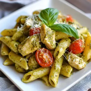 - 8 ounces pasta (penne or fettuccine recommended) - 2 boneless, skinless chicken breasts, diced - 1 cup heavy cream - 1/2 cup pesto sauce - 1 cup cherry tomatoes, halved - 1/2 cup grated Parmesan cheese - 2 tablespoons olive oil - 2 cloves garlic, minced - Salt and pepper to taste - Fresh basil leaves for garnish Using the right ingredients makes a big difference. You can add a pinch of red pepper flakes for heat. A squeeze of lemon juice brightens the dish. If you love nuts, try adding pine nuts for crunch. Fresh spinach or arugula can boost the nutrition. This dish serves four and packs a lot of flavor. Each serving contains about: - 600 calories - 35 grams of protein - 45 grams of carbohydrates - 30 grams of fat This mix of carbs and protein gives you energy and keeps you full. You can adjust the portion sizes to suit your needs. {{ingredient_image_2}} To cook the pasta just right, fill a large pot with water and add salt. Bring this water to a rolling boil. Add 8 ounces of your chosen pasta, like penne or fettuccine. Cook according to the package directions. You want the pasta to be al dente, which means it should be firm but not hard. Before draining, save 1/2 cup of the starchy pasta water. This water helps the sauce stick later. After that, drain the pasta and set it aside. In a big skillet, pour in 2 tablespoons of olive oil and heat over medium heat. Take 2 boneless, skinless chicken breasts and cut them into bite-sized pieces. Season the chicken with salt and freshly cracked black pepper. Place the chicken in the hot skillet and saut&eacute; for about 7 to 8 minutes. You want the chicken to turn golden brown and be fully cooked. Once done, transfer the chicken to a plate and set it aside. In the same skillet, add 2 cloves of finely minced garlic. Saut&eacute; for about 1 minute or until it becomes fragrant. Next, pour in 1 cup of heavy cream and let it simmer gently. Stir in 1/2 cup of pesto sauce, mixing it well with the cream. Gradually add 1/2 cup of freshly grated Parmesan cheese. Keep stirring until it melts and blends into a creamy sauce. If the sauce is too thick, add some of the reserved pasta water. This helps reach your desired creaminess. To get a smooth sauce, start with the right cream. Heavy cream works best as it adds richness. When you mix in the pesto, do it slowly. This helps create a lovely blend. If the sauce gets too thick, add a bit of the reserved pasta water. This water has starch that helps the sauce stick to the pasta. Seasoning is key to a tasty dish. When you cook the chicken, use salt and pepper generously. This builds a great base flavor. Once you add the cream and pesto, taste the sauce. Adjust with more salt or pepper if needed. Fresh basil leaves at the end give a bright burst, so don&rsquo;t skip them! If you need alternatives, there are many options. For a lighter dish, use half-and-half instead of heavy cream. You can choose whole grain or gluten-free pasta based on your needs. Instead of chicken, try tofu or chickpeas for a plant-based meal. And if you're dairy-free, use nutritional yeast instead of Parmesan cheese for a cheesy flavor. Pro Tips Use Fresh Ingredients: For the best flavor, opt for fresh basil and cherry tomatoes. They&rsquo;ll enhance the dish's overall taste and presentation. Customize Your Pesto: Experiment with different types of pesto, like sun-dried tomato or arugula pesto, to give your pasta a unique twist. Perfectly Cooked Chicken: Make sure to not overcrowd the skillet when cooking the chicken. This ensures even cooking and a nice golden crust. Leftover Storage: Leftover pasta can be stored in an airtight container in the fridge for up to 3 days. Reheat gently on the stove, adding a splash of cream or pasta water if needed. {{image_4}} You can easily make a vegetarian version of creamy chicken pesto pasta. Instead of chicken, use mushrooms or chickpeas. Both options add great taste and texture. You can saut&eacute; the mushrooms just like you would the chicken. This adds a nice, earthy flavor. If you use chickpeas, simply toss them in during the last few minutes of cooking. They will warm up and soak up the sauce. Boost the nutrition of your dish by adding extra veggies. Spinach, zucchini, or bell peppers work well. For spinach, add it to the sauce just before you mix in the pasta. It wilts quickly and adds color. For zucchini or bell peppers, saut&eacute; them with the garlic. This brings out their sweetness and makes them tender. Adding these veggies makes your pasta even more delicious and healthy. While penne or fettuccine are great choices, feel free to get creative with your pasta. You can use spaghetti, rigatoni, or even whole wheat pasta. Each type brings a unique texture to the dish. If you want to try something new, use gluten-free pasta. It tastes just as good and gives you more options. Remember, the cooking time may vary, so adjust it according to the package instructions. Storing leftovers is simple. First, let the pasta cool down. Then, place it in an airtight container. Make sure to seal it well to keep out air. This will help maintain its flavor. Store it in the fridge for up to three days. When it's time to reheat, do it gently. Use a skillet over low heat for best results. Add a splash of water or cream to help keep it creamy. Stir often, so it heats evenly. You can also use a microwave. Just cover the bowl with a paper towel to avoid splatters. Freezing is a great option for longer storage. First, let the pasta cool completely. Then, use a freezer-safe container or bag. Remove as much air as possible before sealing. You can freeze it for up to three months. When ready to eat, thaw it overnight in the fridge. Reheat as mentioned before for a creamy treat! I recommend using penne or fettuccine for this dish. These pasta types hold the creamy sauce well. Their shapes catch the pesto, making every bite flavorful. You can choose other pasta, but these options work best. Yes, you can use homemade pesto. In fact, it can make this dish even better! Fresh basil, garlic, and nuts create vibrant flavors. If you make it, adjust the salt to taste. Homemade pesto adds a personal touch to your meal. To lighten this dish, swap heavy cream for half-and-half or Greek yogurt. You can also reduce the amount of cheese. Adding more veggies can enhance flavor and nutrition. Use whole grain pasta for added fiber. These simple changes can make your meal healthier without losing taste. This blog post explored the key elements of making creamy chicken pesto pasta. We covered main and additional ingredients, how to cook pasta and chicken, plus tips for a rich sauce. I shared ideas for vegetarian options, storage techniques, and answers to common questions. You can make this dish your own and enjoy its creamy goodness. With some simple tweaks, it can fit any taste or diet. Enjoy cooking and savor your delicious meal!
