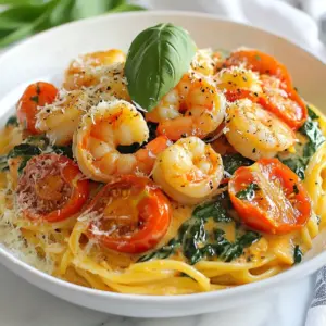 - 1 pound large shrimp, peeled and deveined - 1 cup heavy cream - 1 cup freshly grated Parmesan cheese - 3 cloves garlic, finely minced - 1 cup cherry tomatoes, halved - 1 cup fresh spinach, roughly chopped - Dried Italian herbs, salt, and pepper - Fresh basil leaves for garnish - Freshly cooked pasta or slices of crusty bread Creamy Tuscan shrimp shines with its rich flavors. The shrimp brings a sweet, ocean taste. The heavy cream adds a smooth, velvety touch. Parmesan cheese provides a salty, nutty note. The garlic adds a punch of flavor. Cherry tomatoes bring a burst of freshness. Fresh spinach adds color and nutrients. Dried Italian herbs complete the dish with savory depth. For extra flair, garnish with fresh basil. Serve it on pasta or with crusty bread. These optional ingredients enhance the meal. Enjoy how they soak up the creamy sauce. Each bite becomes a delightful experience. {{ingredient_image_2}} - Heat 2 tablespoons of olive oil in a large skillet over medium-high heat. - Add 1 pound of peeled and deveined shrimp to the hot oil. - Season the shrimp with salt and freshly cracked black pepper. - Cook the shrimp for about 2-3 minutes on each side. - They should turn pink and opaque. - Once cooked, remove the shrimp and set them aside on a plate. - In the same skillet, add 3 cloves of finely minced garlic. - Sauté the garlic for about 30 seconds until it smells great. - Next, toss in 1 cup of halved cherry tomatoes. - Cook the tomatoes for 3-4 minutes until they soften and release juices. - Stir in 1 cup of roughly chopped fresh spinach. - Cook for about 2 minutes until the spinach wilts down. - Reduce the heat to medium and pour in 1 cup of heavy cream. - Stir well and let it simmer for 2-3 minutes to thicken slightly. - Gradually mix in 1 cup of freshly grated Parmesan cheese and 1 teaspoon of dried Italian herbs. - Keep stirring until the cheese melts and the sauce is creamy. - Taste and adjust salt and pepper as needed. - Finally, return the cooked shrimp to the skillet, tossing gently to coat in the sauce. - Heat through for another 1-2 minutes. To keep the cream from curdling, use low heat. High heat can make the cream separate. Always stir the cream gently into the pan when you add it. This helps it mix well with the other ingredients. For melting cheese smoothly, grate it fresh. Pre-grated cheese has additives that can affect melting. Add the cheese gradually while stirring. This ensures it melts evenly and creates a creamy sauce. For extra flavor, try adding a pinch of crushed red pepper flakes. This gives a nice kick. You can also mix in a splash of lemon juice. It brightens the dish and balances the creaminess. When choosing herbs, fresh herbs add a vibrant taste. However, dried herbs work well too. If using dried herbs, use less. They are more concentrated than fresh ones. For a beautiful plate, serve the shrimp over a nest of pasta. This adds height and makes it look fancy. You can also use a large, flat plate for a stunning effect. Garnish with fresh basil leaves and a sprinkle of Parmesan cheese. This adds color and makes the dish pop. A drizzle of olive oil on top gives a glossy finish. Pro Tips Fresh Shrimp: Always opt for fresh shrimp when possible; they have a better texture and flavor compared to frozen ones. Cheese Choice: Using freshly grated Parmesan cheese will enhance the creaminess of the sauce compared to pre-grated options. Herb Freshness: For the best flavor, consider using fresh herbs instead of dried ones, especially basil, to elevate the dish. Customize the Heat: If you enjoy a bit of spice, add a pinch of red pepper flakes when sautéing the garlic for an extra kick. {{image_4}} You can switch out the shrimp for chicken or scallops. For chicken, use boneless breasts. Cook them until golden and fully done. For scallops, sear them briefly until they turn golden brown. Both options add a new taste twist. If you want a vegetarian dish, try firm tofu or chickpeas. Both soak up flavors well. You can still enjoy the creamy sauce with these swaps. To boost flavor, add sun-dried tomatoes. They bring a tangy sweetness that pairs well with cream. You can also toss in mushrooms for an earthy taste. Just sauté them with garlic for great results. If you like heat, add red pepper flakes. They give the dish a spicy kick. Adjust the amount based on your spice level preference. Serve the creamy Tuscan shrimp over rice instead of pasta. This adds a different texture and flavor. It also makes the dish gluten-free. You can also pair it with crusty bread. This is perfect for soaking up the creamy sauce. Try sourdough or ciabatta for a tasty match. Store your creamy Tuscan shrimp in an airtight container. This keeps the dish fresh and tasty. When you place it in the fridge, it stays good for about three days. Make sure to let it cool to room temperature before sealing it up. This helps avoid extra moisture, which can make the shrimp soggy. You can freeze creamy Tuscan shrimp, but there are some tips to follow. First, place it in a freezer-safe container. Make sure to leave some space at the top. The dish can last about one month in the freezer. When you’re ready to eat it, move the container to the fridge to thaw overnight. Reheating requires some care. Use a skillet on low heat for the best results. Stir it often to keep it creamy and smooth. Adding a splash of cream can help if it looks too thick. Enjoy your delicious meal again without losing its rich flavor! Making creamy Tuscan shrimp is quick and easy. It takes about 10 minutes to prep and 15 minutes to cook. In total, you will need around 25 minutes. This makes it a perfect dish for busy weeknights or last-minute guests. Yes, you can use frozen shrimp. Just be sure to thaw them first. Place the shrimp in a bowl of cold water for about 15-20 minutes. This will help them thaw quickly and safely. Fresh shrimp is great, but frozen works well too, especially if you have it on hand. To reheat creamy Tuscan shrimp, use low heat. Place the shrimp in a skillet and add a splash of cream. Stir gently until warmed through. Avoid high heat, as it can ruin the texture. You want it creamy and smooth, not clumpy or dried out. Creamy Tuscan shrimp combines fresh shrimp, aromatic garlic, and rich cream for a delicious meal. You learned how to cook the shrimp, create the sauce, and enhance flavors. Remember, you can easily switch proteins or serve it in different ways. Store leftovers wisely, and enjoy this dish later. With thoughtful presentation and flavor tweaks, your meal can impress anyone. Now you’re ready to make creamy Tuscan shrimp a staple in your home.