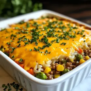 To make Easy Hobo Ground Beef Casserole, gather these simple ingredients: - 1 pound ground beef - 1 medium onion, finely diced - 2 cloves garlic, minced - 1 can (15 oz) diced tomatoes, with juice - 2 cups mixed vegetables (corn, peas, carrots) - 2 cups cooked rice (or cauliflower rice for low-carb) - 1 teaspoon dried oregano - 1 teaspoon paprika - Salt and pepper, to taste - 1 cup shredded cheddar cheese - Fresh parsley, chopped These ingredients work great together. The ground beef offers a hearty base. Diced tomatoes add moisture and flavor. Mixed vegetables bring in color and nutrients. You can use cauliflower rice if you want a low-carb option. The spices, like oregano and paprika, enhance the dish. They add warmth and depth. Cheddar cheese on top creates a perfect golden crust. When you prepare this dish, make sure to use fresh parsley. It adds a burst of freshness and color. This simple yet delicious recipe is a perfect choice for a family dinner. {{ingredient_image_2}} Start by setting your oven to 350°F (175°C). This temperature is perfect for cooking the casserole evenly. In a large skillet, add 1 pound of ground beef. Heat it over medium heat. Once the meat starts to brown, add a finely diced medium onion and 2 minced garlic cloves. Stir and cook for 5-7 minutes until the meat is fully browned and the onion is soft. Drain any extra fat from the skillet. Now, it’s time to make the dish come together. Add a 15 oz can of diced tomatoes, including the juice. Next, toss in 2 cups of mixed vegetables like corn, peas, and carrots. Follow this with 2 cups of cooked rice. For a low-carb option, use cauliflower rice. Add 1 teaspoon of dried oregano, 1 teaspoon of paprika, and season with salt and pepper. Mix everything well. Grease a 9x13 inch baking dish. Pour the beef and vegetable mix into the dish, spreading it evenly. Take 1 cup of shredded cheddar cheese and sprinkle it generously over the top of the casserole. Make sure the cheese covers the mixture well, creating that delicious, melty layer. - Cover and Bake: Cover the dish tightly with aluminum foil. Place it in the oven and bake for 25 minutes. - Uncover and Finish Baking: After 25 minutes, remove the foil. Bake for another 10 minutes. This will allow the cheese to bubble and turn golden. When done, take the casserole out of the oven. Let it cool for a few minutes. Before serving, sprinkle some chopped fresh parsley on top for a pop of color and flavor. You can serve it straight from the dish or plate it up for a nice presentation. Enjoy! To make a great casserole, keep a few tips in mind. First, always brown your meat well. This adds flavor and depth. Use a large skillet to ensure even cooking. Stir the meat often to avoid burning. Next, mix the ingredients thoroughly. This helps each bite taste great. Finally, don't skip the cheese! It adds creaminess and a nice texture. Soggy rice can ruin your casserole. To prevent this, make sure your rice is fully cooked before adding it. If you use leftover rice, let it cool first. You can also avoid sogginess by not adding too much liquid. The canned tomatoes have juice, so drain a bit if needed. This keeps the rice fluffy and perfect. This casserole pairs well with simple sides. A fresh salad adds crunch and color. You might serve steamed broccoli or green beans on the side. If you want something warm, garlic bread is a tasty choice. Each of these sides complements the flavors of your casserole. Pro Tips Brown the Meat Well: Ensure the ground beef is browned thoroughly to develop a rich flavor. Don't rush this step; letting it brown properly enhances the overall taste of the casserole. Customize Your Veggies: Feel free to swap in your favorite vegetables! This recipe is versatile, so you can use bell peppers, zucchini, or whatever you have on hand. Cheese Variations: Experiment with different types of cheese for a unique twist. Try using mozzarella for a stretchier texture or pepper jack for a bit of heat. Make Ahead Tip: Prepare the casserole ahead of time and store it in the fridge for up to 24 hours. Just add a few extra minutes to the baking time when you're ready to cook it! {{image_4}} You can make this casserole low-carb with a simple swap. Instead of regular rice, use cauliflower rice. Cauliflower rice has fewer carbs and gives a similar texture. Just cook it lightly before adding it to the mix. You can also use zucchini or spaghetti squash as a base. Both options work well and add unique flavors. To create a vegetarian hobo casserole, replace the ground beef with a mix of beans. Black beans or kidney beans work great. Add extra veggies like bell peppers and mushrooms for more flavor. You can also use lentils for a protein boost. This version is hearty and full of nutrients. Cheese is key for flavor. While cheddar is classic, feel free to experiment. You can use mozzarella for a milder taste, or pepper jack for heat. Feta cheese adds a nice tang, while gouda gives a smoky flavor. Mixing different cheeses can create a unique taste profile that suits your family's preference. To store leftovers, let the casserole cool first. Place it in an airtight container. This keeps it fresh and safe. You can store it in the fridge for up to four days. Make sure to label it with a date. This way, you know when to eat it. When you're ready to eat the leftovers, preheat your oven to 350°F (175°C). Place the casserole in a baking dish. Cover it with foil to keep it moist. Heat for about 20 minutes or until it is hot. You can also microwave it. Use a microwave-safe dish and heat in one-minute bursts, stirring in between. If you want to freeze the casserole, let it cool completely first. Cut it into portions for easy thawing. Wrap each portion tightly with plastic wrap and then foil. This helps prevent freezer burn. You can freeze it for up to three months. To reheat, thaw it in the fridge overnight before warming it in the oven or microwave. Yes, you can use other types of meat. Ground turkey, chicken, or pork work well. Each meat gives a unique flavor. Just ensure you cook it until it is no longer pink. This keeps your dish safe and tasty. This casserole lasts about 3 to 4 days in the fridge. Make sure to store it in an airtight container. This helps keep the flavors fresh. Always check for any signs of spoilage before eating. Yes, you can prepare this dish in advance. You can assemble it the night before and store it in the fridge. Just cover it well with plastic wrap or foil. When you're ready to bake, remove the cover and let it sit for 20 minutes. This helps with even cooking. You can add or replace many vegetables in this casserole. Bell peppers, zucchini, or green beans work great. You can also use frozen mixed vegetables for convenience. Just make sure they are chopped into small pieces for even cooking. To spice up this casserole, try adding chili powder or cumin. You can also mix in some hot sauce or pepper flakes. For a fresh kick, add chopped jalapeños or green onions. Adjust the spices to fit your taste! This casserole combines simple ingredients for a tasty meal. We discussed every step, from browning the meat to baking. You learned tips to perfect it, various versions, and how to store leftovers. Feel free to swap ingredients to fit your taste. This dish is easy, versatile, and fun to make. Try it for your next meal, and enjoy the smiles it brings. Cooking can bring joy and fill your home with warmth. Happy cooking!