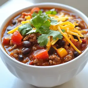- 1 pound ground beef or turkey - 1 large onion, diced - 3 cloves garlic, minced - 2 cans (15 oz each) kidney beans, drained and rinsed - 1 can (15 oz) black beans, drained and rinsed - 1 can (28 oz) diced tomatoes with their juices - 2 cups beef or vegetable broth - 1 cup corn (frozen or canned) - 2 tablespoons chili powder - 1 tablespoon ground cumin - 1 teaspoon smoked paprika - 1 teaspoon dried oregano - 1 teaspoon salt - ½ teaspoon black pepper - 1-2 jalapeños, diced (for heat) - Fresh cilantro, for garnish - Shredded cheese, for garnish This list covers all the basics for my homestyle classic chili. Each ingredient helps build a rich, hearty flavor. Ground beef or turkey forms the base of the dish. The onion and garlic add depth and aroma. Beans provide protein and a nice texture. Diced tomatoes add freshness and moisture. Broth ties everything together. The spices are key to great chili. Chili powder gives a warm kick. Ground cumin adds earthiness. Smoked paprika offers a hint of smokiness. Dried oregano gives a herbal note. Salt and black pepper enhance all flavors. Optional ingredients like jalapeños can boost heat. They add a nice bite if you like spice. Fresh cilantro and cheese make for beautiful garnishes. They also bring fresh flavors to the dish. {{ingredient_image_2}} 1. In a large pot, heat over medium. 2. Add 1 pound of ground beef or turkey. 3. Brown the meat until it is fully cooked. 4. Use a spatula to break it into small pieces. 5. If there is excess fat, drain it from the pot. 1. Add 1 large diced onion to the pot. 2. Stir in 3 minced garlic cloves. 3. Sauté for about 3-4 minutes. 4. Cook until the onion is soft and clear. 5. Add spices: 2 tablespoons chili powder, - 1 tablespoon ground cumin, - 1 teaspoon smoked paprika, - 1 teaspoon dried oregano, - 1 teaspoon salt, - ½ teaspoon black pepper, - and diced jalapeños if you want heat. 6. Cook for 1-2 minutes to toast the spices. 1. Pour in 1 can of diced tomatoes with juices. 2. Add 2 cans of kidney beans, drained, and rinsed. 3. Mix in 1 can of black beans, drained and rinsed. 4. Add 1 cup of corn. 5. Pour in 2 cups of beef or vegetable broth. 6. Stir everything together well. 7. Bring to a boil over high heat. 8. Once boiling, lower heat to a gentle simmer. 9. Let it simmer for at least 30 minutes. 10. Stir occasionally for even cooking. 11. For deeper flavor, simmer for up to an hour. 12. Taste and adjust the seasoning if needed. To make your chili just right, you can adjust the spice levels. If you like it hot, add more jalapeños. For a milder taste, skip them or use less. You can also mix in extra spices like cayenne or red pepper flakes. These add a kick without overwhelming the dish. Feel free to personalize your chili with add-ins. Want more veggies? Toss in bell peppers or zucchini. If you prefer a meaty chili, use a mix of ground beef and turkey. You can also add a splash of beer or a spoonful of cocoa powder for depth. Getting the right thickness is key to great chili. If it’s too thin, let it simmer longer. This helps it reduce and thicken. If it’s too thick, add a bit more broth or water to loosen it up. Balancing flavors is important too. Taste your chili as it cooks. If it’s too salty, add a pinch of sugar to cut the saltiness. For more depth, squeeze in fresh lime juice just before serving. Chili pairs well with warm, crusty bread. It’s great for dipping and soaking up that flavorful broth. Rice is another perfect side. It adds a nice base for the chili and makes the meal heartier. For garnish, fresh cilantro and shredded cheese make a lovely touch. You can also add diced green onions or a dollop of sour cream. These toppings not only add flavor but enhance the look of your dish too. Pro Tips Enhance the Flavor: For a richer taste, consider adding a splash of Worcestershire sauce or a teaspoon of sugar to balance the acidity of the tomatoes. Bean Variations: Feel free to mix and match the beans. Try adding pinto beans or chickpeas for a different texture and flavor profile. Make it Ahead: Chili often tastes even better the next day. Make a big batch and refrigerate overnight to allow the flavors to meld. Spice Control: Adjust the heat level by controlling the amount of jalapeños or by adding hot sauce to individual servings, allowing everyone to customize their bowl. {{image_4}} You can use different proteins in your chili. Ground turkey is a great lean choice. It has a mild flavor that blends well with spices. Ground beef is rich and hearty. It gives the chili a classic taste. For a twist, try plant-based proteins. Options like lentils or soy crumbles work well. You can mix and match proteins. For example, half beef and half turkey create a unique flavor. Making homestyle chili without meat is easy. Start with the same base of onions, garlic, and beans. Use vegetable broth instead of beef broth. This keeps the taste rich and savory. Add in more veggies like bell peppers or zucchini for texture. You can also include mushrooms for a meaty feel. Don't forget to check your spices; they enhance the flavor. Adjusting the heat in your chili is fun. If you like it mild, skip the jalapeños. For more spice, add diced jalapeños or other peppers. Try serrano or habanero for an extra kick. You can also use red pepper flakes for a different heat. Taste as you go, and find your perfect balance. With these tips, your chili will be just right for you! To store leftover chili properly, let it cool first. Place the chili in an airtight container. This helps keep it fresh. Store it in the fridge for up to four days. When reheating, use a pot on low heat. Stir often to heat evenly. You can also use a microwave. Just cover the bowl to avoid splatters. To freeze chili without losing flavor, let it cool completely. Use freezer-safe containers or bags. Leave some space for expansion. It will keep well for about three months. When you’re ready to eat, take it out of the freezer. Place it in the fridge overnight to defrost. Reheat it slowly on the stove or in the microwave. Make sure it is hot all the way through before serving. How long does chili last in the fridge? Chili lasts in the fridge for about 3 to 4 days. Make sure it cools down before you store it. Keep it in an airtight container to keep it fresh. Can I make chili in advance and reheat it? Yes, making chili in advance is a great idea. It often tastes better the next day. Just store it in the fridge and reheat on the stove or in the microwave. Can I use a slow cooker for this recipe? Absolutely! A slow cooker works great for chili. Brown the meat first, then add all ingredients to the slow cooker. Cook on low for 6 to 8 hours or high for 3 to 4 hours. What’s the best way to enhance the flavor of chili? To enhance the flavor, use fresh spices and herbs. Toast your spices in the pot before adding other ingredients. Adding a splash of vinegar or lime juice at the end can also brighten the flavors. What can I use instead of kidney beans? If you need a substitute for kidney beans, black beans or pinto beans work well. You can also use chickpeas for a different texture. Can I substitute fresh tomatoes for canned? Yes, you can use fresh tomatoes instead of canned. Use about 2 to 3 cups of diced fresh tomatoes. Just remember to add a little extra liquid since fresh tomatoes have more water. This blog post explored how to create a delicious chili from scratch. We covered key ingredients like ground meat, beans, and spices. I shared step-by-step cooking instructions, tips for perfecting flavor, and ways to personalize your chili. Remember to store leftovers properly for later enjoyment. You can adapt this recipe to fit your taste, whether through spice levels or protein choices. With these insights, you can create a chili that everyone will love. Enjoy your cooking adventure!