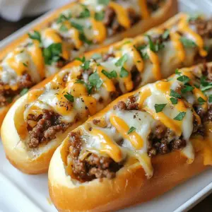 To make the Ultimate Cheesy Ground Beef Melt, you will need: - 1 lb ground beef - 1 medium onion, finely chopped - 2 cloves garlic, minced - 1 tsp smoked paprika - 1 tsp dried oregano - Salt and pepper to taste - 1 cup shredded cheddar cheese - 1 cup shredded mozzarella cheese - 4 hoagie rolls - 2 tbsp olive oil - 1 cup diced tomatoes, drained - ½ cup pickled jalapeños (optional) - Fresh parsley for garnish You can swap some ingredients if needed: - Use ground turkey instead of beef for a leaner option. - If you don’t have smoked paprika, regular paprika will work. - For a dairy-free version, try vegan cheese or omit the cheese entirely. - You can replace hoagie rolls with sub rolls or even pita bread. This recipe is high in protein thanks to the beef and cheese. - For gluten-free needs, choose gluten-free rolls. - If you're watching sodium, use low-sodium cheese and avoid added salt. - The dish can be made vegetarian by omitting the beef and adding beans or lentils. - Adjust the heat level by removing jalapeños or using milder peppers. {{ingredient_image_2}} 1. Gather all your ingredients. This makes cooking smooth and fun. 2. Finely chop the onion and mince the garlic. This will add great flavor. 3. Drain the diced tomatoes. This keeps the filling from getting soggy. 1. Heat the olive oil in a large skillet over medium heat. Wait for it to shimmer. 2. Add the chopped onion. Sauté it for 3-4 minutes until it looks clear. 3. Mix in the minced garlic and ground beef. Cook for 6-8 minutes, breaking the beef apart. 4. Season the beef with smoked paprika, oregano, salt, and pepper. Stir it well for even flavor. 5. Lower the heat. Add in the drained diced tomatoes. Fold gently until mixed. 6. Remove the skillet from heat. Add half of the cheddar and mozzarella cheese. Stir until melted. 1. Preheat your oven to 375°F (190°C) while you prepare the hoagies. 2. Slice the hoagie rolls lengthwise. Make sure not to cut all the way through. 3. Fill each hoagie roll with the cheesy beef mixture. Pack it in well. 4. Sprinkle the remaining cheddar and mozzarella cheese on top. This will melt perfectly. 5. Place the hoagies on a baking sheet. Bake for 10-12 minutes until the cheese bubbles. 6. If you want some heat, add pickled jalapeños five minutes before baking ends. 7. Once done, take them out and let them cool a bit. Garnish with fresh parsley before serving. To boost the cheese factor, mix in different types of cheese. Try adding provolone or gouda for a unique twist. You can also use cream cheese for a creamy filling. Layer cheese inside and on top of the hoagies. This creates a gooey, cheesy experience in every bite. Start with high-quality ground beef. Use 80/20 beef for the best flavor and juiciness. Brown the beef over medium heat. This ensures it cooks evenly. Stir often and break it up well with a spatula. Season the beef early to allow flavors to seep in. This makes the dish more flavorful. Serve your cheesy ground beef melts on a wooden cutting board for a rustic look. Drizzle extra melted cheese on top for a fun touch. Sprinkle chopped fresh parsley over everything for a pop of color. Place pickled jalapeños on the side for those who want a spicy kick. This makes your meal look delicious and inviting. Pro Tips Use Lean Ground Beef: Opt for lean ground beef to reduce excess grease in your melts, ensuring a balanced flavor and texture. Cheese Variety: Experiment with different cheese combinations like pepper jack or gouda for a unique twist on the classic melt. Toasting the Rolls: Lightly toast the hoagie rolls before filling them to create a crispy exterior that holds up against the moist filling. Layering Flavors: For added depth, consider including sautéed bell peppers or mushrooms in the beef mixture for a richer taste. {{image_4}} You can boost flavor and nutrition by adding vegetables. Chopped bell peppers work well. Just sauté them with the onions. You can also add mushrooms for a savory taste. Spinach or kale can add some greens to the mix. Just toss them in after the meat is cooked. This makes your cheesy ground beef melt more colorful and healthy. If you need gluten-free options, use gluten-free hoagie rolls. Many stores offer these now. You can also use lettuce wraps instead of rolls. This keeps the dish light and fresh. Just scoop the cheesy beef mixture into the lettuce leaves. It’s still tasty and satisfying without gluten. To spice things up, add more jalapeños. You can mix them into the beef for heat. If you want extra kick, try adding red pepper flakes. A splash of hot sauce in the meat adds flavor too. Each of these choices makes your melt a fiery delight for spice lovers. To keep your cheesy ground beef melt fresh, let it cool first. Place any leftovers in an airtight container. Store them in the fridge for up to three days. Make sure to separate the hoagies from any extra cheese to keep them from getting soggy. When you're ready to enjoy your leftovers, preheat your oven to 350°F (175°C). Place the hoagies on a baking sheet. Cover them with foil to keep the cheese from burning. Heat for about 10-15 minutes. If you prefer the microwave, warm them for 1-2 minutes. Just be aware that the bread may become soft. You can freeze the cheesy ground beef mixture for later use. Let it cool completely, then place it in a freezer-safe container. It will stay good for up to three months. When you're ready to eat, thaw it overnight in the fridge. Reheat as mentioned above for a quick meal. You can serve this dish with many sides. Here are some ideas: - French fries: Crispy and salty fries pair well. - Coleslaw: A cool, crunchy slaw adds freshness. - Pickles: Serve dill pickles for a tangy bite. - Salad: A light mixed salad balances the meal. These options enhance your cheesy ground beef melt experience. Yes, you can prepare this dish in advance. Cook the beef mixture and let it cool. Store it in the fridge for up to two days. When ready, fill your hoagie rolls and bake as usual. This saves time and still gives you that fresh, hot melt. To spice up your cheesy ground beef melt, try these tips: - Add more jalapeños: Increase the amount for a bolder kick. - Hot sauce: Drizzle your favorite hot sauce into the beef mixture. - Spicy cheese: Use pepper jack cheese instead of cheddar or mozzarella. These changes will add flavor and heat to your dish! In this post, I covered everything you need to know for the Ultimate Cheesy Ground Beef Melt. We explored key ingredients, step-by-step cooking guides, and helpful tips. I shared variations to fit different diets and preferences, plus smart storage ideas. Remember, this dish is fun to make and enjoy. Add your twist to make it special. Keep experimenting and have fun in the kitchen with your family and friends.