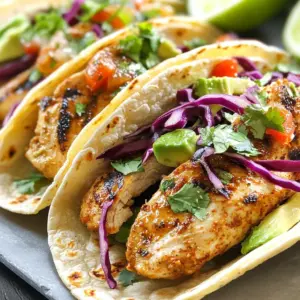 - 1 lb boneless, skinless chicken thighs - 1 teaspoon chili powder - 1 teaspoon ground cumin - 1 teaspoon garlic powder - 1 teaspoon onion powder - ½ teaspoon smoked paprika - ¼ teaspoon cayenne pepper (adjust according to spice preference) - 8 small corn tortillas - 1 cup red cabbage, thinly sliced - 1 ripe avocado, sliced - ¼ cup fresh cilantro, coarsely chopped - 1 lime, cut into wedges - Salsa of your choice, for serving To make tasty chicken street tacos, I use chicken thighs. They stay juicy and flavorful. I mix spices like chili powder, cumin, and garlic powder for a bold taste. Smoked paprika gives a nice depth, while cayenne adds a kick. I love using small corn tortillas since they are soft and easy to fold. For toppings, I choose red cabbage for crunch and avocado for creaminess. Fresh cilantro adds brightness, and a squeeze of lime juice gives it a zesty finish. Salsa is a must-have, so pick your favorite to serve on the side. - Olive oil - Salt and pepper Olive oil is my go-to for cooking the chicken. It helps the spices stick and adds flavor. I always use salt and freshly ground black pepper to enhance the taste of each ingredient. - Alternative toppings and salsas Feel free to get creative with toppings! You can add diced tomatoes, jalapeños, or even pickled onions. Different salsas can change the flavor, too. Try mango salsa for sweetness or a spicy tomatillo salsa for heat. These choices make each taco unique! {{ingredient_image_2}} To start, gather your spices. You need chili powder, cumin, garlic powder, onion powder, smoked paprika, and cayenne pepper. In a small bowl, mix one teaspoon of chili powder, one teaspoon of cumin, one teaspoon of garlic powder, one teaspoon of onion powder, half a teaspoon of smoked paprika, and a quarter teaspoon of cayenne pepper. Add a pinch of salt and black pepper. Stir until everything is well blended. This spice mix adds a tasty kick to your chicken. Next, take your chicken thighs. Drizzle two tablespoons of olive oil over them. Use your hands to rub the spice mix all over the chicken. Make sure every inch is covered. This helps ensure great flavor in every bite. Preheat your grill or skillet on medium-high heat. When it’s hot enough, add the chicken. Cook for about 6-7 minutes on each side. You want the chicken to be cooked through and reach 165°F. It should look charred and delicious. While the chicken rests, it’s time to warm the corn tortillas. Place them on the grill or skillet for about 30 seconds on each side. They should be warm and flexible. Now, let’s build our tacos! Take a warm tortilla and add a few slices of the chicken. Next, top it with sliced red cabbage and avocado. Sprinkle some fresh cilantro on top. For a zesty finish, squeeze a lime wedge over it all. Serve with your favorite salsa on the side. Enjoy your tasty chicken street tacos! To cook perfect chicken for your tacos, you have two great options: grilling or skillet cooking. Here’s how to get it just right: - Preheat your grill or skillet: Heat it to medium-high until it sizzles when you add water. This helps get a nice sear on the chicken. - Use boneless, skinless chicken thighs: They keep the meat juicy and tender. They cook faster than other cuts too. - Cook evenly: Sear the chicken for about 6-7 minutes on each side. Check that the inside is no longer pink and reaches 165°F. Want to amp up the flavor? Here are easy ways to enhance your chicken: - Use a marinade: You can soak your chicken in lime juice, garlic, or a bit of yogurt. This adds extra taste and keeps it moist. - Experiment with spices: Try adding more smoked paprika or a dash of chipotle powder for a smoky kick. - Fresh herbs: Adding fresh cilantro or parsley to your spice mix gives a bright flavor. Serving your tacos well makes a big difference. Here are some tips: - Use bright colors: Serve on a colorful platter. Add lime wedges and salsa for a fun look. - Layer carefully: Place chicken, then cabbage, and avocado on the tortilla. This keeps everything neat. - Garnish generously: Sprinkle extra cilantro over the top and squeeze lime juice for a fresh finish. These tips will help you create tasty and attractive chicken street tacos everyone will love! Pro Tips Marinate for Extra Flavor: For an even more flavorful chicken, consider marinating the thighs in the spice mix and olive oil for at least 30 minutes, or up to overnight in the refrigerator. Choose the Right Tortillas: Use high-quality corn tortillas for the best flavor and texture. If you’re gluten-free, ensure the tortillas are certified gluten-free. Adjust the Spice Level: Feel free to modify the amount of cayenne pepper in the spice mix based on your personal heat preference. Start with less if you're unsure! Presentation Matters: Enhance the visual appeal by arranging the tacos on a vibrant platter and garnishing with extra cilantro and lime wedges for a fresh look. {{image_4}} You can switch the chicken for other meats. Beef, pork, or shrimp all work great. For a vegetarian option, try grilled mushrooms or tempeh. Each protein brings its own flavor. Adjust the spices to match. Beef pairs well with smoky spices, while pork loves sweet notes. Feel free to play with the spices. Add cumin for warmth or coriander for freshness. Try using chipotle powder for a smoky kick. You can also add lime zest for added zing. Don’t forget the toppings! Pickled onions or fresh mango salsa can elevate your tacos. Street tacos vary by region. In Mexico City, you might find tacos with a tangy salsa verde. In Baja, fish tacos shine with a light batter and fresh slaw. Each area brings its own twist. Explore different styles to find your favorite. Each bite tells a story of its origin. Store leftover chicken and tacos in airtight containers. Keep them in the fridge. Use them within three days for the best taste. When reheating, warm the chicken in a skillet. Heat it until it is hot all through. For the tacos, warm the tortillas in a pan. This keeps them soft. You can also wrap them in foil and heat in the oven. To freeze cooked chicken, let it cool first. Place it in a freezer-safe bag. Squeeze out all the air before sealing. For assembled tacos, wrap each taco in plastic wrap. Then, place them in a freezer bag. They can last for up to three months. When ready to eat, thaw them in the fridge overnight. Reheat the chicken and warm the tortillas before serving. - Chicken thighs: Use within 1-2 days if fresh. They last up to 6 months when frozen. - Corn tortillas: Keep in the fridge for about a week. They last longer if frozen. - Red cabbage: Stays fresh in the fridge for about a week. - Avocado: Best used within a day of cutting. - Cilantro: Lasts about a week in the fridge. Keep it in water to stay fresh longer. - Lime: Fresh limes can last up to two weeks at room temperature. Knowing how to store your chicken street tacos helps cut waste. You can enjoy them later without losing flavor! Yes, you can use chicken breasts. However, the texture and flavor change. Chicken thighs stay juicy and tender when cooked. They have a richer taste, while breasts can dry out. If you prefer chicken breasts, cook them carefully. They need less time to avoid drying out. Street tacos often have simple, fresh toppings. Common choices include: - Chopped onions - Fresh cilantro - Sliced radishes - Lime wedges - Salsa (like pico de gallo or salsa verde) These toppings add crunch and freshness to each bite. Feel free to mix and match based on your taste! To add heat to your tacos, try these tips: - Use more cayenne pepper in the spice mix. - Add sliced jalapeños or serrano peppers as toppings. - Choose a hot salsa to drizzle on top. - Mix in some diced chipotle peppers for a smoky heat. Adjust the spice level to fit your taste. Enjoy the kick! In this article, we explored how to make delicious chicken street tacos. You learned about the main ingredients, like chicken thighs and essential spices. We provided simple step-by-step cooking instructions. You also found tips for enhancing flavor and presenting your tacos attractively. Finally, we discussed variations and storage tips for leftovers. Enjoy creating these tacos, and don't hesitate to experiment with different flavors and ingredients. Tacos can be a fun way to enjoy your cooking while sharing great food with others. Happy cooking!