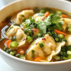 - 20 potstickers (choose chicken, vegetable, or pork) - 6 cups chicken or vegetable broth - 2 cups water - 1 tablespoon soy sauce - 1 teaspoon sesame oil - 1 tablespoon fresh ginger, minced - 2 cloves garlic, minced - 1 cup green onions, sliced (keep the green and white parts separate) - 1 cup carrots, thinly sliced - 1 cup bok choy, chopped - 1 tablespoon chili oil (optional, for heat) Potstickers form the heart of this soup. They add flavor and texture. You can choose chicken, vegetable, or pork. The broth gives a warming base. I prefer chicken broth for its rich taste. Combine it with water for the perfect mix. Next, we add aromatics. Soy sauce adds depth. Sesame oil brings a lovely nutty flavor. Fresh ginger and garlic provide warmth and zest. These ingredients balance well with the potstickers. Then, we add vegetables. Green onions give a fresh crunch. Carrots add sweetness. Bok choy brings a mild flavor and nice texture. If you like heat, chili oil is a great option. It adds a spicy kick to the cozy soup. This blend of ingredients makes a delicious, comforting meal. Each bite warms you up and fills you with joy. {{ingredient_image_2}} First, heat the sesame oil in a large pot over medium heat. When the oil is hot, add minced ginger and garlic. Sauté them for about one minute. You want the smell to be strong but be careful not to burn them. Next, pour in the chicken or vegetable broth and the water. Stir in the soy sauce. Bring this mixture to a gentle boil. This helps all the flavors blend together nicely. Once the broth is boiling, gently add the potstickers. Simmer them for five to seven minutes. You’ll know they are ready when they float to the top and are heated throughout. Now, stir in the thinly sliced carrots and the white parts of the green onions. Cook this for an additional three to four minutes. The carrots should be tender but still have a bit of crunch. Next, mix in the chopped bok choy. Let it wilt for about two minutes. After that, taste the soup. Adjust the seasoning with salt, pepper, and chili oil if you want extra spice. Finally, ladle the hot soup into deep bowls. Top each bowl with the green parts of the green onions and a sprinkle of fresh cilantro. This adds a bright touch to your cozy potsticker soup. To make your broth shine, you can adjust the flavor. You might want to add more soy sauce or a pinch of salt. This will help to enhance the savory notes. If you like some heat, consider adding chili oil. Just a little can give your soup a nice kick. Make sure your potstickers are fully cooked. They should float and be hot throughout. If you prefer them crispy, you can pan-fry them first. This adds texture to the soup. If you like them softer, just simmer them directly in the broth. Serve the soup in deep bowls. This makes it look inviting and keeps it warm. For a burst of color, add fresh cilantro. You can also sprinkle more green onion on top. A drizzle of chili oil right before serving makes it pop! Pro Tips Use Frozen Potstickers: Frozen potstickers are a convenient option and can be cooked directly in the broth without thawing, saving time while still delivering delicious results. Customize the Broth: Feel free to enhance the broth with additional seasonings such as a splash of rice vinegar or a dash of five-spice powder for an extra depth of flavor. Vegetable Variations: Experiment with different vegetables like snap peas, mushrooms, or spinach to add variety and nutrition to your soup. Make it Ahead: This soup can be made ahead of time; just keep the potstickers separate until you're ready to serve to maintain their texture. {{image_4}} You can easily switch up the protein in your potstickers. Shrimp or tofu works great. Shrimp adds a nice texture and flavor. Tofu gives a soft bite and soaks up the broth. You can also explore different fillings for vegetarian potstickers. Try mushrooms, carrots, or even cheese. Each choice brings its own taste and fun. Feel free to add more veggies to your soup. Mushrooms, snow peas, or spinach can make it even better. Each adds a unique flavor and color. You can pick vegetables based on what is fresh and in season. This keeps your soup exciting and healthy. Seasonal veggies also add a pop of color. Want more heat in your soup? Simply increase the chili oil. It gives a nice kick. Also, you can add fresh chili peppers while cooking. They offer a burst of spice and flavor. Adjust the amount to fit your taste. You can make it mild or fiery, depending on your mood. To store your Cozy Potsticker Soup, use airtight containers. Glass containers work well, as do plastic ones. Make sure the soup cools before sealing. In the fridge, this soup lasts up to three days. Always check for freshness before eating. To freeze your soup, first let it cool completely. Then, pour it into freezer-safe containers. Leave some space at the top to allow for expansion. For thawing, move the soup to the fridge overnight. Reheat on the stovetop or in the microwave. For potstickers, keep them in the broth while freezing. This helps maintain their texture. For reheating, the stovetop is best. Pour the soup into a pot and heat on low. Stir often to avoid sticking. If using a microwave, heat in short bursts. Check the soup’s temperature frequently. This helps keep the flavors bright and fresh. Making Cozy Potsticker Soup takes about 40 minutes. Here’s how it breaks down: - Prep time: 15 minutes - Cook time: 25 minutes - Total time: 40 minutes Yes, you can use frozen potstickers. They are quick and easy. Here are some tips: - Add frozen potstickers directly to the boiling broth. - Increase cooking time by 2-3 minutes. - Ensure they are heated all the way through before serving. You can serve potsticker soup with several sides. Here are some good options: - Steamed rice or jasmine rice for a filling meal. - A simple salad for a fresh crunch. - Sliced cucumbers with rice vinegar for a light side. Yes, this soup is great for meal prep! Here are some best practices: - Store the soup in airtight containers. - Keep potstickers separate if you want them crisp. - Reheat the soup on the stove or in the microwave. This potsticker soup is a warm and tasty meal. You learned about the ingredients, like potstickers and fresh veggies. I shared easy steps to make the broth and cook the potstickers. You can even switch up the protein or add more veggies! Remember to store leftovers right to keep them fresh. Try this cozy dish today; it’s fun to make and perfect for sharing. Enjoy creating your own version of this soup!