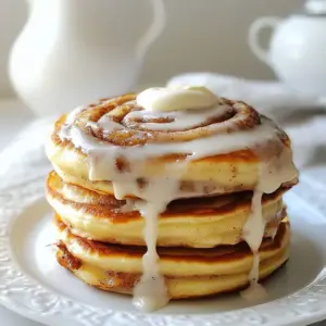 - 1 cup all-purpose flour - 2 tablespoons granulated sugar - 1 tablespoon baking powder - 1/2 teaspoon salt - 1 cup milk - 1 large egg - 2 tablespoons melted unsalted butter - 1 teaspoon pure vanilla extract - 1/4 cup packed brown sugar - 1 tablespoon ground cinnamon - 2 tablespoons softened unsalted butter For the cream cheese frosting, you will need: - Cream cheese - Powdered sugar - A splash of milk - Vanilla extract The cream cheese frosting adds a sweet and tangy finish. It balances the cinnamon flavor well. You can adjust the sweetness by adding more powdered sugar if you like it sweeter. This frosting is easy to make and elevates the pancakes. Just mix all the ingredients until smooth. Drizzle it on top for a lovely presentation. Each ingredient plays a key role. The all-purpose flour gives structure. Sugar adds sweetness, while baking powder helps the pancakes rise. Salt enhances all flavors. For the filling, brown sugar and cinnamon create that warm, cozy taste. Butter makes it all rich and smooth. These ingredients come together to create a delicious breakfast treat. You can find most of them in your kitchen. If you want to make it even better, try using high-quality vanilla extract. Your pancakes will taste amazing! {{ingredient_image_2}} In a large bowl, start by adding 1 cup of all-purpose flour. Then, add 2 tablespoons of granulated sugar. Next, sprinkle in 1 tablespoon of baking powder and 1/2 teaspoon of salt. Use a whisk to mix these dry ingredients well. This step is key for even flavor in your pancakes. In another bowl, combine 1 cup of milk with 1 large egg. Pour in 2 tablespoons of melted unsalted butter and add 1 teaspoon of pure vanilla extract. Whisk these wet ingredients together until smooth. This mixture will help make your pancakes fluffy. Now, it's time to bring the two mixtures together. Gradually pour the wet ingredients into the dry ingredients. Use a spatula to stir gently. Stop mixing when the batter is just combined. A few lumps are okay, as over-mixing can make your pancakes tough. For the cinnamon filling, take a small bowl and mix 1/4 cup of packed brown sugar with 1 tablespoon of ground cinnamon. Add 2 tablespoons of softened unsalted butter. Use a fork to mix until it forms a smooth paste. This filling gives your pancakes that sweet, cinnamon swirl. Heat a non-stick skillet over medium heat. Make sure it's hot before adding batter. For each pancake, pour about 1/4 cup of batter onto the skillet. With a spoon or piping bag, swirl about 1 tablespoon of cinnamon filling over the batter. Cook until bubbles form on the surface, about 2-3 minutes. Flip the pancake and cook for another 1-2 minutes, until golden brown. Repeat with the rest of the batter, adding more butter if needed. Stack the pancakes warm and drizzle with cream cheese frosting for a tasty finish. To cook perfect pancakes, preheat your skillet on medium heat. This helps the pancakes rise and cook evenly. A hot skillet allows the batter to sizzle when it hits the pan. You want that nice golden brown color, so don&rsquo;t rush it! Mix the batter gently. Over-mixing makes tough pancakes. Stir until just combined, leaving a few lumps. This keeps them fluffy and light. Remember, less is more when it comes to mixing! Presentation counts! Stack the pancakes high for a stunning look. You can sprinkle some cinnamon on top or add walnuts for crunch. Serve them with fresh fruit or a dollop of whipped cream. This makes for a fun and tasty breakfast! Pro Tips Use Fresh Ingredients: Ensure your baking powder is fresh for maximum fluffiness in your pancakes. Check the expiration date before use. Perfect Pancake Temperature: Preheat your skillet to medium heat. If it's too hot, the pancakes will burn before cooking through; too cool, and they won&rsquo;t rise properly. Swirl Technique: Use a piping bag for the cinnamon filling for more control over the swirl design. Alternatively, a squeeze bottle works well too! Make Ahead: Prepare the batter the night before and store it in the refrigerator. Just give it a gentle stir before cooking in the morning. {{image_4}} You can make these pancakes even more fun! Try adding chocolate chips or nuts. Chocolate chips blend well with the sweet cinnamon. They melt and create pockets of gooey goodness. Nuts add a nice crunch. You might use walnuts or pecans for a tasty twist. Just sprinkle a handful into the batter before cooking. Mix and match flavors to find your favorite! Want a gluten-free version? It&rsquo;s easy! Swap the all-purpose flour for gluten-free all-purpose flour. Make sure it has a good blend of starches and flours. Also, check that your baking powder is gluten-free. This way, you can enjoy these pancakes without worry. They will still taste great and have a fluffy texture. If you are looking for a vegan twist, I have you covered! Replace the egg with a flax egg. Just mix one tablespoon of ground flaxseed with three tablespoons of water. Let it sit for five minutes to thicken. Use almond milk instead of regular milk. For the butter, try coconut oil or a vegan butter alternative. These swaps keep the pancakes delicious while being plant-based. Enjoy the same tasty experience with these simple changes! To store leftover pancakes, first let them cool completely. Place them in an airtight container. You can stack them with parchment paper in between to prevent sticking. Keep the container in the fridge for up to three days. This way, you will have a tasty breakfast ready to go! If you want to save pancakes for later, freezing is the best option. First, let the pancakes cool. Then, place a sheet of parchment paper between each pancake. This helps them stay separate. Next, wrap them tightly in plastic wrap and place them in a freezer bag. They will keep well for up to two months. When you are ready to enjoy them, just thaw and reheat. To reheat pancakes, you have a few easy options. You can use a microwave. Just place one or two pancakes on a microwave-safe plate. Heat them for about 20-30 seconds. If you want them crispy, use a skillet. Heat a non-stick skillet over low heat. Warm each pancake for about a minute on each side. This gives them a nice texture, just like fresh! To store leftover pancakes, let them cool first. Then, stack them and place in an airtight container. You can keep them in the fridge for up to three days. For longer storage, freeze the pancakes. Separate each pancake with parchment paper to avoid sticking. When you want to eat them, just reheat in the toaster or microwave. Yes, you can make the batter ahead of time. Mix all the dry and wet ingredients separately. Store each mixture in the fridge. When you're ready to cook, combine the two mixtures. This way, the batter stays fresh and ready for your delicious pancakes. You can tell pancakes are done when bubbles form on the surface. Look for small bubbles that pop. After flipping, the other side should turn a nice golden brown. Use a spatula to check if they are firm to the touch. This means they are cooked through and ready to eat. This article covered how to make delicious swirled cinnamon roll pancakes. We discussed key ingredients, step-by-step instructions, and helpful tips. You learned about flavor variations and storage options to keep your pancakes fresh. Remember, cooking is fun! Experiment with different flavors or storage methods. Enjoy making and sharing these tasty pancakes with friends and family. Happy cooking!