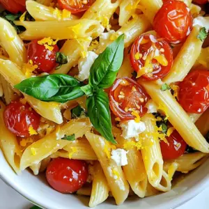 - 8 oz (225g) penne pasta - 1 pint cherry tomatoes, halved - 7 oz (200g) block of feta cheese - 1/4 cup olive oil, divided - 4 cloves garlic, minced - 1 teaspoon red pepper flakes - Salt and freshly cracked black pepper - Fresh basil leaves, for garnish - Zest and juice of 1 lemon When making TikTok Feta Tomato Pasta, you want fresh and quality ingredients. Start with penne pasta. This shape holds the sauce well. Next, use cherry tomatoes; their sweetness shines when roasted. The feta cheese is the star here; it melts beautifully and adds creaminess. Don’t skimp on olive oil. It brings richness and helps the flavors meld. Garlic is key for depth; minced garlic infuses the dish with its aroma. Adjust the red pepper flakes to your taste for heat. Always use salt and black pepper to season well. For garnish, I love fresh basil leaves. They add a pop of color and flavor. Finally, the lemon gives a refreshing zest and brightness. This combination makes the dish vibrant and full of life, perfect for any meal. {{ingredient_image_2}} - Preheat oven to 400°F (200°C). - In a large baking dish, combine: - 1 pint cherry tomatoes, halved - 4 cloves garlic, minced - 1/4 cup olive oil, divided (3 tablespoons to start) - 1 teaspoon red pepper flakes - Salt and freshly cracked black pepper to taste Mix these well. Make sure all the tomatoes get coated. - Create a well in the center of the tomato mixture. - Place 7 oz (200g) block of feta cheese into the well. - Drizzle the last tablespoon of olive oil over the feta. - Season it with a pinch of salt and pepper. Bake this in the oven for 25-30 minutes. The tomatoes should blister and the feta should turn golden. - While the feta and tomatoes bake, cook 8 oz (225g) penne pasta until al dente. - Reserve 1/2 cup of the starchy pasta water before draining. - Once baked, take the dish out of the oven. - Use a fork to mash the feta and tomatoes into a creamy sauce. Add the drained pasta to the dish. Toss everything together. Gradually mix in the reserved pasta water until the sauce is just right. - Squeeze juice from 1 lemon over the pasta. - Add the zest of that lemon. - Fold in torn fresh basil leaves for a fragrant finish. To get the best sauce, you need to reserve pasta water. This starchy water helps the sauce stick to the pasta. It also makes the sauce creamy and smooth. Start with half a cup and add more if needed. Mix it in slowly. The heat from the pasta helps blend everything together. You can add more flavor with simple ingredients. Try adding minced garlic, fresh herbs, or spices. I love using fresh basil, but you can also use parsley or oregano. Drizzle a little olive oil on top after serving. This adds richness and a nice finish. Don't forget to season with salt and pepper. A squeeze of lemon juice brightens the whole dish. For a beautiful dish, serve the pasta in bowls. Top it with extra basil leaves and a sprinkle of cracked pepper. A drizzle of high-quality olive oil makes it even better. Consider pairing this dish with a side salad or garlic bread. These sides complement the pasta and round out your meal. Pro Tips Quality Ingredients: Use the freshest cherry tomatoes and high-quality feta cheese for the best flavor and texture in your pasta dish. Adjusting Spice Level: Feel free to modify the amount of red pepper flakes based on your spice preference; start with less if you're unsure! Pasta Cooking Tips: Make sure to reserve the pasta water before draining; it helps in achieving a creamy sauce consistency when combined with the baked feta and tomatoes. Serving Suggestion: For an extra touch, drizzle a bit of high-quality olive oil over the finished dish before serving to enhance the overall flavors. {{image_4}} You can easily make this dish vegetarian. Just swap feta cheese for vegan cheese. This change keeps it creamy and tasty. You can also add more veggies. Spinach works great, adding color and nutrients. Bell peppers are another good choice for crunch and sweetness. For gluten-free pasta, use options like brown rice or chickpea pasta. These keep the dish hearty and filling. Cook gluten-free pasta according to the package. It may need different timing, so check often. Want more heat? Adjust the red pepper flakes. Start with a little, then taste. You can always add more. Other spices like smoked paprika or Italian seasoning also boost flavor. Just sprinkle them in while mixing. After you enjoy TikTok Feta Tomato Pasta, store any leftovers right away. Place them in an airtight container. This keeps the pasta fresh and tasty. Store it in the fridge for up to three days. If you wait longer, the pasta may not taste as good. When reheating, keep the pasta creamy. You can do this by adding a splash of water or olive oil. Stir it well to mix in the moisture. For microwaving, heat in short bursts. Check often to avoid overcooking. On the stovetop, warm it over low heat. Stir gently until it is hot throughout. You can freeze TikTok Feta Tomato Pasta, but it’s best to do so before adding fresh basil or lemon. Cool it completely first. Then, place it in a freezer-safe container. Be sure to label it with the date. It will stay fresh for about two months. To thaw, move it to the fridge overnight. Reheat on the stovetop or microwave, adding a bit of water to keep it creamy. You can use a stovetop to make this dish. Start by cooking your penne pasta in a large pot. In a separate pan, heat olive oil over medium heat. Add minced garlic and cherry tomatoes, cooking until the tomatoes are soft. Then, add the feta cheese and let it melt slightly. Mash the tomatoes and feta together to form a sauce. Finally, toss in the cooked pasta and mix well. This method gives you a creamy pasta dish without the oven. Yes, you can use dried herbs if fresh ones are not available. Dried herbs are more concentrated in flavor. A general rule is to use one-third of the amount of dried herbs compared to fresh. For example, if the recipe calls for one tablespoon of fresh basil, use one teaspoon of dried basil. Keep in mind that dried herbs may not have the same bright taste as fresh. Adjust according to your preference. This dish gained fame on TikTok in 2021. It became popular after a user shared a simple recipe showing how to bake feta cheese and tomatoes together. The video went viral, capturing many home cooks’ interest. The creamy and flavorful dish appeals to people of all ages. Its ease of preparation made it a go-to recipe for quick meals. Yes, you can prepare this dish ahead of time. Cook the pasta and the tomato-feta mixture separately, then combine them just before serving. Store the components in airtight containers in the fridge. This way, the flavors stay fresh and vibrant. When ready to serve, reheat the pasta and mix in the tomato-feta sauce. Enjoy a quick and tasty meal any day of the week! This blog post covered a fun and tasty dish: TikTok Feta Tomato Pasta. We looked at essential ingredients like penne, cherry tomatoes, and feta cheese. I shared easy steps so you can make it at home. Plus, I offered tips for a creamy sauce and ways to customize the dish. Remember, you can make this recipe vegetarian or gluten-free to fit your needs. Now, you have the tools to impress anyone at your table with this delightful meal. Enjoy every bite!