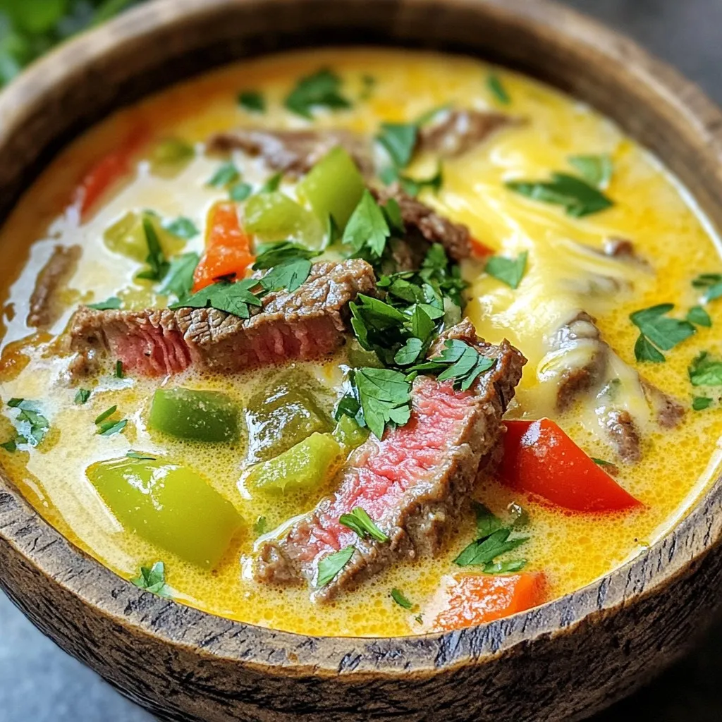 Philly Cheesesteak Soup Flavorful Comfort in a Bowl