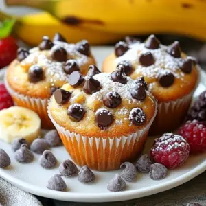 Here is what you need for Skinny Chocolate Chip Banana Muffins: - 2 ripe bananas, mashed until smooth - 1/3 cup honey or maple syrup (your choice) - 1/4 cup unsweetened applesauce - 1 teaspoon pure vanilla extract - 1 cup whole wheat flour - 1/2 teaspoon baking soda - 1/2 teaspoon baking powder - 1/4 teaspoon fine sea salt - 1/2 cup dark chocolate chips or mini chocolate chips - Optional: 1/2 teaspoon ground cinnamon for an extra layer of flavor Each ingredient plays an important role. The ripe bananas bring natural sweetness and moisture. They also add fiber and potassium. Using honey or maple syrup gives a touch of sweetness while keeping it healthier. Applesauce works as a great fat substitute, keeping the muffins moist. Whole wheat flour adds fiber and nutrients compared to regular flour. Baking soda and baking powder help the muffins rise. The fine sea salt enhances the flavors, balancing the sweetness. The dark chocolate chips add rich flavor and a hint of indulgence. If you want more warmth, sprinkle in some ground cinnamon. This makes the muffins taste even better. With these simple ingredients, you can create a delicious treat that feels good to eat. These muffins are perfect for breakfast or a snack. Enjoy the process of baking and the tasty results! {{ingredient_image_2}} - Set the temperature to 350°F (175°C). - Prepare the muffin tin by lining it with paper liners or greasing it lightly. - In a large bowl, combine the mashed bananas, honey or maple syrup, applesauce, and vanilla. - Blend these wet ingredients until smooth using a whisk or spatula. - In another bowl, whisk together the whole wheat flour, baking soda, baking powder, and salt. - If you want, add 1/2 teaspoon of ground cinnamon for extra flavor. - Gradually mix the dry ingredients into the wet ones. - Stir gently with a spatula; a few lumps are okay. Don’t overmix! - Gently add the dark chocolate chips to the batter. - Make sure they are spread evenly without overworking the batter. - Use a spoon or ice cream scoop to divide the batter into the muffin tin. - Fill each cup about two-thirds full. Bake for 15-18 minutes. When you test the muffins with a toothpick, it should come out clean, with a few moist crumbs. Enjoy the warm muffins fresh out of the oven! Do not overmix your batter. Overmixing can make muffins tough. Mix just enough to blend the ingredients. For a softer texture, make sure to stir gently. A few lumps in the batter are okay. This helps keep the muffins light and fluffy. If you want to try something different, use stevia or agave instead of honey. These sweeteners can lower calories. You can also use gluten-free flour if you have dietary needs. Just ensure to follow the right ratio for a good rise. Ripe bananas and applesauce are key to moist muffins. Bananas add natural sweetness and moisture. Applesauce helps with texture without extra fat. Together, they keep your muffins soft and delicious. For best results, use very ripe bananas. They mash easily and enhance flavor. Pro Tips Use Overripe Bananas: The riper the bananas, the sweeter and more flavorful your muffins will be. Look for bananas with lots of brown spots for the best results. Mix Gently: When combining wet and dry ingredients, mix just until combined. Overmixing can lead to dense muffins; a few lumps are okay! Chocolate Chip Choices: For a healthier option, use dark chocolate chips or mini chocolate chips to reduce sugar content while still enjoying that chocolatey goodness. Storage Tips: Store any leftovers in an airtight container at room temperature for up to 3 days, or freeze them for longer storage. Just thaw and enjoy! {{image_4}} You can easily change the taste of your skinny chocolate chip banana muffins. Here are a few ideas: - Adding nuts or seeds: Walnuts or pecans give a nice crunch. Seeds like chia or flax add healthy fats. - Incorporating other fruits: Try mixing in blueberries or strawberries. They add sweetness and color. You can make these muffins fit different diets: - Vegan or dairy-free options: Replace honey with maple syrup. Use dairy-free chocolate chips for a vegan treat. - Lower sugar alternatives: Use stevia or erythritol instead of honey. This helps reduce sugar while keeping flavor. Muffins come in different sizes, and this recipe works for both: - Mini vs standard muffin sizes: Mini muffins make great snacks. Standard ones are perfect for breakfast. - Baking times for different sizes: Mini muffins bake for 10-12 minutes. Standard muffins take about 15-18 minutes. Always check with a toothpick. To keep your muffins fresh, place them in an airtight container. This helps prevent air from making them dry. Store them at room temperature for up to three days. If you want them to last longer, consider freezing them. To freeze your muffins, first make sure they are completely cool. Wrap each muffin in plastic wrap. Then, place the wrapped muffins in a freezer bag or container. This method keeps them fresh for up to three months. When you want to enjoy one, simply take it out and let it thaw at room temperature. Reheat your muffins by placing them in the microwave for about 10-15 seconds. This warms them up while keeping them moist. You can also use an oven set to 350°F (175°C). Just warm them for 5-7 minutes. This method restores their fresh-baked taste and texture. Yes, you can use frozen bananas. They work great! Frozen bananas are soft and sweet. They mash easily, which helps in making the muffins moist. Just make sure to thaw them first. This way, you get all the yummy banana flavor. You can make some smart swaps! Here are a few ideas: - Use Greek yogurt instead of applesauce for more protein. - Swap honey for a sugar-free sweetener, like stevia. - Choose almond flour for a gluten-free option. These changes keep them tasty while boosting nutrition. Absolutely! Kids love these muffins. They are sweet and chocolatey without being too rich. Plus, they are packed with nutrients. Bananas provide potassium, and whole wheat flour adds fiber. These muffins are a fun way to get kids to enjoy healthy food. These muffins last about 3-4 days at room temperature. If you store them in the fridge, they can last up to a week. Just keep them in an airtight container. This keeps them fresh and moist for longer! These banana muffins combine tasty ingredients and simple steps for a delightful treat. We covered each ingredient, from ripe bananas to dark chocolate chips. I shared the importance of mixing and baking for the best texture. Remember, you can customize these muffins to suit your taste. Try different fruits or sweeteners too. Store leftovers in airtight containers or freeze them for later. Enjoy the healthy and fun options these muffins offer. You’ll love making and sharing them with family and friends!
