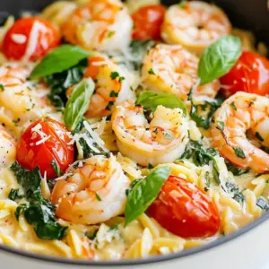 To make One Pot Creamy Tuscan Shrimp Orzo, you will need: - 1 pound large shrimp, peeled and deveined - 1 cup orzo pasta - 3 cups chicken broth - 1 cup heavy cream - 1 cup cherry tomatoes, halved - 2 cups fresh spinach, packed - 1/2 cup sun-dried tomatoes, chopped - 3 cloves garlic, minced - 1 teaspoon Italian seasoning - 1 tablespoon olive oil - Salt and pepper, to taste - Grated Parmesan cheese, for serving - Fresh basil leaves, for garnish These ingredients come together to create a rich and creamy dish. The shrimp adds protein, while the orzo gives it heartiness. You can make this recipe gluten-free by using gluten-free orzo. Quinoa also works well if you want a different grain. For a dairy-free version, swap heavy cream with coconut milk. Nutritional yeast can replace Parmesan cheese for a vegan option. To cook this dish, you will need: - A large pot or Dutch oven - A wooden spoon for stirring - A chef's knife for chopping - A cutting board for prep These tools help make cooking easy and fun. A good pot is key for even cooking, while a wooden spoon is gentle on your cookware. {{ingredient_image_2}} To start, we need to cook the shrimp. First, heat olive oil in a large pot over medium heat. Add minced garlic and let it cook for 1-2 minutes. Stir constantly to avoid burning. Then, add the shrimp. Season it with salt, pepper, and Italian seasoning. Cook the shrimp for about 2-3 minutes. You want it to turn opaque and pink. Once done, remove the shrimp and set it aside on a plate. Next, we toast the orzo. In the same pot, add the uncooked orzo. Toss it in the oil and garlic for about 1 minute. This step is key as it enhances the nutty flavor of the orzo. Make sure to coat it well with the oil. Now, it’s time to cook the orzo. Gradually pour in the chicken broth while stirring. Bring the mixture to a gentle boil. Then, turn down the heat to low and cover the pot. Cook for 8-10 minutes. Stir occasionally until the orzo is tender yet still al dente. Once the orzo is done, lower the heat. Stir in the heavy cream, halved cherry tomatoes, chopped sun-dried tomatoes, and fresh spinach. Keep stirring until the spinach wilts. Finally, gently fold the shrimp back into the pot. Warm it for 1-2 minutes. Taste and adjust the seasoning if needed. To get a silky sauce, use heavy cream. Heavy cream adds richness and thickness. Stir it in slowly after cooking the orzo. This keeps the sauce smooth. If you want a lighter sauce, use half-and-half. Just remember, this will change the creaminess. Seasoning is key. I use salt, pepper, and Italian seasoning. Taste the dish as you cook. This helps you adjust flavors to your liking. If you want more zest, add lemon juice or zest at the end. Fresh basil also adds a nice touch. Timing is important with shrimp and orzo. Cook shrimp just until they turn pink. This takes about 2-3 minutes. Overcooking makes shrimp tough. For orzo, check it around 8 minutes. You want it al dente, not mushy. Stir occasionally to prevent sticking. Pro Tips Fresh Shrimp is Best: Opt for fresh shrimp whenever possible as they provide the best flavor and texture. If using frozen shrimp, ensure they are fully thawed before cooking for even results. Customize Your Veggies: Feel free to add or substitute other vegetables such as zucchini or bell peppers to enhance the dish's flavor and nutrition. Make it Even Creamier: For a richer sauce, consider adding a bit of cream cheese along with the heavy cream. This will give the dish a velvety texture. Rest Before Serving: Allow the dish to rest for a few minutes after cooking. This helps the flavors to meld together and gives the orzo a chance to absorb the sauce. {{image_4}} You can switch shrimp for other proteins. Chicken works well in this dish. Simply cut it into small pieces and cook it the same way as shrimp. If you want a plant-based option, use mushrooms. Sauté sliced mushrooms until golden. They add a nice texture and flavor. You can change the taste of the dish with herbs and spices. Try adding fresh parsley or oregano for a bright flavor. A pinch of red pepper flakes gives a little heat. You can also add lemon juice for a zesty kick. Experiment with these additions to find your favorite mix. Adding vegetables boosts nutrition and color. Zucchini is a great choice. Slice it thin and cook it with the orzo. Bell peppers also add sweetness and crunch. Chop them up and toss them in during the last few minutes of cooking. This way, they stay crisp and vibrant. To store your One Pot Creamy Tuscan Shrimp Orzo, let it cool first. Place the dish in an airtight container. Refrigerate it for up to three days. If you want to keep it longer, you can freeze it. Just use a freezer-safe container. This way, it lasts up to three months. When reheating, add a splash of cream or broth. This helps keep the dish creamy. Heat it slowly on the stove over low heat. Stir often to mix in the added liquid. You can also use a microwave, but add a bit of liquid. Heat in short bursts and stir in between. This dish stays fresh in the fridge for about three days. If frozen, it can last for up to three months. However, for the best flavor and texture, eat it within one month of freezing. Always check for any off smells or colors before eating leftovers. Yes, you can prepare this dish ahead. Cook the shrimp and orzo, then cool them. Store them in the fridge for up to two days. When you’re ready to eat, reheat them gently. Add the cream and fresh ingredients just before serving. This keeps the dish fresh and tasty. This dish pairs well with several sides. Here are some ideas: - Garlic bread for a crunchy bite. - A fresh green salad with light dressing. - Roasted vegetables for added flavor. - Steamed asparagus for a healthy touch. Yes, you can make a vegetarian version. Substitute shrimp with sautéed mushrooms or extra veggies. Use vegetable broth instead of chicken broth. Swap heavy cream for coconut cream for a dairy-free option. This way, you can enjoy a rich and creamy dish without meat. In this blog post, we explored a delicious recipe for One Pot Creamy Tuscan Shrimp Orzo. We went over the ingredients, cooking steps, and helpful tips to create the perfect dish. Remember, you can customize it with different proteins or vegetables. Storing and reheating are simple, ensuring your meal stays fresh. I hope this guide inspires you to try this easy, creamy dish. Enjoy cooking and customizing it to your taste!
