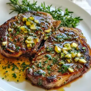 - Ribeye steaks: 2 steaks, about 1 inch thick - Butter: 4 tablespoons unsalted - Garlic: 4 cloves, finely minced - Fresh rosemary: 2 sprigs (or 1 teaspoon dried) - Seasonings: 1 teaspoon salt and 1/2 teaspoon black pepper - Olive oil: 1 tablespoon for cooking - Garnishing ingredients: 1 tablespoon fresh parsley, chopped Gather these ingredients before you start cooking. The ribeye steaks are the star of this dish. Their thickness ensures a juicy result. Unsalted butter adds a rich flavor that complements the garlic. Minced garlic brings a savory punch, while rosemary adds an aromatic touch. The salt and pepper enhance the steak’s natural taste. Olive oil is key for searing. Lastly, fresh parsley gives a nice color and fresh flavor to the finished dish. Make sure your ingredients are fresh for the best flavor. Enjoy the cooking process as you prepare this quick and flavorful meal! {{ingredient_image_2}} Start by taking the ribeye steaks out of the fridge. Let them sit at room temperature for about 30 minutes. This step helps the steaks cook evenly. Cold steaks will not sear well. Next, season both sides generously with salt and black pepper. This enhances the flavor of the meat. Make sure to coat them evenly for the best taste. Heat a large skillet over medium-high heat. Add the olive oil and wait for it to shimmer. This shows the oil is ready for searing. Carefully place the seasoned steaks into the hot skillet. Sear each steak for 4-5 minutes on one side. For the best results, use a meat thermometer. Aim for 130°F for medium-rare and 140°F for medium. After searing, lower the heat to medium. Add the butter, minced garlic, and rosemary to the skillet. As the butter melts, use a spoon to ladle it over the steaks. This basting technique adds rich flavors and keeps the meat moist. Baste for about 1-2 minutes before taking the skillet off the heat. Once basting is done, let the steaks rest for 5-10 minutes. This resting time is key to keeping the meat tender. The juices redistribute throughout the steak, making it juicy. Just before serving, sprinkle with chopped parsley for color and flavor. Serve with sides like garlic mashed potatoes or roasted vegetables for a complete meal. - To ensure even cooking, take your steaks out 30 minutes before cooking. This helps them cook through without being cold in the center. - Use a large skillet made of cast iron or stainless steel. These materials hold heat well and create a nice sear. - For extra flavor, try adding thyme or oregano along with rosemary. Fresh herbs make a big difference. - You can swap butter for ghee or a plant-based option like coconut oil if needed. Each brings its own unique taste. - For plating, place the steak on a warm plate. Drizzle some of the garlic butter sauce over it. This adds shine and flavor. - Serve with garlic mashed potatoes or roasted seasonal vegetables. These sides complement the steak and round out your meal perfectly. Pro Tips Bring to Room Temperature: Letting the steaks sit at room temperature for about 30 minutes before cooking helps them cook evenly and prevents them from becoming tough. Use a Meat Thermometer: To achieve the perfect doneness, use a meat thermometer. Aim for 130°F for medium-rare and 140°F for medium. Baste for Flavor: Continuously ladling the melted garlic butter over the steaks while they cook enhances flavor and keeps the meat moist. Rest the Steaks: Allowing the steaks to rest for 5-10 minutes after cooking is essential for redistributing juices, resulting in a more tender and flavorful steak. {{image_4}} You can use different cuts of steak for this recipe. Ribeye gives great flavor, but sirloin is leaner. It cooks well and is budget-friendly. Filet mignon is another choice. It is tender and rich. Each cut brings its unique taste and texture. You can change the flavor of the garlic butter skillet steak by adding herbs and spices. Try adding thyme or oregano for a fresh twist. For a gourmet touch, consider blue cheese. Crumble it on top before serving. A splash of truffle oil can also elevate the dish. This adds luxury and depth to the flavor. You can cook your steak in different ways. A skillet gives a nice sear and flavor. Grilling is another method that adds smoky notes. Each method has its pros and cons. Skillets are quick and easy, while grills can be messy but fun. For thicker cuts, consider finishing in the oven. Sear the steak first, then place it in a preheated oven. This method helps cook the steak evenly and keeps it juicy. Aim for a meat thermometer reading to ensure perfect doneness. After you enjoy your garlic butter skillet steak, proper storage is key. First, let the steak cool down for about 30 minutes. This step prevents condensation in the storage container. Place the steak in an airtight container. It keeps the meat fresh and tasty. Store it in the fridge for up to three days. If you want to keep it longer, consider freezing it. Frozen steak can last for about three months. Just remember to wrap it tightly to protect it from freezer burn. When you are ready to enjoy the leftovers, reheating carefully is important. The best way to reheat steak is in the oven. Preheat your oven to 250°F. Place the steak on a baking sheet and cover it with foil. Heat for about 20 to 30 minutes. This method keeps the steak juicy and tender. You can also use a skillet. Heat a little oil over medium heat and warm the steak for about 3-4 minutes on each side. Leftover steak is not just for eating plain. You can chop it up for salads, tacos, or stir-fries. Adding it to pasta dishes also works great. The flavor from the garlic butter adds a nice kick to any meal. To check if your steak is done, use a meat thermometer. Here are the doneness levels: - Rare: 120°F – cool red center - Medium Rare: 130°F – warm red center - Medium: 140°F – warm pink center - Medium Well: 150°F – slightly pink center - Well Done: 160°F+ – no pink, fully cooked The best way to avoid overcooking is to keep an eye on the temperature. Remove the steak from the heat just before it reaches the desired temp. The steak will continue to cook while it rests. Yes, you can use different types of butter! Here are some options: - Flavored Butter: Try garlic herb butter or truffle butter for added taste. - Clarified Butter: This option has a higher smoke point, which gives a nice sear. Both options can enhance the flavor of your skillet steak. Here are some great sides to enjoy with your steak: - Garlic Mashed Potatoes: Creamy and rich, a perfect match. - Roasted Vegetables: Season seasonal veggies with olive oil and salt, then roast them. - Sautéed Spinach: Quick to make and adds a nice color to your plate. These sides will make your meal feel complete and balanced. Yes, you can prep this recipe ahead of time! Here are some tips: - Prep the Steaks: Season the steaks and let them sit in the fridge for a few hours. - Cook and Store: Cook the steak, let it cool, and then store it in an airtight container in the fridge. To reheat, use a skillet on low heat. Add a little butter to keep it moist. Enjoy your meal without much fuss! In this blog post, we covered everything you need for perfect garlic butter skillet steak. From choosing the right ingredients to step-by-step cooking tips, I've shared ways to achieve the best flavor. Remember the importance of seasoning, basting, and resting the steaks for tenderness. Consider trying alternative cuts or adding unique flavors for a twist. With these tips, your steak will impress anyone at your table. Enjoy cooking!