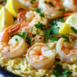 For this dish, you will need: - 1 pound large shrimp, peeled and deveined - 1 cup orzo pasta - 4 tablespoons unsalted butter - 4 cloves garlic, finely minced - 1 teaspoon red pepper flakes (optional, for heat) - 1 lemon, juiced and zested - 1/2 cup vegetable broth - 1/4 cup fresh parsley, finely chopped - Salt and freshly ground black pepper to taste - Lemon wedges for serving These main ingredients create a rich and flavorful base. The shrimp brings protein, while the orzo pasta gives a nice texture. Garlic and butter work together to create a lovely sauce. Lemon adds brightness, and parsley finishes the dish with freshness. You can add extra ingredients to enhance the taste: - Fresh basil for a sweet touch - A splash of white wine for depth - Grated Parmesan cheese for richness - Cherry tomatoes for a pop of color and sweetness These additions can elevate the dish even more. Fresh herbs will brighten the flavors, while wine adds a nice depth. Cheese gives a creamy finish, and tomatoes add a juicy burst. If you need to swap ingredients, here are some ideas: - Use shrimp alternatives like chicken or scallops - Swap orzo for rice or quinoa for a different texture - Substitute vegetable broth with chicken broth for more flavor - Use olive oil instead of butter for a lighter dish These substitutions keep the dish adaptable. You can still enjoy great flavor even with changes. Adjust based on what you have in your kitchen, and enjoy cooking! Start by boiling a large pot of salted water. Once it boils, add 1 cup of orzo pasta. Cook the orzo as per the package's instructions until it is al dente. This usually takes about 8-10 minutes. After it's cooked, drain the orzo in a colander. Set it aside while you prepare the shrimp. In a large skillet, melt 4 tablespoons of unsalted butter over medium heat. As the butter melts, add 4 cloves of finely minced garlic. If you like heat, add 1 teaspoon of red pepper flakes too. Sauté this mix for about 1 minute. You want the garlic fragrant but not browned. Now, carefully add 1 pound of large shrimp, peeled and deveined. Season the shrimp with salt and freshly ground black pepper. Sauté the shrimp for 2-3 minutes on each side. The shrimp should turn pink and opaque. Pour in 1/2 cup of vegetable broth, then add the juice and zest of 1 lemon. Stir gently and let it simmer for about 2 minutes. This allows the flavors to meld. Next, add the drained orzo to the skillet. Toss everything well, coating the orzo and shrimp with the sauce. Cook for an additional 2 minutes to heat it through. Finally, stir in 1/4 cup of finely chopped fresh parsley. Taste your dish and adjust the seasoning if needed. Now, serve your garlic butter shrimp scampi orzo immediately, garnished with lemon wedges for a fresh touch. Enjoy! To cook shrimp perfectly, start with large, fresh shrimp. Make sure they are peeled and deveined. Heat your skillet to medium heat before adding butter. Sauté shrimp for 2-3 minutes on each side. They should turn pink and opaque. Avoid overcooking, as this makes shrimp tough. Always season with salt and pepper for better taste. You can boost flavor by adding red pepper flakes for a hint of heat. Fresh lemon zest adds a bright kick. Try adding some cherry tomatoes or spinach for extra color and nutrients. Fresh herbs like basil or dill can also elevate the dish. A splash of white wine will give it a gourmet touch. Do not overcrowd the skillet when cooking shrimp. This can lead to steaming instead of sautéing. Make sure the garlic does not brown; it can turn bitter. Also, remember to taste and adjust seasoning before serving. Finally, don’t skip the fresh parsley; it adds freshness to each bite. {{image_4}} To add heat to your dish, use red pepper flakes. You can start with one teaspoon. If you want more spice, add a bit more. The heat pairs well with the garlic and butter. Adjust it to your taste. This change makes the dish vibrant and lively. You can easily add veggies to this dish. Spinach, cherry tomatoes, or zucchini work great. Just sauté them with the garlic before adding the shrimp. This adds color and nutrients. Plus, it makes the meal more filling. If you prefer chicken, swap shrimp for chicken breast. Cut it into bite-sized pieces and cook until golden. For scallops, use large ones. They cook quickly and taste amazing. Both options keep the dish just as tasty. Store any leftover garlic butter shrimp scampi orzo in an airtight container. Make sure to cool it to room temperature before sealing. This helps prevent condensation, which can make your dish soggy. Leftovers will last for up to three days in the fridge. If you want to enjoy it later, freezing is a great option. When you're ready to enjoy the leftovers, use a microwave or a skillet. If using a microwave, place the orzo in a bowl with a splash of broth or water. Heat for about one to two minutes. Stir halfway through for even warmth. If using a skillet, add the orzo and a little broth. Heat over medium heat, stirring gently until hot. This keeps the flavors fresh and tasty. To freeze your garlic butter shrimp scampi orzo, place it in a freezer-safe container. Make sure to leave some space for expansion. It will keep well in the freezer for up to three months. When you're ready to eat, thaw it in the fridge overnight. Reheat as mentioned above for a delicious meal that tastes fresh! The best shrimp for this recipe is large shrimp. I recommend using wild-caught shrimp if possible. They have a sweeter flavor and better texture. Fresh shrimp brings the best taste. If fresh shrimp isn’t available, frozen shrimp works too. Just make sure you thaw them properly before cooking. You can make this dish ahead of time. However, I suggest cooking the orzo and shrimp close to serving time. If you prepare it early, the orzo may absorb too much sauce. Store the cooked dish in an airtight container in the fridge. It will stay fresh for up to two days. Reheat gently on the stove or in the microwave. To make this dish gluten-free, swap orzo for gluten-free pasta. Many brands offer gluten-free options that taste great. Cook the pasta according to the package instructions. All other ingredients in the recipe are gluten-free. This way, you can enjoy the same delicious flavor while meeting dietary needs. You learned about making Garlic Butter Shrimp Scampi Orzo in this post. We covered ingredients, steps, and tips for perfect results. I shared fun variations and how to store leftovers. This dish is tasty and easy, perfect for any meal. Enjoy your cooking journey with this simple recipe and make it your own with added flavors. You will impress everyone at the table!
