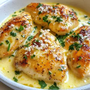 - 4 boneless, skinless chicken breasts - 1 tablespoon olive oil - 4 cloves garlic, minced - 1 cup heavy cream - 1 cup chicken broth - 1 teaspoon Dijon mustard - 1 teaspoon Italian seasoning - ½ cup grated Parmesan cheese - Salt and pepper to taste To make Creamy Garlic Chicken, you need key ingredients. First, you need chicken breasts. They serve as the main protein in your dish. Next, you’ll want heavy cream and chicken broth. These create a rich, creamy sauce. Garlic adds a strong flavor, making the dish pop. Don’t forget the seasonings! Dijon mustard and Italian seasoning enhance the taste. Salt and pepper finish off the flavor profile, making each bite delicious. - Fresh parsley - Suggested side dishes: steamed vegetables or garlic bread For a touch of color, use fresh parsley as a garnish. It adds a nice green contrast to the creamy sauce. You can also pair this dish with sides. Steamed vegetables bring freshness to the plate. Garlic bread complements the meal and is great for soaking up the sauce. These options make your dinner feel complete and satisfying. {{ingredient_image_2}} 1. Heat a large skillet over medium heat and add 1 tablespoon of olive oil. Let the oil warm up. 2. Season both sides of 4 boneless, skinless chicken breasts with salt and pepper. This adds flavor. 3. Once the oil is hot, carefully add the chicken to the skillet. Cook each side for 5-7 minutes. You want the chicken to be golden brown and cooked through. The inside should reach 165°F (75°C). 4. After cooking, remove the chicken from the skillet and place it on a plate. 1. In the same skillet, reduce the heat slightly. Add 4 minced garlic cloves and sauté for about 1 minute. Stir until the garlic smells good, but don’t let it burn. 2. Pour in 1 cup of chicken broth. Bring it to a gentle simmer. Use a wooden spoon to scrape the skillet. This gets all the tasty bits from the chicken into the sauce. 3. Now, stir in 1 cup of heavy cream, 1 teaspoon of Dijon mustard, and 1 teaspoon of Italian seasoning. Let this simmer for 3-4 minutes while stirring. This will thicken the sauce. 4. Gradually add ½ cup of grated Parmesan cheese. Keep stirring until the cheese melts into the sauce. Taste it, and add more salt and pepper if you like. 1. Return the cooked chicken to the skillet. Make sure each piece is covered in the creamy garlic sauce. Let it simmer for another 2-3 minutes. This helps the chicken soak up all the flavors. 2. To serve, place each chicken breast on a plate. Drizzle the creamy garlic sauce generously over the top. 3. For a nice touch, sprinkle finely chopped fresh parsley on top. This adds a pop of color and freshness. Enjoy your rich and flavorful creamy garlic chicken dinner! - To keep chicken juicy, use boneless, skinless breasts. They cook evenly. - Heat the skillet before adding the chicken. This helps sear the meat. - Season both sides with salt and pepper. This builds flavor from the start. - Cook the chicken for 5-7 minutes on each side. Check if it's golden brown. - Aim for an internal temperature of 165°F (75°C). A meat thermometer helps here. - To adjust flavor, try adding lemon juice for brightness. - Fresh herbs like thyme or rosemary can add depth. - If you want richness, consider adding a splash of white wine. - For a kick, a pinch of red pepper flakes works well. - You can also toss in sautéed mushrooms for extra texture. Pro Tips Resting the Chicken: Allow the chicken to rest for a few minutes after cooking to retain its juices, ensuring a moist and flavorful dish. Garlic Timing: Add garlic towards the end of the cooking process to prevent it from burning, which can make the sauce taste bitter. Cheese Quality: Use freshly grated Parmesan cheese for the best flavor and texture, as pre-packaged cheese often contains anti-caking agents that can affect melting. Flavor Enhancements: For an extra flavor boost, consider adding a splash of white wine to the sauce after sautéing the garlic, letting it reduce before adding the broth. {{image_4}} You can switch up the protein in this creamy garlic chicken dish. Turkey or pork works great. For turkey, use cutlets. They cook fast and stay moist. For pork, try thin chops. Cook them the same way as chicken. If you want a vegetarian option, use mushrooms or tofu. Both absorb flavors well. Sauté the mushrooms until they are golden. For tofu, press it first to get rid of extra water. Then, cook it until crispy. You can change the flavors in this dish easily. Different herbs and spices can add unique tastes. Try adding thyme or rosemary for an earthy touch. A pinch of red pepper flakes can give a nice kick. Adding vegetables can make the dish even better. You can toss in spinach, broccoli, or bell peppers. Cook them with the garlic for a few minutes. This adds color and nutrition to your meal. Plus, it makes the dish more filling. To keep your creamy garlic chicken fresh, follow these steps: - Refrigeration guidelines: Let the chicken cool to room temperature. Place it in an airtight container. Store in the fridge for up to 3 days. Always check for any signs of spoilage before eating. - Freezing instructions: If you want to keep it longer, freeze the chicken. Use a freezer-safe container or bag. This will keep it good for up to 3 months. For best results, freeze the chicken without the sauce. You can add the sauce later when you reheat. To enjoy your creamy garlic chicken again, reheating is key: - Best methods to reheat without losing flavor: The best way to reheat is on the stove. Place the chicken in a skillet over low heat. Add a splash of chicken broth or cream to keep it moist. Stir gently until heated through. You can also use the microwave, but be careful not to overcook it. Heat it in short bursts and check often. Enjoy your meal just like the first time! What can I substitute for heavy cream? You can use half-and-half or whole milk. If you want a lighter option, try Greek yogurt. Mix it with a little milk for a creamy texture. Coconut milk is also a great dairy-free choice. Each option will slightly change the taste but still create a tasty dish. How do I make the sauce thicker? To thicken the sauce, let it simmer longer. The longer it cooks, the thicker it will get. You can also add a cornstarch slurry. Mix one tablespoon of cornstarch with two tablespoons of cold water. Stir it into the sauce and cook for a few minutes until it thickens. Another option is to add more cheese, like Parmesan. How long should I cook the chicken? Cook the chicken for about 5-7 minutes on each side. The internal temperature should reach 165°F (75°C). This ensures it's safe to eat and juicy. Can I make this recipe ahead of time? Yes, you can! Cook the chicken and sauce, then store them in the fridge. Reheat gently on the stove when ready to serve. You may need to add a splash of broth or cream to bring back the sauce's creaminess. In this blog post, we explored how to make Creamy Garlic Chicken. We covered the main ingredients, including chicken breasts, heavy cream, and garlic. You learned step-by-step cooking instructions, tips for juicy chicken, and sauce ideas. Remember, you can switch proteins and add your favorite herbs. Storing leftovers correctly keeps your meal fresh. This dish is easy to master and full of flavor. Enjoy making it for your next meal!