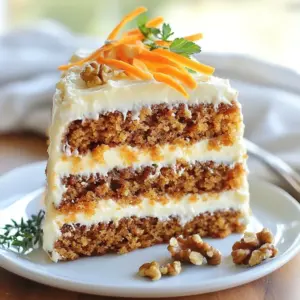 - 2 cups finely grated carrots - 1 cup whole wheat flour - 1/2 cup almond flour - 1/2 cup coconut sugar - 1/2 cup unsweetened applesauce - 1 cup Greek yogurt - 2 tablespoons honey or maple syrup (optional) - 1 teaspoon vanilla extract - 1/2 cup chopped walnuts - 1/2 cup raisins Healthy carrot cake starts with the basics. The main ingredients are simple yet powerful. You need finely grated carrots for natural sweetness and moisture. Whole wheat and almond flour give it a hearty texture. Coconut sugar adds a caramel-like touch, while unsweetened applesauce keeps it moist without extra fat. For the frosting, Greek yogurt is your star. It gives a creamy base that's lower in sugar than traditional frostings. You can sweeten it with honey or maple syrup if you like. A bit of vanilla extract boosts the flavor. If you want to add more, consider chopped walnuts for crunch and raisins for sweetness. These optional add-ins create a wonderful texture and flavor burst that makes this cake even better. Enjoy making this wholesome treat! {{ingredient_image_2}} 1. First, preheat your oven to 350&deg;F (175&deg;C). Prepare a 9-inch round cake pan by greasing and flouring it. You can also line the bottom with parchment paper for easy removal later. 2. In a large bowl, combine the dry ingredients: - 1 cup whole wheat flour - 1/2 cup almond flour - 1/2 cup coconut sugar - 1 teaspoon baking powder - 1 teaspoon baking soda - 1/2 teaspoon ground cinnamon - 1/4 teaspoon ground nutmeg - 1/4 teaspoon salt Mix these ingredients well until they are evenly distributed. 3. In another bowl, mix the wet ingredients: - 2 cups finely grated carrots - 1/2 cup unsweetened applesauce - 1/4 cup Greek yogurt - 1/4 cup vegetable oil (or melted coconut oil for extra flavor) - 3 large eggs - 1 teaspoon vanilla extract Whisk these together until smooth and creamy. 1. Gently pour the wet mixture into the bowl of dry ingredients. Stir carefully until just combined. Be cautious not to overmix the batter. This keeps your cake light and fluffy. 2. If you want added texture, fold in optional ingredients like: - 1/2 cup chopped walnuts - 1/2 cup raisins 3. Transfer the batter into your prepared pan. Use a spatula to smooth the top evenly. 4. Bake in the oven for 25 to 30 minutes. Check if it&rsquo;s done by inserting a toothpick into the center. If it comes out clean, the cake is ready. 5. Once baked, let the cake cool in the pan for 10 minutes. Then, carefully transfer it to a wire rack to cool completely. 1. In a mixing bowl, blend together: - 1 cup Greek yogurt - 2 tablespoons honey or maple syrup (optional for sweetness) - 1 teaspoon vanilla extract Mix until you have a smooth and creamy texture. 2. After the cake has cooled, spread the Greek yogurt frosting generously over the top. A spatula works well for this. Enjoy the creamy finish! To get the best texture, remember to avoid overmixing the batter. When you mix too much, the cake can turn tough. Stir just until the ingredients blend. For perfect baking time, set your oven to 350&deg;F (175&deg;C). Bake for 25 to 30 minutes. Always check with a toothpick. If it comes out clean, your cake is ready! When making the Greek yogurt frosting, you can adjust the sweetness. Use honey or maple syrup based on your taste. If you want a smoother texture, mix the yogurt, sweetener, and vanilla well. Be sure to blend until it&rsquo;s creamy and free of lumps for the best results. Garnish your cake for a stunning look. Top it with extra chopped walnuts and carrot ribbons. This adds color and texture. For a classy touch, serve each slice on a nice plate with a fresh mint sprig. This small detail elevates the whole experience for your guests. Pro Tips Use Fresh Carrots: For the best flavor and texture, opt for fresh, firm carrots. Avoid pre-grated carrots as they may lack moisture and freshness. Don&rsquo;t Overmix: To ensure a light and fluffy cake, mix the wet and dry ingredients until just combined. Overmixing can lead to a dense texture. Let it Cool Completely: Allow the cake to cool completely before frosting. This helps the frosting set properly and prevents it from melting off the sides. Customize Your Add-ins: Feel free to experiment with different nuts or dried fruits, such as pecans or cranberries, to add your personal touch to the cake. {{image_4}} You can change the sweet taste of your cake. Try using stevia or monk fruit. These sweeteners add sweetness without extra calories. They work well in this recipe. Coconut sugar is another option. It has a lower glycemic index than regular sugar. This means it may impact blood sugar less. Plus, coconut sugar has a slight caramel flavor that many enjoy. If you want a gluten-free cake, swap out the whole wheat flour. Use a gluten-free flour blend instead. It can easily replace the flour in the recipe. You might need to add a binding agent, like xanthan gum. This helps to hold the cake together and keeps it from crumbling. Boost the flavor of your carrot cake with spices. Adding ginger or cloves can bring warmth and depth. You can also mix in fruits like pineapple or apples. They add moisture and a sweet twist. Pineapple gives a tropical feel, while apples add a crisp texture. These enhancements can make your cake even more delightful. To keep your carrot cake fresh, refrigerate it. Wrap the cake tightly in plastic wrap. This helps to lock in moisture. Place the wrapped cake in an airtight container. It can last in the fridge for up to five days. If you want to keep it longer, freezing is a good option. To freeze the carrot cake, slice it into pieces. Wrap each slice in plastic wrap. Then, place them in a freezer bag. Remove as much air as possible. The cake can stay good in the freezer for up to three months. To keep your Greek yogurt frosting fresh, store it in the fridge. Place it in an airtight container. It will last for up to a week. If you want to store it longer, freezing is possible too. When freezing, spoon the frosting into a freezer-safe bag. Seal it tightly, removing the air. It can last in the freezer for about two months. When you&rsquo;re ready to use it, thaw it in the fridge overnight. Stir well before spreading it on your cake. To reheat your carrot cake, use the microwave. Place a slice on a microwave-safe plate. Heat it for about 10-15 seconds. Check if it&rsquo;s warm enough. If not, heat in short bursts. Another method is to use the oven. Preheat it to 350&deg;F (175&deg;C). Wrap the slice in foil to keep it moist. Heat for about 10 minutes. This method keeps the cake&rsquo;s texture nice. Enjoy your warm slice! Yes, you can use regular yogurt. The cake will still taste good. However, Greek yogurt is thicker. It adds a rich creaminess to the frosting. Using regular yogurt may make the frosting runny. If you choose regular yogurt, try draining it a bit. This helps thicken it up. To make this cake vegan, replace the eggs. Use flax eggs instead. Mix 1 tablespoon of flaxseed meal with 2.5 tablespoons of water per egg. Let it sit until it thickens. You can also swap the Greek yogurt for a plant-based yogurt. Almond or coconut yogurt works well. Use a plant-based oil too. If you don't have coconut sugar, you can use brown sugar. It gives a similar taste. You can also try maple syrup or honey. If you use liquid sweeteners, reduce the other liquids in the recipe. This keeps the cake from being too wet. The carrot cake stays fresh for about five days. Store it in the fridge to keep it moist. Make sure to cover it tightly. If you want it to last longer, freeze it. Wrap slices in plastic wrap, then in foil. It can stay in the freezer for up to three months. Yes, you can make this cake in advance. Bake and cool it a day before serving. Store it in the fridge. Frost it right before you serve. If you freeze it, let it thaw overnight in the fridge. This keeps it fresh for your special day. In this post, we explored how to make a healthy carrot cake. We covered the key ingredients, including whole wheat and almond flour, along with a tasty Greek yogurt frosting. You learned how to combine the batter and bake it to perfection. We shared tips for texture and storage, plus ideas for variations. This recipe is flexible, easy, and fun to make. Enjoy your healthy creation, and feel free to experiment with different flavors and add-ins to make it your own!