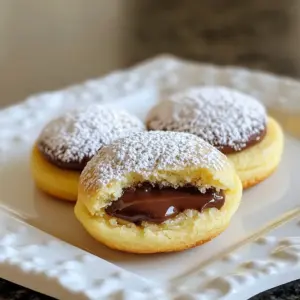 To make Nutella Lava Cookies, you will need the following ingredients: - 1 cup all-purpose flour - 1/2 teaspoon baking powder - 1/4 teaspoon baking soda - 1/4 teaspoon sea salt - 1/2 cup unsalted butter, melted - 1/2 cup brown sugar, tightly packed - 1/4 cup granulated sugar - 1 teaspoon vanilla extract - 1 large egg - 1/2 cup Nutella (plus extra for filling) - 1/2 cup chocolate chips (optional) Choose fresh ingredients for the best taste. Make sure your butter is unsalted and melted but not hot. This keeps the cookie dough smooth. Use packed brown sugar to add moisture and chewiness. If you like, add chocolate chips for extra flavor. Chill the dough for about 10 minutes. This step helps the cookies hold their shape and stay thick. If you need a gluten-free option, you can swap the all-purpose flour with a gluten-free blend. For a dairy-free choice, use vegan butter instead of unsalted butter. If you cannot find Nutella, try any chocolate hazelnut spread. Adjust the filling amount if using a different brand. Always remember to check labels for allergens! {{ingredient_image_2}} Start by preheating your oven to 350&deg;F (175&deg;C). This step is key for even baking. While the oven heats, grab a baking sheet and line it with parchment paper. This prevents your cookies from sticking and makes clean-up easy. In a medium bowl, combine these dry ingredients: - 1 cup all-purpose flour - 1/2 teaspoon baking powder - 1/4 teaspoon baking soda - 1/4 teaspoon sea salt Whisk these together until they mix well. This helps the cookies rise and gives them a nice texture. In a large bowl, mix these wet ingredients: - 1/2 cup unsalted butter, melted - 1/2 cup brown sugar, tightly packed - 1/4 cup granulated sugar - 1 teaspoon vanilla extract - 1 large egg Stir until the mixture is smooth and creamy. Slowly add the dry ingredients to the wet mix. Stir gently until just combined. If you want more chocolate flavor, fold in 1/2 cup of chocolate chips. Next, let the dough rest in the fridge for 10 minutes. This helps the dough hold its shape while baking. After resting, take a tablespoon of dough in your hand. Flatten it slightly. Place about 1 teaspoon of Nutella in the center. Carefully fold the dough over the Nutella, sealing it well. Place the cookie balls on the baking sheet, leaving about 2 inches between each one. Bake them in the preheated oven for 10-12 minutes. Look for light golden edges and soft centers for that perfect lava effect. Once baked, let the cookies cool on the sheet for about 5 minutes. This helps them firm up before moving them to a wire rack. Enjoy your chewy, rich Nutella Lava Cookies! To get that gooey center, bake the cookies just right. Keep an eye on the timer. You want the edges to be golden but the middle to stay soft. The perfect bake time is about 10-12 minutes. If they look too firm, they may not have the lava effect you want. Trust me, watch for a slight puff and cracks on top. Store these cookies in an airtight container. They stay fresh for up to five days at room temperature. If you want to enjoy them warm, pop them in the microwave for about 10-15 seconds. This helps revive that gooey center. Avoid using the oven, as it can overbake them. If your cookies spread too much, try chilling the dough longer. A cold dough helps it keep shape. If they turn out too hard, you may have baked them too long. Adjust the time next time. For cookies that are too doughy, they may need a few more minutes in the oven. Always check for that perfect golden edge. Pro Tips Chill the Dough: Allowing the cookie dough to chill for at least 10 minutes helps to solidify the butter, which prevents the cookies from spreading too much while baking. Seal the Nutella: When folding the dough over the Nutella, ensure it is completely sealed to avoid any leaks, which could lead to a messy baking sheet. Perfect Baking Time: Keep a close eye on the cookies as they bake; the key to that gooey center is to remove them from the oven when the edges are golden, but the center still looks slightly underbaked. Serving Suggestions: For an extra touch, serve the cookies warm with a scoop of vanilla ice cream or a drizzle of caramel sauce for a decadent dessert experience. {{image_4}} If you want to make Nutella lava cookies without nuts, use a chocolate spread that is nut-free. Brands like SunButter offer tasty options made from sunflower seeds. You can also use caramel or butterscotch as a filling. These will give you a sweet, gooey center without nuts. You can switch things up by adding different fillings. If you love peanut butter, use it instead of Nutella. Just add a teaspoon of smooth peanut butter into the dough. You can even swirl in both Nutella and peanut butter for a fun mix. This adds a creamy texture and a rich flavor that everyone will enjoy. For a vegan version, replace the egg with a flax egg. Mix one tablespoon of ground flaxseed with three tablespoons of water. Let it sit until it thickens. For gluten-free cookies, swap all-purpose flour with a gluten-free flour blend. Ensure the baking powder is gluten-free as well. These changes keep the cookies delicious while catering to different diets. To keep Nutella lava cookies fresh, store them in an airtight container. This helps prevent them from drying out. Always let the cookies cool completely before sealing them. If you stack them, use parchment paper between layers to avoid sticking. You can freeze both the dough and baked cookies. For the dough, scoop balls and place them on a baking sheet. Freeze until firm, then transfer to a freezer bag. This way, you can bake fresh cookies whenever you want. For baked cookies, let them cool and wrap them tightly in plastic wrap. Store in a freezer bag for up to three months. Nutella lava cookies stay fresh for up to one week at room temperature. Keep them in a cool, dry place. If you store them in the fridge, they may last up to two weeks, but they might lose some of their gooey texture. Enjoy them warm for the best taste! Nutella Lava Cookies have a special gooey center filled with Nutella. This gives them a rich, warm texture that regular cookies lack. Most cookies are firm throughout, while these are soft inside. The melted Nutella creates a lava-like effect, making each bite a sweet surprise. This unique filling makes these cookies a fun treat for any occasion. Yes, you can use homemade Nutella! Just make sure it has a smooth texture. Homemade versions can taste even better than store-bought. This adds a personal touch to your cookies. Just remember to measure the same amount, around 1/2 cup, for the filling. The flavor will shine through in every bite. Look for the edges to turn a light golden brown. The centers should still be soft and slightly puffed. This means they are perfect for that gooey lava effect. If you want, you can gently press the center with your finger. If it feels soft and springs back, they are done. Let them cool for a few minutes before moving. This helps them set and keeps the filling intact. In this article, we explored the essential ingredients for Nutella Lava Cookies and shared tips for the best results. You learned step-by-step instructions on baking, including how to achieve that perfect lava effect. We also discussed variations, storage methods, and answered key FAQs. With these insights, you can bake delicious cookies that will impress everyone. Trust in your skills, follow the tips, and enjoy every bite!