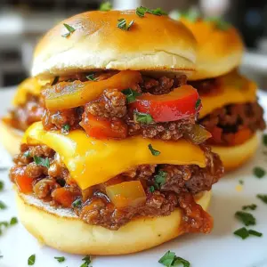 To make the best sloppy joes, gather these key ingredients: - 1 lb ground beef (or ground turkey for a lighter option) - 1 medium onion, finely chopped - 1 red bell pepper, finely chopped - 3 cloves garlic, minced - 1 cup tomato sauce - 1/2 cup ketchup - 2 tablespoons Worcestershire sauce - 1 tablespoon brown sugar - 1 teaspoon smoked paprika - 1 teaspoon chili powder - Salt and pepper to taste - 4 hamburger buns - 1 cup shredded cheddar cheese (optional) - Fresh parsley, chopped (for garnish) These ingredients come together to create a rich and tasty mix. The ground meat provides a hearty base, while the veggies add crunch. The sauces and spices bring depth and flavor. You can adjust the flavors to suit your taste. Here are some optional ingredients: - Diced jalape&ntilde;os for heat - A splash of hot sauce for extra spice - Fresh herbs like thyme or oregano for freshness - Pickles for a tangy crunch Feel free to experiment with these options. They can make your sloppy joes unique. Looking for meat substitutes? Try these alternatives: - Lentils for a vegetarian option - Black beans for a hearty texture - Beyond Meat or other plant-based crumbles These substitutes keep the dish satisfying without meat. They work well with the sauce and spices. Enjoy finding your perfect balance of flavors. {{ingredient_image_2}} First, heat a large skillet over medium heat. Add 1 lb of ground beef or ground turkey. Cook it for about 5 minutes. Use a wooden spoon to break it apart. Keep cooking until it is brown. If there is extra fat, drain it off. This step keeps the mix from being greasy. Next, add 1 finely chopped medium onion and 1 finely chopped red bell pepper. Stir these veggies for 3-4 minutes. You want them to soften. The onion should turn clear. Then, add 3 minced garlic cloves and cook for another minute. Stir constantly to get that great garlic smell. Now, it's time to mix in the flavors. Add 1 cup of tomato sauce, 1/2 cup of ketchup, and 2 tablespoons of Worcestershire sauce. Then, add 1 tablespoon of brown sugar, 1 teaspoon of smoked paprika, and 1 teaspoon of chili powder. Don't forget a sprinkle of salt and pepper! Stir everything well until it looks combined. Lower the heat and let it simmer for about 10 minutes. Stir now and then. This helps the flavors blend and thicken. While that cooks, toast 4 hamburger buns in a separate skillet until golden. Once the sloppy joe filling is ready, place a generous amount on each bun. If you like cheese, sprinkle 1 cup of shredded cheddar on top! You can garnish with fresh chopped parsley for some color and taste. To make juicy Sloppy Joes, use fresh ground beef or turkey. The fat in the meat adds moisture. Cook the meat until browned but do not overcook it. Overcooking can dry it out. Make sure to drain excess fat for the best texture. This keeps the mix from being greasy. The right consistency makes Sloppy Joes great. After adding all the sauces and spices, let it simmer. Simmering for about 10 minutes helps the mix thicken. Stir it often to prevent sticking. If it&rsquo;s too thick, add a splash of water or broth. If it&rsquo;s too thin, let it cook a bit longer. You can add more flavor with simple tweaks. Try adding diced jalape&ntilde;os for heat. A splash of apple cider vinegar can brighten the taste. Some people like adding a bit of mustard for a tangy twist. Mixing in shredded cheese before serving gives it a creamy texture. Fresh parsley on top adds color and freshness. Pro Tips Use Lean Meat: Opt for lean ground beef or turkey to make your Sloppy Joes healthier without sacrificing flavor. Customize Your Spices: Feel free to adjust the spices according to your taste. Adding cayenne pepper or hot sauce can give it an extra kick! Let It Simmer: Allow the mixture to simmer longer than 10 minutes for deeper flavors; just be sure to stir occasionally to prevent sticking. Garnish for Freshness: Fresh herbs like parsley or cilantro can elevate the dish; add them just before serving for a burst of freshness. {{image_4}} You can make a tasty vegetarian version of Sloppy Joes. Use lentils or mushrooms as the base. Cook them the same way as the beef. Saut&eacute; onions and garlic first. Then, add your lentils or chopped mushrooms. Mix in the sauce ingredients just like before. You&rsquo;ll get a hearty meal without meat. Top with cheese or avocado for extra flavor. Do you like heat? Add cayenne pepper or hot sauce to the mix. Start with half a teaspoon of cayenne. You can always add more later. For a fiery twist, include diced jalape&ntilde;os when cooking the veggies. This will give your Sloppy Joes a spicy kick. Serve with pickled jalape&ntilde;os on top if you want more spice. Try different sauces for a fun twist. Instead of tomato sauce, use BBQ sauce for a smoky flavor. You can also mix in sriracha for a sweet and spicy taste. Another option is to use teriyaki sauce for a sweet, Asian-inspired dish. Experiment with different sauces to find your favorite. These variations make Sloppy Joes exciting and new each time! To store leftover Sloppy Joes, first let them cool down. Place the filling in an airtight container. You can keep it in the fridge for up to three days. If you want to enjoy them later, use freezer-safe bags. Make sure to squeeze out any air to prevent freezer burn. When you&rsquo;re ready to eat your Sloppy Joes, reheating is easy. Use a skillet over medium heat for the best texture. Add a splash of water or broth to keep it moist. Stir often until heated through. You can also use a microwave. Just cover the dish and heat in short bursts. Stir between each burst to ensure even heating. Freezing is a great way to save time. If you make too much filling, freeze it in portions. Use freezer-safe containers or bags. Label them with the date for easy tracking. The filling can last up to three months in the freezer. When you want to eat, thaw in the fridge overnight and reheat as mentioned. This way, your Sloppy Joes are always ready for a quick meal. Sloppy Joes are made of simple ingredients. The base is ground beef or turkey. You also need onions, bell peppers, and garlic. Tomato sauce and ketchup provide the sauce's flavor. Worcestershire sauce adds depth. Brown sugar balances the acidity. Spices like smoked paprika and chili powder kick up the taste. Finally, serve it all on a hamburger bun. For an extra touch, add shredded cheddar cheese! You can make Sloppy Joes healthier in a few ways. First, use ground turkey instead of beef. This cuts down on fat. Second, add more vegetables, like mushrooms or spinach. They boost nutrition and flavor. Third, use low-sugar ketchup or homemade sauce. This reduces added sugars. Finally, serve the filling on whole grain buns. This adds fiber and keeps you full longer. Yes, you can use a slow cooker for Sloppy Joes! Start by browning the meat in a skillet. This adds flavor and texture. Then, transfer the meat to the slow cooker. Add all the other ingredients, like veggies and sauces. Cook it on low for about 6 hours or high for 3 hours. Stir every now and then. You will get a tasty and easy meal! In this blog post, we explored how to make the ultimate homemade Sloppy Joes. We covered essential ingredients, cooking steps, and helpful tips for perfect flavor and texture. You learned about variations, including vegetarian options and storage tips for leftovers. Remember, customizing is key. Feel free to add your favorite veggies or spices. Enjoy your Sloppy Joes, whether neat or messy. I'm excited for you to try these recipes and make them your own!