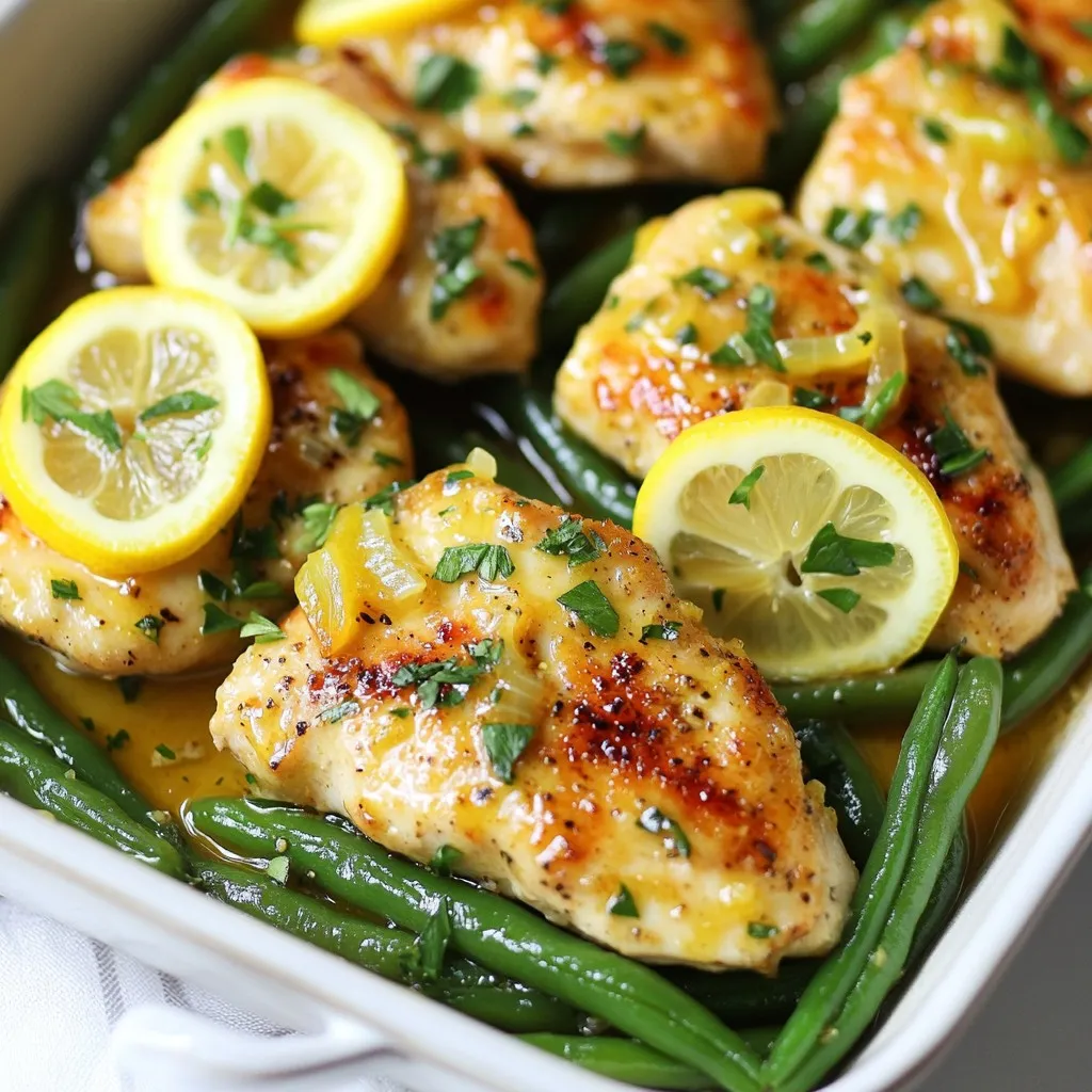 Lemon Garlic Chicken & Green Beans Skillet Delight