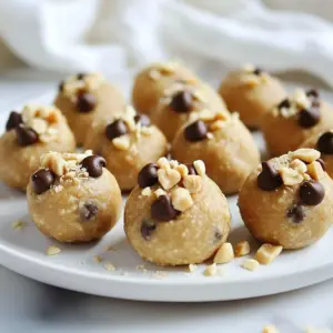 To make these no-bake cookie dough bites, you need just a few simple ingredients. Here&rsquo;s what you will need: - 1 cup almond flour - 1/2 cup peanut butter (or your preferred nut butter) - 1/4 cup maple syrup (or honey) - 1 teaspoon vanilla extract - 1/4 teaspoon fine sea salt - 1/2 cup mini chocolate chips - 1/4 cup chopped walnuts (optional) These ingredients come together to create a tasty treat. Almond flour gives a nice texture, while peanut butter adds rich flavor. Maple syrup or honey sweetens everything perfectly. Vanilla extract brings warmth, and salt balances the taste. Mini chocolate chips and walnuts add fun bites of flavor and crunch. Feel free to customize these ingredients. For example, you can swap peanut butter for almond or sunflower seed butter. This makes the bites nut-free if needed. You can also mix in different flavors or extra ingredients to suit your taste. These bites are not only simple to make, but they are also flexible! {{ingredient_image_2}} First, grab a large mixing bowl. Add 1 cup of almond flour and 1/4 teaspoon of fine sea salt. Mix them well. Stir hard to break up any clumps in the almond flour. This step keeps your bites smooth and tasty. Next, take a medium bowl. In it, combine 1/2 cup of peanut butter, 1/4 cup of maple syrup, and 1 teaspoon of vanilla extract. Whisk these items together until they blend smoothly. This mixture brings sweetness and flavor to your bites. Now, pour the wet mixture into the dry bowl. Use a spatula or a strong spoon to mix them well. It may take some effort, but don&rsquo;t worry; keep stirring until the dough looks even. Once mixed, gently fold in 1/2 cup of mini chocolate chips. If you like, add 1/4 cup of chopped walnuts, too. Make sure these extras spread evenly through the dough for the best taste. To get the right dough, start with the almond flour. Make sure it is clump-free. Mix the dry ingredients well before adding wet ones. When you mix the wet ingredients, aim for smoothness. Pour the wet mix slowly into the dry mix. Use a spatula to combine them fully. If the dough feels too dry, add a bit more maple syrup. If it&rsquo;s too sticky, add a touch more almond flour. The dough should hold together well but not stick to your hands. For a fun look, sprinkle more mini chocolate chips on top before chilling. You can also use colorful cupcake liners for serving. Arrange the bites on a platter for sharing. This makes them look more inviting. If you want a special touch, add a drizzle of melted chocolate on top after chilling. A few chopped walnuts can add texture and visual appeal too. These bites are great for any occasion. Enjoy them as a snack or dessert. They pair well with a glass of milk or a cup of tea. For a party, serve them with fresh fruit. You can also offer a variety of flavors to try. Mix different nut butters for a fun twist. They are perfect for potlucks or movie nights, too. Just remember to keep them chilled until serving for the best taste! Pro Tips Tip for Sweetness: If you prefer a sweeter bite, you can increase the amount of maple syrup or honey by a tablespoon or two, but be cautious not to make the mixture too sticky. Tip for Nut Butter: Experiment with different nut butters like almond or cashew for unique flavors. Just ensure they have a similar consistency for the best results. Tip for Add-Ins: Feel free to customize your bites with other add-ins like dried fruit, seeds, or different types of chocolate chips to suit your taste preferences. Tip for Firmness: For a firmer texture, allow the bites to chill for a longer time in the refrigerator, or even consider freezing them for a few minutes before serving. {{image_4}} You can switch peanut butter for sunflower seed butter. This makes the bites nut-free. Sunflower seed butter has a nutty taste. It adds a unique twist to the bites. This option is great for kids with nut allergies. You can try different extracts for flavor. Almond extract gives a nice, warm taste. Coconut extract adds a tropical vibe. These flavors mix well with the dough. Feel free to get creative and make your own flavor combos. To make these bites vegan, use maple syrup instead of honey. For nut-free bites, stick with sunflower seed butter. You can also skip the chocolate chips or use dairy-free chocolate. These changes keep the bites tasty and friendly for various diets. To keep your no bake cookie dough bites fresh, store them in an airtight container. This helps prevent drying out and keeps flavors intact. You can use a glass or plastic container. Make sure it seals well to avoid air exposure. These cookie dough bites stay fresh in the fridge for up to one week. The cool temperature helps maintain their texture and taste. If you notice any changes in smell or look, it's best to discard them. If you want to keep your treats longer, freezing is a great option. To freeze, place the cookie dough bites on a baking sheet in a single layer. Freeze for about two hours or until firm. Once frozen, transfer them to a freezer-safe bag or container. This prevents them from sticking together. - Instructions for freezing and thawing: 1. Freezing: Lay bites on a baking sheet. Freeze until solid. 2. Thawing: When ready to eat, take out the desired number of bites. Place them in the fridge for a few hours to thaw. You can also leave them at room temperature for about 30 minutes. Enjoy your treats fresh! No, you cannot use regular flour in this recipe. Regular flour is not safe to eat raw. Almond flour is safe and gives a nice flavor. It also adds healthy fats. For a gluten-free option, almond flour is perfect. These cookie dough bites last up to one week in the fridge. You should store them in an airtight container. This keeps them fresh and tasty. Enjoy them as a quick snack or dessert! If you have allergies or dietary restrictions, there are great options. - Sunflower seed butter is a good nut-free choice. - Almond butter works well, too. - For a vegan option, use any nut or seed butter. These swaps keep the taste yummy and the texture smooth! You learned how to make tasty no-bake cookie dough bites. We covered simple ingredients, like almond flour and nut butter. I shared steps for mixing and folding in chocolate chips. Tips helped you achieve the best dough and serve it well. Plus, you can try fun variations or store them easily. These bites are a fun treat for anyone and fit many diets. With a few swaps, you can make them your own. Now go grab your ingredients and enjoy making these delicious snacks!
