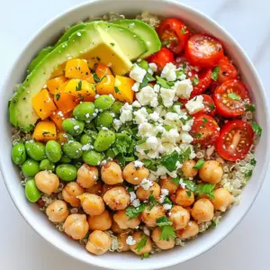 To make the High-Protein Power Salad Bowl, you need: - 1 cup quinoa, thoroughly rinsed - 1 can (15 oz) chickpeas, drained and rinsed - 1 cup edamame, shelled (can be fresh or frozen) - 1/2 cup cherry tomatoes, halved - 1 red bell pepper, diced into bite-sized pieces - 1 ripe avocado, diced - 1/4 cup red onion, finely chopped - 2 tablespoons extra virgin olive oil - 3 tablespoons fresh lemon juice - Salt and freshly ground black pepper, to taste These ingredients pack a punch of protein, making the salad both filling and nutritious. Quinoa is a complete protein, while chickpeas and edamame add even more protein to the mix. If you want to kick up the flavor, consider adding: - 1/4 cup crumbled feta cheese - Fresh parsley or cilantro, chopped, for garnish Feta adds a creamy texture and a salty bite. Fresh herbs not only add flavor but also bright color. You can mix and match these as you like. For a tasty dressing, I recommend: - 2 tablespoons extra virgin olive oil - 3 tablespoons fresh lemon juice - Salt and freshly ground black pepper to taste This simple dressing brings everything together. The lemon juice adds brightness, while the olive oil gives a rich, smooth feel. You can also try different dressings, such as balsamic vinaigrette or tahini sauce, to change the taste. {{ingredient_image_2}} To cook quinoa, start with 1 cup of rinsed quinoa. Place it in a medium pot. Add 2 cups of water. Bring the pot to a boil over high heat. Once it boils, reduce the heat to low. Cover the pot with a lid. Let it simmer for about 15 minutes. The water will absorb, and the quinoa will become fluffy. After cooking, remove the pot from heat. Let it sit for 5 minutes before fluffing it with a fork. While the quinoa cooks, heat a non-stick skillet over medium heat. Add 1 can of drained chickpeas and 1 cup of shelled edamame. Sprinkle a pinch of salt and pepper. Saut&eacute; for 5 to 7 minutes. Stir occasionally as they heat up. The chickpeas will become slightly crispy, adding great texture. In a large bowl, mix fresh ingredients. Use 1/2 cup of halved cherry tomatoes, 1 diced red bell pepper, and 1 diced avocado. Add 1/4 cup of finely chopped red onion. Toss gently to combine everything. This mix adds color and flavor to your salad. For the dressing, take a small bowl. Whisk together 2 tablespoons of extra virgin olive oil and 3 tablespoons of fresh lemon juice. Add salt and pepper to taste. This zesty dressing ties the salad together and enhances all the flavors. In the large bowl with fresh veggies, add the cooked quinoa. Also, include the saut&eacute;ed chickpeas and edamame. Drizzle the dressing over the mixture. Gently toss everything together. Ensure all ingredients are coated in the dressing. This makes each bite delicious. For an extra touch, sprinkle 1/4 cup of crumbled feta cheese on top. If you like herbs, garnish with chopped parsley or cilantro. This adds a fresh aroma and bright colors to the salad. Serve it in individual bowls for a lovely presentation. To cook quinoa, start with 1 cup of rinsed quinoa and 2 cups of water. Bring the water to a boil in a medium pot. Once it boils, lower the heat. Cover the pot and let it simmer for 15 minutes. This traps steam and helps the quinoa cook evenly. After that, remove it from heat and let it sit for 5 more minutes. This resting time allows the quinoa to absorb any leftover water. Finally, fluff it with a fork. This makes it light and fluffy. When saut&eacute;ing chickpeas and edamame, use a non-stick skillet. Heat the pan on medium heat. Add the drained chickpeas and shelled edamame. Season with salt and pepper. Stir them often, so they cook evenly. Saut&eacute; for about 5 to 7 minutes. You want them warm and slightly crispy. This adds great texture to your salad. If you have leftovers, store them in an airtight container. Keep the salad in the fridge for up to 3 days. If you add avocado, it may brown quickly. To avoid this, store the avocado separately. When you are ready to eat, mix everything again. This keeps the salad fresh and tasty. Pro Tips Rinse Quinoa Thoroughly: Rinsing quinoa before cooking removes its natural coating, called saponin, which can give it a bitter taste. Make sure to rinse well under cold water for the best flavor. Customize Your Protein: Feel free to swap out chickpeas and edamame for other high-protein options like black beans, lentils, or grilled chicken to fit your dietary preferences. Fresh Herbs Matter: Using fresh herbs like parsley or cilantro not only adds a burst of flavor but also enhances the nutritional value. Experiment with different herbs to discover your favorite combination. Chill Before Serving: For a refreshing taste, let the salad chill in the refrigerator for at least 30 minutes before serving. This allows the flavors to meld beautifully. {{image_4}} You can boost protein in your salad bowl easily. Here are some tasty ideas: - Grilled Chicken: Add sliced grilled chicken breast. It&rsquo;s juicy and fills you up. - Tofu: Try cubed, marinated tofu. It brings a great texture and taste. - Hard-Boiled Eggs: Slice hard-boiled eggs for extra protein. They add creaminess too. - Pumpkin Seeds: Toss in some roasted pumpkin seeds. They add crunch and nutrients. Switching ingredients based on the season keeps your salad fresh and exciting. Here are a few swaps: - Spring: Use snap peas and radishes. They add a crisp, sweet flavor. - Summer: Add fresh corn and zucchini. They bring a light and refreshing touch. - Fall: Incorporate roasted sweet potatoes. They add warmth and a hint of sweetness. - Winter: Use kale and Brussels sprouts. These hearty greens are full of nutrients. A good dressing makes your salad shine. Here are some simple alternatives to try: - Balsamic Vinaigrette: Mix balsamic vinegar with olive oil. It adds a rich flavor. - Tahini Dressing: Blend tahini with lemon juice and garlic. It&rsquo;s creamy and nutty. - Greek Yogurt Dressing: Combine Greek yogurt with herbs. It&rsquo;s tangy and thick. - Spicy Sriracha Sauce: For a kick, drizzle some Sriracha. It adds heat and fun. Store any uneaten salad in an airtight container. Make sure the container is clean and dry. Refrigerate the salad to keep it fresh. If you have dressing mixed in, use it within a day. If you store the dressing separately, the salad stays crisp longer. You can freeze some ingredients, but not all. Quinoa freezes great. Just cool it first, then pack it in bags. Chickpeas and edamame can also freeze well. Drain and rinse them before freezing. Avoid freezing fresh veggies like tomatoes or avocado. They lose their texture when thawed. The prepared salad lasts about 3 days in the fridge. If stored right, it stays fresh for meals. Check for any off smells or changes in color before eating. If you see any signs of spoilage, throw it away. Keeping the salad fresh makes it a great meal for busy days. A high-protein salad offers many benefits. It helps build and repair muscles. Protein keeps you full longer, which can aid in weight control. This salad is rich in vitamins and minerals. The mix of fresh veggies adds fiber. Fiber aids digestion and supports a healthy gut. With chickpeas and quinoa, you get plant-based protein. This makes it a smart choice for all diets. Yes, you can easily make this salad vegan. Simply skip the feta cheese or use a vegan cheese alternative. The rest of the ingredients are already plant-based. Chickpeas and edamame provide plenty of protein. You won&rsquo;t miss the cheese with the tasty dressing and fresh veggies. To make this salad gluten-free, stick to the main ingredients. Quinoa is naturally gluten-free, so it's a great choice. Just ensure your dressing is gluten-free, too. Most olive oils and lemon juice are safe. Always check labels if you buy pre-made dressings. If you want to substitute for quinoa, try brown rice or farro. Both options work well and have good texture. You can also use a blend of lentils for added protein. Adjust cooking times as needed to ensure everything is cooked perfectly. You can keep leftovers in the fridge for up to three days. Store them in an airtight container. If the salad has dressing, eat it within two days. The fresh veggies may get soggy over time. Enjoy it cold or reheat it gently if you prefer warm. This blog post showed how to make a delicious salad bowl. We covered key ingredients, step-by-step cooking, and tips for perfecting your dish. You learned about creamy dressings and fun variations to try. Remember, adding your twist can make it even better. Fresh ingredients and smart storage keep your salad tasty. So, put these ideas into action and enjoy your healthy meals. Happy cooking!