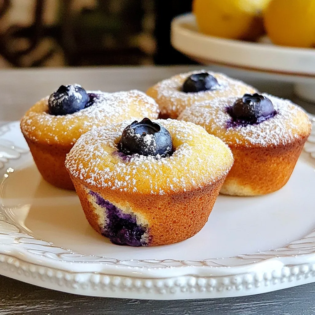 - 1 cup plain or vanilla Greek yogurt - 2 large eggs - 1/4 cup honey or maple syrup - 1 teaspoon pure vanilla extract - 1 cup whole wheat flour - 1/2 cup vanilla or unflavored protein powder - 1 teaspoon baking powder - 1/2 teaspoon baking soda - 1/4 teaspoon salt - 1 cup blueberries (fresh or frozen) - Optional: 1/4 cup chopped walnuts or almonds The key ingredients in these muffins provide great flavor and nutrition. Greek yogurt adds creaminess and protein, making these muffins a tasty snack. Whole wheat flour gives a rich taste and adds fiber. The protein powder boosts the protein content, which is perfect for a filling treat. Blueberries add sweetness and antioxidants, making this snack even healthier. For nutritional highlights, Greek yogurt is low in fat and high in protein. Whole wheat flour is a good source of fiber, while blueberries are low in calories but high in vitamins. Honey or maple syrup provides natural sweetness without refined sugars. You can also add optional ingredients like chopped walnuts or almonds. Nuts add a nice crunch and healthy fats. They can make the muffins even more satisfying. {{ingredient_image_2}} 1. Preheat your oven to 350°F (175°C). This helps your muffins rise well. 2. Prepare a muffin tin. You can use paper liners or grease it lightly. This stops the muffins from sticking. 3. In a large bowl, combine the Greek yogurt, eggs, honey, and vanilla. Whisk them until smooth. This mix gives the muffins moisture and flavor. 4. In another bowl, sift together the whole wheat flour, protein powder, baking powder, baking soda, and salt. Sifting helps mix the dry ingredients evenly. This step is key for texture. 5. Gradually add the dry mix to the wet mix. Stir gently with a spatula. Do not overmix; this keeps your muffins light and fluffy. 6. Carefully fold in the blueberries and optional nuts. Be gentle; you want whole blueberries, not mush! 1. Spoon the batter into the muffin cups. Fill them about two-thirds full. This allows the muffins to rise without spilling over. 2. Place the muffin tin in the oven. Bake for 18-20 minutes. The tops should be golden brown. 3. To check for doneness, insert a toothpick into the center of a muffin. If it comes out clean, they are ready! 4. Once baked, take the muffins out of the oven. Let them cool in the tin for 5 minutes. Then, move them to a wire rack to cool completely. This keeps them from getting soggy. To make the best Greek Yogurt Blueberry Protein Muffins, follow these simple tips: - Texture: Use room temperature eggs and yogurt. This helps mix better and makes the muffins light. - Avoid Overmixing: Stir until just combined. Overmixing can lead to tough muffins, which we want to avoid. - Equipment: Use a non-stick muffin tin to prevent sticking. If you use paper liners, choose the right size for your tin. How you serve these muffins can make a big difference: - Presentation: Serve warm or at room temperature. Dust with powdered sugar for a sweet touch. A drizzle of honey adds flavor and looks pretty. - Pairing: Enjoy these muffins with a cup of coffee or tea. They also go well with yogurt or a fruit salad. - When to Eat: These muffins are great for breakfast, snacks, or even dessert. They fit any time you need a tasty treat! Pro Tips Fresh vs. Frozen Blueberries: Fresh blueberries tend to burst beautifully in your muffins, while frozen blueberries can add a lovely swirl of color. If using frozen, do not thaw them before adding to the batter to prevent purple streaks. Protein Powder Choice: Opt for a high-quality protein powder that complements the flavor of your muffins. Vanilla protein powder works best for a sweet touch, while unflavored can keep the focus on the blueberries. Mixing Technique: Avoid overmixing your batter to ensure light and fluffy muffins. Mix just until the dry ingredients are incorporated to prevent dense muffins. Storage Tips: Keep your muffins fresh longer by allowing them to cool completely, then store them in an airtight container. They can also be frozen for up to three months for a quick snack later. {{image_4}} You can switch up the fruits in these muffins. Try adding raspberries, chopped bananas, or diced apples. Each fruit brings its unique flavor. If you want a sweeter taste, use natural sweeteners like agave syrup or coconut sugar. These options often add a nice flavor twist. For those with dietary needs, you can make these muffins gluten-free. Use almond flour or a gluten-free blend instead of whole wheat flour. For dairy-free options, replace Greek yogurt with coconut yogurt. This still keeps the muffins moist and tasty. Choosing the right protein powder can change the muffins. You can use whey, pea, or hemp protein. Each type offers a different taste and texture. If you want more protein, add some Greek yogurt, or even nut butter. These ingredients boost the protein without changing the flavor. You can also customize protein sources based on your diet. For vegan diets, stick to plant-based protein powders. If you need more protein, consider adding seeds like chia or flaxseeds. They blend well and add extra nutrients. To keep your Greek yogurt blueberry protein muffins fresh, store them in an airtight container. This method helps prevent moisture loss and keeps them soft. You can keep them at room temperature for up to five days. If you live in a humid area, consider refrigeration. While refrigeration may slightly change the texture, it helps them last longer. For longer storage, freezing is an excellent option. Wrap each muffin individually in plastic wrap. Then, place them in a freezer-safe bag or container. They can stay good for up to three months. When you're ready to eat one, just take it out and let it thaw at room temperature. When it’s time to enjoy your muffins again, reheating is easy. You can use an oven or a microwave. If using the oven, preheat it to 350°F (175°C). Place the muffins on a baking sheet for about 5-10 minutes. This method keeps them warm and helps restore a bit of their original texture. For the microwave, heat the muffin for about 15-20 seconds. Be careful not to overheat as it can dry them out. Always check the temperature before enjoying. This way, you can have a warm, tasty snack anytime! How to make Greek Yogurt Blueberry Protein Muffins without eggs? You can replace eggs with unsweetened applesauce. Use 1/4 cup for each egg. This swap keeps your muffins moist. You can also use mashed banana or flaxseed meal mixed with water. These options work well in the recipe. Can I substitute Greek yogurt with something else? Yes, you can use regular yogurt or a dairy-free yogurt. However, Greek yogurt adds creaminess and protein. If you use regular yogurt, your muffins may be less thick but still tasty. What can I do if I don’t have protein powder on hand? You can leave it out, but the muffins may have less protein. You can add more flour to keep the texture. Another option is to use ground oats. This adds fiber and keeps muffins fluffy. Caloric and macronutrient breakdown per muffin Each muffin has about 120 calories. It contains 5 grams of protein, 4 grams of fat, and 18 grams of carbs. Benefits of the key ingredients Greek yogurt adds protein and calcium. Whole wheat flour provides fiber, which is great for digestion. Blueberries are rich in antioxidants. They help boost your health. How these muffins fit into a healthy diet These muffins are a smart snack or breakfast choice. They balance protein and carbs. Plus, they use natural sweeteners like honey. This makes them healthier than store-bought options. Enjoy these muffins as part of your balanced diet! Greek Yogurt Blueberry Protein Muffins are easy to make and tasty. We covered the key ingredients, preparation steps, and baking tips. You can alter flavors and customize based on your needs. Storing muffins properly keeps them fresh for longer. Enjoy them anytime, whether for breakfast or a snack. With these clear steps and variations, you can create delicious muffins to share or enjoy alone. Dive into baking and make these healthy treats today!