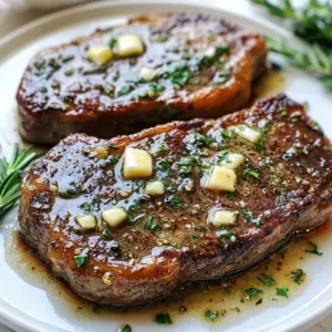 To make garlic butter skillet steak, gather these ingredients: - 2 ribeye steaks (about 1 inch thick) - 4 tablespoons unsalted butter - 4 cloves garlic, finely minced - 1 tablespoon fresh rosemary, finely chopped - 1 tablespoon fresh thyme, finely chopped - Salt and freshly cracked black pepper, to taste - 1 tablespoon extra virgin olive oil - Optional: Fresh parsley, finely chopped, for garnish Ribeye steaks work best for this recipe. Their marbling gives rich flavor and tenderness. You can also use sirloin or filet mignon if you prefer leaner cuts. Each type brings a unique taste. Ribeye stays juicy, while sirloin offers a firmer bite. Filet mignon is known for its tenderness. Choose the cut that excites your palate! Fresh herbs make a big difference in flavor. Rosemary and thyme add depth and aroma to the garlic butter. Dried herbs lack the bright taste of fresh ones. When you chop fresh herbs, release their oils and fragrance. This elevates your garlic butter sauce, making it rich and inviting. Always opt for fresh herbs when possible. They transform simple dishes into gourmet experiences. {{ingredient_image_2}} Start by taking your ribeye steaks out of the fridge. Let them sit at room temperature for at least 30 minutes. This step helps the steaks cook evenly. While they rest, season the steaks. Sprinkle salt and freshly cracked black pepper on both sides. Make sure to coat them well for great flavor. Use a large skillet, and cast iron works best. Heat the olive oil over medium-high heat. Wait until the oil shimmers but does not smoke. Carefully place the seasoned steaks in the hot skillet. Keep them apart to avoid steaming. Cook without touching for about 4-5 minutes. This will give your steaks a nice, brown crust. After 4-5 minutes, flip the steaks using tongs. Once flipped, it’s time to add flavor. Add the butter, minced garlic, chopped rosemary, and thyme to the skillet. As the butter melts, tilt the skillet slightly. Use a spoon to scoop the melted butter and pour it over the steaks. This basting adds rich flavor and moisture. Cook for another 4-5 minutes for medium-rare. Adjust the time if you like your steak more done. To get the best steak doneness, you must know your steak. Use a meat thermometer for precision. Aim for 130°F for medium-rare and 145°F for medium. Insert the thermometer in the thickest part of the steak. If you don’t have a thermometer, use the finger test. Press the steak with your finger. If it feels soft, it's rare. A firmer feel means it’s more cooked. A good skillet makes a big difference. I recommend a cast iron skillet. It holds heat well and gives a nice crust. If you don’t have cast iron, use stainless steel. Avoid non-stick for this recipe. Non-stick doesn’t get hot enough for a good sear. Preheat the skillet until the oil shimmers but does not smoke. This ensures a great sear. The garlic butter makes this dish special. Use unsalted butter for better control over salt. Fresh garlic is key. Mince it finely so it cooks well. Add fresh herbs like rosemary and thyme. They bring brightness to the sauce. Once the steaks are flipped, add the butter and herbs to the skillet. Baste the steaks with the melted butter. This adds rich flavor and keeps the meat juicy. Drizzle any leftover garlic butter on top before serving for extra taste. Pro Tips Bring to Room Temperature: Allow the steaks to sit at room temperature for at least 30 minutes before cooking. This helps them cook more evenly and achieve the desired doneness. Use a Meat Thermometer: For perfect doneness, consider using a meat thermometer. Aim for 130°F (54°C) for medium-rare, and adjust according to your preference. Rest the Meat: Always let your steaks rest for about 5 minutes after cooking. This allows the juices to redistribute, resulting in a juicier and more flavorful steak. Experiment with Herbs: Feel free to mix and match herbs according to your taste preferences. Fresh basil or oregano can add a unique twist to the garlic butter flavor. {{image_4}} You can use many steak types for this dish. Ribeye is rich and flavorful. However, you can also choose: - New York strip - Sirloin - Filet mignon Each cut has its unique taste and texture. Sirloin is leaner, while filet mignon is very tender. Adjust cooking times based on the cut you choose. You can add more flavor to your garlic butter steak. Try these herbs and spices: - Oregano - Basil - Paprika Add them along with garlic and butter. Each herb brings its own taste. Experiment to find your favorite mix. Adding a pinch of red pepper flakes can also spice things up. To complete your meal, serve sides that pair well. Here are some tasty options: - Roasted vegetables - Creamy mashed potatoes - Garlic bread These sides complement the rich steak flavor. You can also serve a fresh salad for a nice crunch. Adding a glass of red wine makes the meal even better. Enjoy! To keep leftover steak tasty, start by cooling it down. Place the cooked steak on a plate and let it sit at room temperature for about 30 minutes. Once cool, wrap it tightly in plastic wrap or foil. This helps keep the moisture in. You can also store the steak in an airtight container. Make sure to store it in the fridge. It will last for 3 to 4 days. When you reheat your steak, you want to keep it juicy and full of flavor. The best way is to use a skillet. Heat the pan over low heat and add a touch of butter. Place the steak in the pan and cover it with a lid. This helps trap steam and keeps the meat moist. Heat for about 5 to 10 minutes, flipping halfway through. You can also use the microwave, but it may dry out the meat. If you go this route, use a microwave-safe dish and cover it with a damp paper towel. If you have extra steak, freezing is a great option. Once the steak cools, wrap it tightly in plastic wrap. Then, place it in a freezer bag. Squeeze out as much air as you can. This helps prevent freezer burn. You can freeze the steak for up to 3 months. When you’re ready to eat it, thaw it in the fridge overnight. After thawing, reheat it in the skillet to bring back its delicious flavors. To make your steak more tender, start with good meat. Choose cuts like ribeye or tenderloin. Let the steak sit at room temperature before cooking. This helps it cook evenly. Season it well with salt and pepper. You can also marinate it for a few hours. Use ingredients like vinegar, citrus, or yogurt in your marinade. These acids help break down tough fibers in the meat. The best way to season ribeye steaks is simple. Use kosher salt and freshly cracked black pepper. Generously coat both sides for great flavor. You can also add garlic powder for extra taste. Fresh herbs like rosemary or thyme work well too. Rub the seasonings into the meat for better absorption. For a richer flavor, add a pat of garlic butter on top after cooking. Yes, you can use different oils for cooking. Olive oil is great, but you can also try avocado oil. It has a high smoke point and a mild flavor. Canola oil is another choice if you want a neutral taste. Just avoid oils with low smoke points, like butter or flaxseed oil, for searing. These can burn and affect the taste of your steak. You've learned how to make a tasty garlic butter skillet steak. We discussed ingredients, from choosing the right steak type to using fresh herbs in your sauce. I shared clear steps for cooking and basting techniques. Tips on doneness and skillet selection help you master this dish. I also covered storage and reheating for leftovers. Making steak is easy and fun with these methods! Enjoy the flavors and share with friends for a great meal. Keep experimenting with variations to find what you love best!