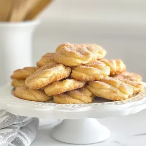 To make chewy churro cookies, gather these items: - 1 cup unsalted butter, softened - 1 cup granulated sugar, plus extra for coating - 2 large eggs, at room temperature - 1 teaspoon pure vanilla extract - 3 cups all-purpose flour, sifted - 1 teaspoon baking powder - 1 teaspoon ground cinnamon, plus extra for coating - &frac12; teaspoon salt - &frac12; cup granulated sugar (for rolling) - 2 teaspoons ground cinnamon (for rolling) You can swap some ingredients if needed: - Use coconut oil for butter to make it dairy-free. - Try brown sugar instead of white sugar for a deeper flavor. - For eggs, use flaxseed meal mixed with water as a vegan option. - Use gluten-free flour if you want a gluten-free version. When choosing your ingredients, pay attention to these tips: - Always pick unsalted butter for better control over salt levels. - Choose pure vanilla extract, not imitation, for a richer taste. - Use fresh ground cinnamon for the best flavor. - Opt for high-quality flour to ensure good texture. - Make sure your eggs are fresh; check the sell-by date. These tips help create the best chewy churro cookies you&rsquo;ll ever make! {{ingredient_image_2}} First, preheat your oven to 350&deg;F (175&deg;C). This step is key for even baking. Next, take two baking sheets and line them with parchment paper. This helps prevent the cookies from sticking. In a large mixing bowl, cream together 1 cup of softened butter and 1 cup of granulated sugar. Use an electric mixer or a sturdy spatula. Mix until the mixture is light and fluffy. This should take about 3 to 5 minutes. A good cream helps the cookies rise well. Now, add in the eggs one at a time. Make sure to mix well after each one. This helps the eggs blend smoothly. After that, stir in 1 teaspoon of pure vanilla extract. This adds a lovely flavor to the cookies. In a separate bowl, combine 3 cups of sifted all-purpose flour, 1 teaspoon of baking powder, 1 teaspoon of ground cinnamon, and &frac12; teaspoon of salt. Whisk these dry ingredients thoroughly. This ensures the flavors mix well. Gradually add the dry mix to your wet ingredients. Stir gently until just combined to keep the cookies chewy. Next, you&rsquo;ll need to portion the dough. Use a cookie scoop or a tablespoon to scoop out the dough. Roll each piece into a smooth ball using your hands. This helps shape them for baking. In a small bowl, mix together &frac12; cup of granulated sugar and 2 teaspoons of ground cinnamon. Roll each dough ball in this mixture. Make sure each ball is coated well. This gives the cookies that classic churro flavor. Place the coated dough balls on your prepared baking sheets. Leave about 2 inches of space between each one. Bake in the oven for 10 to 12 minutes. The edges should be lightly golden, while the centers stay soft. This keeps them chewy. After baking, let the cookies cool on the sheets for about 5 minutes. Then, transfer them to a wire rack to cool completely. To get that chewy texture in your churro cookies, focus on mixing. Cream the butter and sugar well. This step adds air and keeps cookies soft. When you mix the dry ingredients in, do it gently. Overmixing can lead to tough cookies. You want to blend until just combined. The dough should be soft but not sticky. One common mistake is using cold ingredients. Always use room-temperature butter and eggs. Cold ingredients can cause your cookies to spread too much. Another mistake is baking too long. If you leave cookies in the oven too long, they lose that chewiness. Keep an eye on them, especially towards the end of baking. To check if your cookies are done, look at the edges. They should be lightly golden. The centers should look soft and slightly underbaked. This is key for that chewy texture. If you press gently, they should bounce back a little. If they don&rsquo;t, give them a minute more. Remember to cool them on the baking sheet for a few minutes before moving them. Pro Tips Room Temperature Ingredients: Ensure your eggs and butter are at room temperature for better incorporation and a uniform texture in your cookies. Chill the Dough: For even chewier cookies, chill the dough for 30 minutes before baking. This helps to enhance the flavors and prevents excessive spreading. Check for Doneness: Keep an eye on your cookies in the oven; they should be lightly golden on the edges while remaining soft in the center for the perfect chewy texture. Extra Cinnamon-Sugar Coating: For a more intense flavor, increase the amount of cinnamon-sugar used for coating. You can even add a pinch of nutmeg for a unique twist! {{image_4}} You can easily add chocolate chips to your churro cookies. Just mix in 1 cup of semi-sweet chocolate chips after you combine the dry and wet ingredients. This makes a warm, gooey treat. The chocolate pairs well with the cinnamon flavor. You can use milk or dark chocolate too, depending on your taste. To make gluten-free churro cookies, swap out regular flour for a gluten-free blend. Look for blends that include xanthan gum. This helps keep the cookies chewy and soft. You can also use almond flour for a nutty flavor and a great texture. Just remember to adjust the baking time based on the flour you choose. Adding nuts gives your churro cookies a nice crunch. Chop &frac12; cup of pecans or walnuts and fold them into the dough after mixing the wet and dry ingredients. The nuts add a rich flavor that complements the cinnamon. Toasting the nuts slightly before adding them can enhance their taste even more. To keep your chewy churro cookies fresh, store them in an airtight container. This prevents air from making them dry. Use a container that fits the cookies snugly. Line the bottom with parchment paper for extra protection. You can also add a slice of bread to help keep them soft longer. If you want to save some cookies for later, freezing is a great option. First, let the cookies cool completely. Then, place them in a single layer on a baking sheet. Freeze for about 1 hour until firm. Next, transfer the cookies to a freezer bag. Make sure to remove as much air as you can before sealing. They will stay fresh for up to three months. To keep your cookies tasting great, avoid storing them in the fridge. The cold can dry them out. Instead, keep them at room temperature. Make sure they are in a cool, dark place. If you notice the cookies getting hard, you can microwave them for a few seconds. This will bring back some of their softness! Yes, you can use margarine if you want. But butter gives cookies a better taste. Margarine can change the texture. If you do use margarine, choose one that is not too soft. This keeps your cookies nice and chewy. If your dough feels sticky, don&rsquo;t worry! Just add a little more flour. Start with one tablespoon at a time. Mix it in until the dough is easier to handle. You can also chill the dough for about 30 minutes. This makes it firmer and easier to roll. Chewy churro cookies stay fresh for about a week. Keep them in an airtight container. This keeps them soft and chewy. If you want them to last longer, you can freeze them. They can stay in the freezer for up to three months. Yes, you can make these cookies ahead of time! You can prepare the dough and chill it. Then, scoop and roll the dough balls. Place them on a baking sheet and freeze. Once frozen, store them in a bag. You can bake them later as needed. Absolutely! Chewy churro cookies make great gifts. You can package them in nice bags or boxes. Add a sprinkle of cinnamon-sugar on top for a lovely look. Friends and family will love receiving these tasty treats! Now you know the best ingredients and steps to make chewy churro cookies. Remember to pick high-quality ingredients and follow my tips for that perfect texture. Avoid common mistakes and test for doneness to ensure a great batch every time. Feel free to try fun variations, and don't forget proper storage to keep them fresh. Enjoy baking and sharing these delightful treats with others!