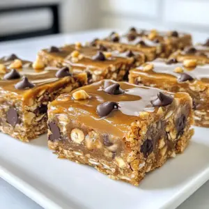 - 1 cup natural peanut butter (smooth or crunchy) - 1/2 cup honey or maple syrup - 2 cups rolled oats (old-fashioned) Natural peanut butter is key. You can choose smooth for a creamy bite or crunchy for texture. Honey adds sweetness, but maple syrup works too. Old-fashioned rolled oats give your bars a nice chewy feel. - 1/2 cup protein powder (vanilla or chocolate) - 1/4 cup dark chocolate chips - 1/4 teaspoon sea salt - 1/2 teaspoon vanilla extract Protein powder boosts nutrition. You can pick vanilla or chocolate based on your taste. Dark chocolate chips add a sweet touch. Sea salt enhances flavor, and vanilla extract gives a lovely aroma. - Chopped nuts - Shredded coconut - Extra drizzle of peanut butter Toppings are fun! Chopped nuts add crunch. Shredded coconut brings a tropical flair. A drizzle of peanut butter on top makes them even more special. {{ingredient_image_2}} 1. Start with a medium saucepan. Place it on low heat. 2. Add 1 cup of natural peanut butter and 1/2 cup of honey. Stir them together until they melt and blend smoothly. 3. Once melted, take the pan off the heat. 4. Add 1/2 teaspoon of vanilla extract. Mix well to combine. 1. In a large bowl, combine 2 cups of rolled oats, 1/2 cup of protein powder, and 1/4 teaspoon of sea salt. 2. Stir these dry ingredients together until they are evenly mixed. 1. Pour the warm peanut butter mix over the dry ingredients. 2. Mix everything together until well combined. 3. Gently fold in 1/4 cup of dark chocolate chips. You can also add any optional toppings now, like chopped nuts or shredded coconut. 4. Line an 8x8 inch baking dish with parchment paper. Let it hang over the sides for easy removal. 5. Transfer the mixture to the dish. Use your fingers or a spatula to press it down firmly. 6. The firmer you pack it, the denser your bars will be. 7. Place the dish in the fridge for 1-2 hours to set. 8. Once set, lift the bars out using the parchment paper. Slice them into squares or rectangles. 9. Optionally, drizzle more peanut butter on top before serving. This adds a nice touch! Packing the mixture firmly is key. If you don't pack it down well, your bars may be too crumbly. When you press the mixture, it should feel dense and solid. The firmer you pack it, the chewier and richer your bars will be. If you like a softer texture, pack it lightly. With a firm pack, you get that perfect bite every time. For the best results, chill your bars for at least 1-2 hours. This time allows them to firm up completely. Once ready, remove the bars using the parchment paper. Store any leftovers in an airtight container in the fridge. They should last about a week. If you want to keep them longer, you can freeze them. Just wrap each bar tightly and store in a freezer bag. When serving, arrange the bars on a nice platter. This makes them look even more inviting. You can also sprinkle your favorite toppings, like chopped nuts or shredded coconut, on top. For a fun touch, drizzle a bit more peanut butter over the bars. This not only adds flavor but also makes for a great visual treat. Pro Tips Choose Your Peanut Butter Wisely: The choice between smooth or crunchy peanut butter affects the texture of the bars. Opt for natural peanut butter for the best flavor and health benefits. Adjust Sweetness to Taste: Honey and maple syrup can vary in sweetness. Start with 1/2 cup and adjust according to your preference, especially if you&rsquo;re using flavored protein powder. Press Firmly: When packing the mixture into the baking dish, press down firmly to ensure the bars hold together well once set. A dense bar is less likely to crumble. Experiment with Add-Ins: Feel free to get creative! Add-ins like dried fruit, seeds, or different types of chocolate can elevate the flavor and nutritional value of your bars. {{image_4}} Using different flavored protein powders can change the taste of your bars. You can pick vanilla for a classic flavor or chocolate for a richer taste. Both options mix well with peanut butter. Another fun twist is to swap chocolate chips for dried fruits like raisins or cranberries. This adds natural sweetness and a chewy texture to your bars. You can also try using nuts or seeds for extra crunch. If you want to make the bars vegan, simply use maple syrup instead of honey. You can also choose vegan protein powder. For a gluten-free option, stick with rolled oats. Make sure the oats are certified gluten-free to avoid cross-contamination. These small changes let everyone enjoy your treats without worry. As the seasons change, you can add fun flavors. In autumn, pumpkin spice gives a warm, cozy taste. Just mix in a teaspoon or two when you combine the dry ingredients. For a tropical vibe, add shredded coconut. This gives a light, sweet touch that brightens your bars. You can even mix both pumpkin spice and coconut for a unique flavor explosion. Each serving of peanut butter bars has about 200 calories. Here's a quick look at the macronutrient breakdown per bar: - Carbohydrates: 24 grams - Protein: 8 grams - Fat: 9 grams This means these bars give you a good mix of energy, protein, and healthy fats. They can help you feel full and satisfied. These bars shine with their high protein content, thanks to the peanut butter and protein powder. Protein helps your body grow and repair. It also provides a steady energy source. Peanut butter is rich in heart-healthy fats, vitamins, and minerals. It offers nutrients like magnesium and vitamin E. Eating peanut butter can support heart health and help manage weight. You can swap honey or maple syrup for stevia or agave nectar for a lower-sugar option. This change keeps the sweetness but reduces calories. For healthier fats, try using almond butter or cashew butter. These nut butters can change the flavor while adding different nutrients. Yes, you can freeze peanut butter bars. To freeze, cut them into squares first. Wrap each square in plastic wrap. Place them in a freezer-safe bag. When you want to eat one, take it out and let it thaw at room temperature. This keeps them fresh and tasty. These bars last about one week at room temperature. Store them in an airtight container. If you keep them in the fridge, they can last for two weeks. Make sure to check for signs of spoilage, like an off smell or change in texture. Absolutely! You can use almond butter, cashew butter, or sunflower seed butter. Each nut butter gives a unique flavor and texture. For example, almond butter adds a nutty taste, while sunflower seed butter is great for nut-free options. Just remember, the texture may change a bit depending on your choice. In this article, we covered how to make delicious peanut butter bars. We explored main ingredients like natural peanut butter, honey, and oats. I shared tips for perfect texture, storage, and fun variations. Peanut butter bars offer great nutrition too, packed with protein and healthy fats. Remember, you can customize your bars to fit your taste. Enjoy making these tasty snacks and share them with friends and family!