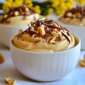 - 1 cup creamy peanut butter - 1 cup heavy whipping cream - &frac12; cup powdered sugar - 1 teaspoon pure vanilla extract - Pinch of sea salt For this Minute Peanut Butter Mousse, I use five main ingredients. First, creamy peanut butter adds rich flavor and smooth texture. Heavy whipping cream is key for lightness. The powdered sugar sweetens the mousse just right. Pure vanilla extract adds depth, while a pinch of sea salt enhances all the flavors. - Chopped roasted peanuts - Dark chocolate shavings - Freshly whipped cream You can make this mousse even better with toppings. Chopped roasted peanuts give a nice crunch. Dark chocolate shavings add a touch of luxury. Freshly whipped cream can make it feel extra special. Feel free to mix and match these toppings to create your perfect dessert! {{ingredient_image_2}} First, grab a large mixing bowl. Add 1 cup of creamy peanut butter, &frac12; cup of powdered sugar, 1 teaspoon of pure vanilla extract, and a pinch of sea salt. Use a whisk to mix these ingredients together. Blend until smooth and creamy. Make sure there are no lumps. This step is very important for a great texture. Next, take a separate bowl. Pour in 1 cup of heavy whipping cream. Using an electric mixer or a whisk, whip the cream. Keep going until soft peaks form. This should take about 2-3 minutes. Be careful! If you whip too much, the cream can turn into butter. You want it light and airy. Now it&rsquo;s time to bring it all together. Gently fold the whipped cream into the peanut butter mixture. Use a spatula for this. Carefully incorporate the whipped cream so that it stays fluffy. This light texture is what makes the mousse special. Once mixed, spoon the mousse into individual cups or bowls. Fill each about three-quarters full. Then, place them in the refrigerator. Chill for at least 10 minutes. This helps the mousse set and makes the flavors even better. Before serving, you can add toppings like chopped roasted peanuts, dark chocolate shavings, or whipped cream for fun. Enjoy your quick and easy dessert! To avoid overwhipping cream, keep an eye on the texture. Start by using chilled heavy cream. When you whip, do it on medium speed. This helps create soft peaks. Stop whipping as soon as you see soft peaks forming. If you go too far, the cream can turn grainy. If this happens, it won't mix well with your peanut butter. Remember, light and airy is the goal here! You can add different flavors to your mousse for a twist. Try mixing in cocoa powder for a chocolate version. A bit of espresso powder gives a nice coffee kick. For a fruity touch, fold in some raspberry puree. You can even add a hint of cinnamon for warmth. Don&rsquo;t be afraid to experiment with flavors until you find your favorite! Presentation matters when serving mousse. Use clear glass cups to show off the creamy layers. This lets people see the rich color and texture. Top with chopped roasted peanuts for a nice crunch. Dark chocolate shavings add elegance and richness. A fluffy dollop of whipped cream can make it look even more inviting. Arrange toppings artfully on top for a professional touch. Pro Tips Use Room Temperature Peanut Butter: This will make it easier to blend with the other ingredients, ensuring a smooth and creamy mousse. Watch the Cream Carefully: When whipping the cream, stop as soon as soft peaks form to maintain a light and airy texture in the mousse. Chill for Best Results: Allowing the mousse to chill for at least 10 minutes helps to enhance the flavors and set the texture perfectly. Experiment with Toppings: Get creative with toppings! Try adding crushed cookies, a drizzle of caramel, or even a sprinkle of sea salt for extra flavor contrast. {{image_4}} You can easily turn this mousse into a chocolate delight. Just add cocoa powder or melted chocolate to the peanut butter mix. For a thick and rich mousse, use about &frac14; cup of cocoa powder or &frac12; cup of melted chocolate. This will give your mousse a deep chocolate flavor while keeping the peanut butter taste. If you need a nut-free option, try using sun butter. Sun butter is made from sunflower seeds and has a similar creamy texture as peanut butter. It tastes great and is safe for those with nut allergies. Use the same amount of sun butter as you would peanut butter in the recipe. For a lighter mousse, swap the heavy cream with Greek yogurt. Greek yogurt adds creaminess without the extra fat. Use 1 cup of Greek yogurt instead of the heavy cream. This change will keep the mousse fluffy while adding a boost of protein. Plus, it will taste delicious! To store leftover mousse, put it in an airtight container. This keeps it fresh and tasty. Make sure to seal the container tightly. Place it in the fridge. Enjoy it within three days for the best flavor. You can freeze peanut butter mousse, but it may change in texture. To freeze, use a freezer-safe container. Leave some space at the top, as the mousse will expand when it freezes. Thaw it in the fridge before serving. It is best to eat it within a month. Peanut butter mousse lasts about three to four days in the fridge. If stored well, it keeps its taste and texture. Always check for any off smells or changes in color before eating. Yes, you can make peanut butter mousse ahead of time. I suggest you prepare it the day before. After you whip and fold the mousse, store it in the fridge. This allows flavors to develop and blend. Just remember to cover it tightly with plastic wrap or a lid. It stays fresh and tasty. If you want a lighter mousse, try using coconut cream or whipped coconut milk. Both options give a nice texture without the heaviness. You can also use Greek yogurt for a healthier choice. It adds creaminess and protein while cutting some fat. To adjust sweetness, start with less powdered sugar. You can always add more later. Taste as you mix, and when it feels right, stop. If you want a sweeter mousse, add a little more sugar. You can also use honey or maple syrup for natural sweetness. You can use natural peanut butter, but it may change the mousse&rsquo;s texture. Natural peanut butter often has oil separation. It can make the mousse less creamy and smooth. If you use it, stir well to mix the oil back in. The flavor will be more intense, which some people love! You&rsquo;ve learned how to make a creamy peanut butter mousse with simple steps. We covered the main ingredients, optional toppings, and various ways to enjoy this treat. Remember, you can customize flavors and prepare this mousse ahead for convenience. Follow the tips for the best results, whether you&rsquo;re serving it fresh or storing leftovers. Enjoy your dessert adventure and share it with others!