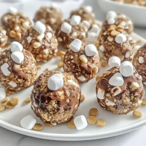 The joy of making No-Bake S'mores Energy Bites starts with simple, tasty ingredients. Here&rsquo;s what you need: - 1 cup rolled oats - 1/2 cup creamy almond butter or peanut butter - 1/4 cup honey or maple syrup - 1/2 cup mini chocolate chips - 1/2 cup crushed graham crackers - 1/4 cup mini marshmallows - 1 teaspoon pure vanilla extract - A pinch of flaky sea salt These ingredients create a mix of textures and flavors. The oats provide a hearty base. The nut butter adds creaminess. Honey or maple syrup gives sweetness. The chocolate chips and marshmallows bring that classic s'mores taste. Flaky sea salt enhances all the flavors. Using almond butter keeps it nutty and rich. Peanut butter is also a great choice if you prefer. You can even swap honey for maple syrup if you want a vegan option. Make sure your graham crackers are crushed finely. This helps with the texture and keeps each bite cohesive. The mini chocolate chips and marshmallows add pops of sweetness in every bite. Keep these ingredients handy for quick snacks. You can mix them up in no time and satisfy any sweet craving! {{ingredient_image_2}} First, grab a large mixing bowl. Add 1 cup of rolled oats, 1/2 cup of crushed graham crackers, and a pinch of flaky sea salt. Mix these dry ingredients well until everything is evenly combined. This step is key for flavor and texture. Next, take a medium bowl and add 1/2 cup of creamy almond butter (or peanut butter), 1/4 cup of honey (or maple syrup), and 1 teaspoon of pure vanilla extract. Use a spatula or whisk to blend these wet ingredients until smooth. You want a creamy mixture that blends easily. Now, pour the wet mixture into the bowl with the dry ingredients. Grab a spatula or wooden spoon and stir everything together. Keep mixing until the ingredients are fully combined. The mixture should feel sticky and moldable, perfect for rolling. Carefully fold in 1/2 cup of mini chocolate chips and 1/4 cup of mini marshmallows. Mix them in gently so they spread evenly throughout the mixture. Now it's time to roll! Take small portions of the mixture and roll them into bite-sized balls, about 1 inch in diameter. Place each ball on a parchment-lined baking sheet, leaving space between them to avoid sticking. Once all the bites are shaped, cover the baking sheet with plastic wrap. Refrigerate the bites for at least 30 minutes. This chilling time helps them firm up and hold their shape. After that, your no-bake s'mores energy bites are ready to enjoy! To get that perfect sticky consistency, you need to mix well. Make sure to blend the dry and wet ingredients thoroughly. The almond butter and honey or maple syrup help bind everything together. If the mix feels too dry, add a splash more of honey or nut butter. Chilling is key! Let the energy bites sit in the fridge for at least 30 minutes. This time allows them to firm up. If you skip this step, they may fall apart when you eat them. For a fun serving idea, place your energy bites on a rustic wooden platter. This gives a cozy feel. You can sprinkle extra crushed graham crackers and mini marshmallows around the bites. It looks good and adds flavor. To make it even more special, drizzle melted chocolate over the top. This adds a rich touch and makes them even more appealing. To keep your energy bites fresh, store them in an airtight container. This keeps them from drying out. You can keep them in the fridge for up to one week. If you make a big batch, consider freezing them! Just place them in a freezer-safe bag. They will last for about three months. When you want one, let it thaw in the fridge overnight. Pro Tips Use Fresh Ingredients: Ensure that your mini marshmallows and chocolate chips are fresh for the best flavor and texture in your energy bites. Experiment with Nut Butters: Try different nut butters like cashew or sunflower seed butter for a unique twist on the flavor profile. Chill Before Serving: Allowing the energy bites to chill for longer than 30 minutes can improve their firmness and make them easier to handle. Customize Your Mix-Ins: Feel free to add other mix-ins like dried fruit or seeds to enhance the nutritional value and add a personal touch. {{image_4}} You can make your no-bake s'mores energy bites even more exciting. Here are some fun ideas: - Add nuts or seeds: Try adding chopped almonds, walnuts, or sunflower seeds for crunch. This change gives your bites a new texture. - Swap the chocolate: Use white chocolate or dark chocolate in place of mini chocolate chips. Each option brings a different taste that can change the whole bite. If you follow specific diets, these tips will help you enjoy these bites: - Gluten-free options: Use gluten-free graham crackers to keep your energy bites safe for those with gluten issues. This simple swap ensures everyone can enjoy them. - Vegan substitutions: Substitute honey with maple syrup for a vegan version. Also, you can replace creamy almond butter with a nut-free butter, like sunflower seed butter, for a tasty vegan treat. These variations allow you to personalize your no-bake s'mores energy bites. You can easily tailor the flavors to your liking! Each no-bake s'mores energy bite has about 90 calories. This number can change based on your ingredient choice. If you use almond butter or peanut butter, the calories may vary slightly. Each bite packs a sweet and satisfying treat without too much guilt. - Fats: Each bite has around 4 grams of fat. Most fat comes from nut butter. This fat is healthy and gives you energy. - Proteins: You will find about 2 grams of protein per bite. The nut butter helps boost this number. - Carbohydrates: Each bite contains about 12 grams of carbs. The oats, chocolate, and graham crackers provide these carbs. They give you quick energy to keep you going. The main ingredients in these bites offer several health perks: - Rolled Oats: They have fiber, which helps your digestion. Fiber keeps you full, too. - Nut Butter: It has healthy fats and protein. This helps build muscle and keeps your heart healthy. - Honey or Maple Syrup: These natural sweeteners have antioxidants. They can help boost your immune system. - Mini Marshmallows: While sweet, they add a bit of fun and nostalgia to your snack. - Chocolate Chips: Dark chocolate, if used, adds antioxidants. It can improve heart health and mood. These energy bites not only taste great but also include benefits to fuel your body! Yes, you can freeze these energy bites! To freeze, place them in a single layer on a baking sheet. Once they are frozen, transfer them to a freezer-safe bag or container. Make sure to remove as much air as possible. They will stay fresh in the freezer for up to three months. When you're ready to eat them, just take out a few and let them thaw in the fridge or at room temperature. These energy bites can last up to one week in the fridge. Store them in an airtight container to keep them fresh. If you notice any changes in smell or texture, it&rsquo;s best to toss them. Enjoy them as a quick snack or a tasty treat anytime! Absolutely! You can use peanut butter if you prefer. Sunflower seed butter is a great choice for those with nut allergies. Each option will give the bites a unique flavor. Just keep the same measurements for a perfect result. These no-bake s'mores energy bites are easy to make and full of flavor. We mixed delicious ingredients like oats, almond butter, and chocolate chips. You learned how to combine them and form tasty bites. Remember the tips for great texture and how to store them for maximum freshness. You can even customize them with different flavors and dietary needs. Enjoy making these bites&mdash;they're fun, quick, and a tasty treat!