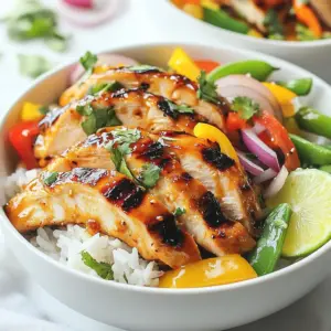 - 2 boneless, skinless chicken breasts - 1 cup sweet chili sauce - 2 cups cooked jasmine rice - 1 cup sliced bell peppers (red, yellow, green) - 1 small red onion, sliced - 1 cup snap peas - 1 tablespoon olive oil - Salt and pepper, to taste - 1/2 cup coconut milk - Zest of 1 lime - 2 tablespoons fresh lime juice - 1 tablespoon honey - A pinch of salt Let&rsquo;s dive into what makes this dish so special. The chicken is the star here. I use two boneless, skinless chicken breasts. They are easy to cook and super tender. Marinating the chicken in sweet chili sauce adds a lovely flavor. It brings a sweet and spicy kick that makes every bite a joy. Next, we need rice. I like jasmine rice for its fluffy texture and aroma. It pairs perfectly with the chicken and sauce. For crunch, I add a mix of sliced bell peppers, red onion, and snap peas. These vegetables add color and freshness. Now, let&rsquo;s talk about the coconut lime drizzle. This drizzle is a game changer. It starts with creamy coconut milk, which adds richness. The lime zest and juice add brightness, while honey brings in sweetness. A pinch of salt ties everything together, making it a must-have for your bowls. With these ingredients, you&rsquo;re on your way to a delightful meal. Each component works together to create a tasty and vibrant dish that&rsquo;s easy to make and hard to resist. {{ingredient_image_2}} Marinating the chicken is key to flavor. I recommend marinating for at least 30 minutes. This helps the sweet chili sauce soak into the meat. To coat the chicken, place the breasts in a bowl. Pour the sweet chili sauce over the chicken. Make sure each piece is covered well. Cover the bowl and refrigerate it. Let the magic happen while you prep other ingredients. To make the coconut lime drizzle, grab a small bowl. Whisk together the coconut milk, lime zest, lime juice, honey, and a pinch of salt. Mix until smooth. Let it sit for a bit. This lets the flavors mingle and deepen. Trust me, this drizzle adds a refreshing kick to your bowls. For cooking, preheat a grill pan or skillet over medium-high heat. Remove the chicken from the marinade but save the marinade. Place the chicken in the hot pan. Cook for 6-7 minutes on each side. Check for doneness; the internal temperature should reach 165&deg;F. Once cooked, pour the reserved marinade over the chicken. Let it simmer for 2-3 minutes to thicken. Next, heat olive oil in another pan over medium heat. Add the sliced bell peppers, red onion, and snap peas. Saut&eacute; for about 5-6 minutes. Stir occasionally until the vegetables are tender-crisp. Season with salt and pepper to bring out their flavors. This step adds color and crunch to your bowls. Now, it&rsquo;s time to assemble! Start with a scoop of jasmine rice in each bowl. Slice the cooked chicken into strips and place it on top. Surround the chicken with the saut&eacute;ed vegetables. Aim for a colorful and inviting look. A good presentation is key to enjoying your meal. Finally, drizzle the coconut lime sauce over each bowl. Make sure to cover the chicken and veggies. This adds a creamy texture and bright flavor. Serve the bowls warm for the best taste. Enjoy every bite of your sweet chili chicken bowls with coconut lime drizzle! To make your sweet chili chicken bowls shine, balance sweet and spicy flavors. Sweet chili sauce gives a nice sweetness, while the heat brings excitement. Always taste as you go! Adjust the sauce to fit your taste. Seasoning is key. Use salt and pepper to enhance flavors. A little salt can bring out the sweetness in the vegetables. Fresh lime juice adds brightness to the dish. It lifts the flavors and ties everything together. Grilling or frying chicken gives the best flavor. For grilling, preheat your grill pan. Cook for about 6-7 minutes per side. Use a meat thermometer to check for doneness. The chicken should reach 165&deg;F. For beginners, try pan-frying. Heat a non-stick skillet over medium-high heat. This method is simple and very effective. If you prefer, baking is another great option. Bake the chicken at 400&deg;F for about 20-25 minutes. Pair your chicken bowls with colorful side dishes. A fresh salad with cucumbers and carrots adds crunch. You might also serve it with steamed broccoli or edamame for extra veggies. To enhance presentation, use garnishes. Fresh cilantro leaves or lime wedges add color and flavor. A sprinkle of sesame seeds can add a nice touch, too. Make your bowls look as good as they taste! Pro Tips Marination Magic: Allow the chicken to marinate longer than 30 minutes if possible. Marinating for a few hours or overnight will enhance the flavor even more. Perfectly Cooked Chicken: Use a meat thermometer to ensure your chicken reaches 165&deg;F for perfect doneness without being dry. Vegetable Crunch: For extra crunch, add the snap peas last to the saut&eacute; pan, cooking them just until warmed through. Garnish for Elegance: Fresh herbs like cilantro or mint can elevate the presentation and flavor of your bowls significantly. {{image_4}} You can easily switch the chicken with shrimp, tofu, or beef. If you use shrimp, cook them for about 2-3 minutes per side until pink. For tofu, choose firm varieties. Cut them into cubes and saut&eacute; for about 5-7 minutes until golden. If you prefer beef, use thinly sliced flank steak. Cook it for about 4-5 minutes per side for medium doneness. Adjust the cooking time based on the protein you choose. To make this dish vegan, replace the chicken with plant-based options like chickpeas or tempeh. Chickpeas can be roasted for added crunch. For the drizzle, use maple syrup instead of honey. It keeps the sweet touch without the animal product. Ensure that the coconut milk is unsweetened for the best flavor balance. You can switch jasmine rice with quinoa or brown rice for a different texture. Quinoa cooks quickly and adds a protein boost. For brown rice, remember it takes longer to cook&mdash;about 40-45 minutes. To add more flavor, consider cooking the rice in vegetable broth or adding lime zest while it cooks. This will enhance the overall taste of your bowl. To store your sweet chili chicken bowls, place them in airtight containers. Keep the chicken, rice, and veggies together for easy access. You can also store them separately if you prefer. These bowls stay fresh in the fridge for about 3 days. Be sure to let them cool before sealing to avoid moisture buildup. When it&rsquo;s time to enjoy leftovers, reheat in the microwave or on the stove. For the microwave, heat in short bursts, stirring in between. This helps keep the chicken and rice moist. On the stove, add a splash of water or broth to prevent drying out. Heat over low heat, stirring gently until warmed through. You can freeze the chicken and rice separately for longer storage. Use freezer-safe bags or containers. Be sure to label them with dates. The cooked chicken can stay frozen for up to 3 months, while the rice can last for about 2 months. When you&rsquo;re ready to eat, thaw in the fridge overnight. Reheat on the stove or microwave, adding some liquid to keep it moist. You can make the chicken spicier by adding more chili sauce. Try using sriracha or a hot pepper sauce. You could even mix in fresh chopped chili peppers if you want extra heat. Just add a bit more sauce until you reach the level of spice you like. Yes, you can use different vegetables. Seasonal vegetables work best. Think about using zucchini, asparagus, or carrots. They add great colors and flavors. You can even use frozen veggies if fresh ones aren't available. Just adjust cooking times as needed. To customize the drizzle, add fresh herbs like cilantro or basil. You can also adjust the sweetness by adding more honey or lime juice. If you like it tangy, add more lime juice to brighten the flavors. Just taste as you mix to find your perfect balance. This recipe can be gluten-free. Just be sure to choose gluten-free sweet chili sauce. Check labels on sauces and other ingredients. Jasmine rice is naturally gluten-free, making this dish safe for those who need it. Cooking chicken takes about 12-14 minutes total. Cook each side for 6-7 minutes. Use a meat thermometer to check for doneness. The chicken should reach 165&deg;F. This ensures it's safe to eat and juicy. This recipe brings together fresh chicken, bright veggies, and a tasty drizzle. We discussed key ingredients, including sweet chili sauce and jasmine rice. I shared tips for marinating chicken and ways to cook it just right. You learned about flavor balance and how to customize your meal. Try different proteins or grains for variety. Cooking should be fun and creative. With this guide, you'll make delicious meals everyone will enjoy.