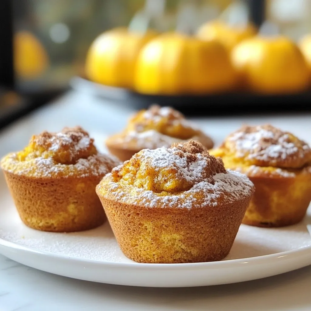 - 1 cup canned pumpkin puree - 1 cup Greek yogurt (plain) - 1/2 cup packed brown sugar - 1/4 cup pure honey - 2 large eggs (at room temperature) - 1 teaspoon pure vanilla extract - 1 1/2 cups all-purpose flour - 1 teaspoon baking powder - 1 teaspoon baking soda - 1/2 teaspoon ground cinnamon - 1/4 teaspoon ground nutmeg - 1/4 teaspoon ground ginger - 1/4 teaspoon salt - 1/2 cup chopped walnuts (optional) You can swap canned pumpkin puree with fresh pumpkin if you prefer. Just cook and mash it first. If you want a dairy-free option, use coconut yogurt instead of Greek yogurt. For sweeteners, maple syrup works well in place of honey. You can also use brown sugar alternatives like coconut sugar for a different flavor. Adding nuts or chocolate chips can enhance your muffins' taste. Chopped walnuts give a nice crunch. If you love chocolate, mix in some dark chocolate chips. Dried fruit like cranberries or raisins can also add a sweet touch. Just remember to adjust the sugar if you add sweet ingredients. {{ingredient_image_2}} First, set your oven to 350°F (175°C). This temperature helps the muffins cook evenly. Next, prepare your muffin tin. You can use cupcake liners or grease each cup with a little oil or butter. This step keeps the muffins from sticking. In a large bowl, combine the canned pumpkin puree, Greek yogurt, brown sugar, honey, eggs, and vanilla extract. Whisk these ingredients together until smooth. This mixture is creamy and full of flavor. It forms the base for our muffins. In another bowl, sift together the all-purpose flour, baking powder, baking soda, ground cinnamon, ground nutmeg, ground ginger, and salt. Sifting helps mix the leavening agents well, which makes the muffins rise. This step is crucial for a fluffy texture. Slowly add the dry ingredients to the wet mixture. Use a spatula to gently mix them until just combined. Avoid overmixing. This keeps your muffins light. If you want to add chopped walnuts, fold them in now. They add a nice crunch. Once your batter is ready, fill each muffin cup about two-thirds full. This gives room for the muffins to rise during baking. Place the muffin tin in the oven and bake for 20-25 minutes. Use a toothpick to check if they’re done. It should come out clean or with just a few crumbs. After baking, let the muffins cool in the pan for about five minutes. This helps them set. Then, transfer them to a wire rack. Let them cool completely. Serve the muffins warm for the best taste. You can dust them with powdered sugar or add a sprinkle of cinnamon. A dollop of Greek yogurt on the side is also a nice touch! To make perfect Greek yogurt pumpkin muffins, follow these tips: - Use room temperature eggs: This makes the batter mix well. Cold eggs can make the muffins dense. - Don’t overmix: Mix until the batter is just combined. Overmixing can lead to tough muffins. - Measure flour correctly: Spoon flour into the cup and level it off. Too much flour makes muffins dry. - Check for doneness: Use a toothpick to test if they are cooked. A clean toothpick means they are ready. - Let them cool: Cooling muffins on a wire rack keeps them fluffy. This prevents sogginess. Storing your muffins properly keeps them fresh. Here’s how: - Room temperature: Place muffins in an airtight container. They last for up to 3 days. - Refrigerate for longer life: You can store them in the fridge for up to a week. - Freezing option: Wrap muffins tightly in plastic wrap and foil. They stay good for up to 3 months. Avoid these common mistakes for great muffins: - Skipping the sifting step: Not sifting the dry ingredients can lead to lumps and uneven baking. - Using old baking powder and baking soda: Check expiration dates. Fresh leavening agents help muffins rise. - Filling cups too full: Fill muffin cups only 2/3 full. Overfilling can cause muffins to overflow. - Not checking oven temperature: An oven thermometer ensures your oven heats correctly. This helps muffins bake evenly. Pro Tips Use Room Temperature Eggs: Starting with eggs at room temperature helps them blend more easily into the batter, resulting in a better texture for your muffins. Don't Overmix: Gently fold the dry ingredients into the wet ingredients until just combined to keep your muffins light and fluffy. Overmixing can lead to dense muffins. Check for Doneness: Use a toothpick to test the center of a muffin. If it comes out clean or with a few crumbs, they're ready to be taken out of the oven. Add Flavor Variations: Consider incorporating chocolate chips, dried cranberries, or pumpkin seeds for extra flavor and texture in your muffins. {{image_4}} If you want a healthier muffin, you can make a few simple swaps. Use less sugar by cutting the brown sugar in half. You can add a ripe banana for natural sweetness. For a gluten-free option, replace the all-purpose flour with almond or oat flour. Both work well and keep the muffins light. You can easily change the flavor of your muffins. Adding spices like cloves or allspice gives them a warm kick. You might also try mixing in fruits like blueberries or cranberries. This adds a nice burst of flavor and color. Chopped apples can also work well, bringing a sweet crunch to each bite. Use seasonal ingredients to keep things fresh. In fall, add some chopped pecans or a dash of maple syrup for extra flavor. In winter, try using dried fruit like figs or apricots. In spring, mix in some fresh strawberries for a bright, fruity taste. Each season offers new ways to enjoy these muffins. To keep your Greek yogurt pumpkin muffins fresh, store them in an airtight container. This helps prevent moisture loss and keeps them soft. You can use a glass or plastic container with a tight-fitting lid. If you have leftover muffins, wait until they cool completely before storing them. This avoids condensation, which can make them soggy. When stored properly, these muffins last about 3 to 5 days at room temperature. If you want to extend their life, you can refrigerate them. In the fridge, they will stay fresh for about a week. Just remember to let them warm up a bit before enjoying for the best taste. If you want to save your muffins for later, freezing is a great option. Wrap each muffin in plastic wrap or foil. Then, place them in a freezer bag, squeezing out as much air as possible. They can last up to 3 months in the freezer. To thaw, leave them in the fridge overnight or warm them in the microwave for a few seconds. Enjoy your muffins anytime! Yes, you can use other types of yogurt. I recommend plain yogurt or non-fat yogurt. These options will work well, but they may change the texture or flavor slightly. Greek yogurt adds moisture and creaminess to the muffins, which helps keep them soft. If you choose a yogurt with added flavors, it may alter the taste of the muffins. To check if your muffins are done, insert a toothpick into the center of one muffin. If it comes out clean or with a few crumbs, the muffins are ready. If you see wet batter on the toothpick, bake them a few more minutes. The muffins should also be firm to the touch and slightly golden on top. Absolutely! You can make mini muffins with this recipe. Just adjust the baking time. Bake mini muffins for about 12 to 15 minutes. Keep an eye on them to avoid overbaking. They will be just as soft and flavorful, perfect for a quick snack or breakfast! This blog post guides you through making muffins from start to finish. We covered the ingredients you need and some substitutions. You learned step-by-step how to mix, bake, and serve. Plus, we shared tips for perfect muffins and fun variations to try. In the end, baking muffins is simple and rewarding. Enjoy your fresh muffins with family and friends. Happy baking!