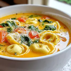 - 9 oz fresh refrigerated cheese tortellini - 4 cups rich vegetable broth - 1 cup heavy cream - 1 cup fresh spinach, roughly chopped - 1 cup diced tomatoes (fresh or canned) - 1 small onion, finely diced - 2 cloves garlic, minced - 1 teaspoon Italian seasoning blend - 1 tablespoon extra virgin olive oil - Salt and freshly ground pepper to taste To make Minute Creamy Tortellini Soup, gather these fresh and simple ingredients. The cheese tortellini brings a rich flavor and soft texture. I love using vegetable broth for a hearty base. Heavy cream adds creaminess, making the soup feel luxurious. Fresh spinach gives a nice pop of color and nutrients. Diced tomatoes add sweetness and balance. The onion and garlic create a fragrant base that enhances every bite. Italian seasoning brings warmth and depth, while olive oil adds richness. Don&rsquo;t forget to season with salt and pepper for the perfect taste. - Grated Parmesan cheese - Fresh herbs For a special touch, I like to add grated Parmesan cheese on top. It melts beautifully and adds a salty flavor. Fresh herbs, like basil or parsley, can brighten the dish. They also add a lovely aroma. You can sprinkle them right before serving for an extra burst of freshness. Enjoy customizing your soup! {{ingredient_image_2}} - Saut&eacute;ing Onion and Garlic Start by heating the olive oil in a large pot. Use medium heat until the oil shimmers. Add the finely diced onion. Cook it for about 3 to 4 minutes. You want it to soften and become transparent. Then, add the minced garlic. Stir it often for about 1 minute to avoid burning. You should smell the garlic&rsquo;s lovely aroma. - Boiling Broth and Tortellini Next, slowly pour in the rich vegetable broth. Turn up the heat to bring it to a gentle boil. Once boiling, add the fresh cheese tortellini. Cook according to the package instructions, usually about 3 to 5 minutes. You&rsquo;ll know it&rsquo;s done when the tortellini float to the top and become tender. - Adding Cream, Spinach, and Seasoning Lower the heat to a simmer after the tortellini are cooked. Now, it's time to add the heavy cream, diced tomatoes, and chopped spinach. Sprinkle in the Italian seasoning. Stir well and let it warm for an additional 2 to 3 minutes. This step allows all the flavors to blend together nicely. - Adjusting Flavor After warming, taste the soup. Add salt and freshly ground pepper to suit your taste. This is your chance to make it just right for you. - Presentation Tips Serve the soup hot in vibrant soup bowls. For a pop of color, sprinkle freshly chopped basil on top. A drizzle of olive oil can also add flavor and visual appeal. - Recommended Serving Bowls Choose bowls that are deep enough to hold the soup well. Bright colors or fun designs can enhance the meal experience. Enjoy this hearty, creamy soup with friends or family! - Shortcuts for Busy Cooks Use fresh, refrigerated cheese tortellini. It cooks fast and tastes great. You can also use pre-diced onions and garlic to save time. Canned diced tomatoes work well, too. They add flavor without extra work. - Selecting Pre-Made Ingredients When picking vegetable broth, choose a low-sodium option. This lets you control salt better. Look for cream that is labeled "heavy" for the richest taste. Always check the expiration dates on fresh ingredients. - Recommended Seasoning Adjustments Taste your soup before serving. Adjust salt and pepper to suit your taste. If you want a kick, add a pinch of red pepper flakes. Replace Italian seasoning with your favorite herbs for a new twist. - Adding Fresh Herbs for Extra Flavor Fresh herbs make a big difference. Try adding chopped basil or parsley just before serving. They brighten the soup and add a pop of color. A squeeze of lemon juice can also enhance the flavors wonderfully. Pro Tips Fresh Ingredients Matter: Using fresh spinach and tomatoes enhances the flavor and texture of the soup, giving it a vibrant and wholesome taste. Customize Your Seasoning: Feel free to adjust the Italian seasoning blend according to your preference. Adding a pinch of red pepper flakes can introduce a nice kick! Perfectly Cooked Tortellini: To avoid overcooking, monitor the tortellini closely as they float to the surface. They are ready when tender but still firm to the bite. Garnish for Flavor: Besides Parmesan, consider adding a sprinkle of fresh herbs like basil or parsley before serving for an extra layer of flavor and color. {{image_4}} Using Different Types of Tortellini You can switch up the tortellini in this soup. Try using meat-filled tortellini, like sausage or chicken. These add rich flavors and protein. If you want a lighter option, go for spinach or mushroom tortellini. Each type brings its own taste, so feel free to experiment! Vegetable Options for Customization Adding veggies can make this soup even more tasty. You can toss in carrots, bell peppers, or zucchini. For a bit of crunch, consider adding peas or corn. Each vegetable adds a unique flavor and texture. Mix it up based on what you have at home. Making it Dairy-Free If you need a dairy-free version, replace the heavy cream with coconut milk or a nut-based cream. This keeps the soup rich while making it friendly for dairy-free diets. Just check that your tortellini is also dairy-free! Low-Carb Alternatives For a low-carb option, use cauliflower or zucchini noodles instead of tortellini. This gives you a similar texture without the carbs. You can also add more spinach or kale for bulk. These swaps keep the soup light and healthy while still being delicious. This creamy tortellini soup lasts for about 3-4 days in the fridge. Make sure to store it in an airtight container. Allow it to cool down before putting it in the fridge. This helps keep the soup fresh and tasty. When you're ready to eat, just heat it in a pot over low heat. You can freeze this soup for up to 3 months. To do this, let it cool completely. Then, pour it into freezer-safe bags or containers. Leave some space at the top for expansion. Remember to label the containers with the date! When you're ready to enjoy your frozen soup, thaw it in the fridge overnight. Reheat it on the stove over medium heat. Stir it often to keep it smooth. If the soup looks too thick after reheating, add a little broth or water. This will help bring back its creamy texture. What type of tortellini is best for soup? Fresh cheese tortellini works best for this soup. It cooks fast and adds rich flavor. You can use frozen tortellini if fresh is not available. Just increase cooking time by a minute or two. Can I make this soup ahead of time? Yes, you can! This soup keeps well in the fridge for about three days. Store it in an airtight container. When ready to eat, reheat on the stove or microwave. Just add a bit of extra broth to keep it creamy. How do I thicken the soup if desired? To thicken the soup, use a cornstarch slurry. Mix one tablespoon of cornstarch with two tablespoons of water. Stir this mixture into the soup while it simmers. Let it cook for a few minutes to thicken. Caloric Content Each serving of this soup has about 400 calories. This count can vary based on the exact ingredients used. Health Benefits of Ingredients - Cheese Tortellini: Provides protein and calcium. - Spinach: Packed with vitamins A, C, and K. - Tomatoes: Rich in antioxidants, good for heart health. - Garlic: May boost the immune system. - Heavy Cream: Adds richness and helps absorb nutrients. This soup is not just tasty; it also offers nutritional benefits. Enjoy a warm bowl filled with flavor and health! This blog post covered a tasty tortellini soup recipe. We explored key ingredients like cheese tortellini, fresh spinach, and hearty tomatoes. I shared step-by-step instructions for perfect preparation and tips for enhancing flavor. You learned about variations, storage tips, and answers to common questions. In conclusion, this soup is easy to customize. Enjoy the warm, rich flavors however you like. You can make this dish your own and impress family and friends. Happy cooking!