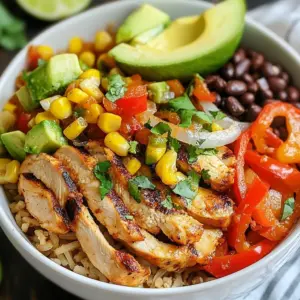 - 1 lb chicken breast, thinly sliced - 1 red bell pepper, sliced - 1 green bell pepper, sliced - 1 yellow onion, sliced - 2 tablespoons olive oil - 2 cups cooked brown rice or quinoa - 1 cup corn (fresh or frozen) - 1 cup black beans, drained and rinsed For the chicken fajita bowls, I focus on fresh and vibrant ingredients. The main star is the chicken breast. Thinly sliced, it cooks evenly and absorbs flavors well. I always marinate it to add depth. Next, I choose fresh vegetables. I love using red and green bell peppers for sweetness and crunch. A yellow onion adds a nice flavor too. You can mix and match any veggies you like, but these are my favorites. For the base, I often use either brown rice or quinoa. Both options are healthy and filling. They soak up the flavors from the chicken and veggies perfectly. To marinate the chicken, I use a mix of spices. You need: - 2 teaspoons chili powder - 1 teaspoon cumin - 1 teaspoon garlic powder - 1 teaspoon onion powder - 1 teaspoon smoked paprika - Salt and freshly ground black pepper, to taste These spices give the chicken a smoky and spicy kick. I recommend letting the chicken marinate for at least 15 minutes. This allows the flavors to meld beautifully. To achieve the best taste, don't skip on the salt and pepper. They enhance the overall flavor. When you cook the chicken, season the veggies too. A pinch of salt makes them sweeter. For the finishing touch, I love to add: - 1 avocado, diced - 1 cup salsa - Fresh cilantro for garnish (optional) - Lime wedges for serving Diced avocado adds creaminess to the bowls. Salsa brings a fresh, zesty flavor. I often sprinkle fresh cilantro on top for a pop of color and taste. Lime wedges are a must! A squeeze of lime brightens each bite. These toppings not only enhance the flavor but also make your bowls look stunning. {{ingredient_image_2}} To marinate chicken for flavor, start with thinly sliced chicken breast. In a big bowl, mix in olive oil and spices like chili powder, cumin, and garlic powder. Make sure the chicken is coated well. Cover the bowl and let it sit for at least 15 minutes. This time helps the chicken soak in all the flavors. When cooking chicken, heat a large skillet over medium-high heat. Add the marinated chicken in a single layer. Cook it for about 5 to 7 minutes. Stir occasionally until the chicken turns golden and is no longer pink. A slight char adds a nice flavor, so don&rsquo;t skip that step. Once cooked, set it aside on a plate. In the same skillet, add sliced red and green bell peppers along with the onion. Saut&eacute; these for 3 to 5 minutes. Keep stirring to avoid burning. They should get tender and caramelize a bit. Season them with a pinch of salt and pepper to enhance their sweet taste. Now, it&rsquo;s time to build your bowls. Start with a base of cooked brown rice or quinoa. Use about half a cup for each bowl. Then layer on the corn, black beans, and the saut&eacute;ed peppers and onions. Finally, top it with the cooked chicken for a complete meal. For the finishing touch, add diced avocado on top of each bowl. Then, spoon on some salsa. If you like, sprinkle fresh cilantro for extra flavor. Serve each bowl with lime wedges on the side. A squeeze of lime adds a zesty kick that brightens the dish. To make the best fajita bowls, avoid common mistakes. One mistake is not marinating the chicken long enough. Make sure to marinate for at least 15 minutes. This step builds great flavor. Another mistake is overcrowding the skillet when cooking. Cook the chicken in a single layer for even cooking and a nice char. To enhance texture and flavor, consider adding more spices. A pinch of cayenne or some fresh lime juice can make your bowls pop. You can also try different oils like avocado oil for a unique taste. For perfectly cooked chicken, use the saut&eacute; method. Heat the skillet to medium-high before adding the chicken. This helps seal in juices. Cook it until no longer pink, about 5-7 minutes. If you prefer not to saut&eacute;, you can bake the chicken. Just season it well, place it on a baking sheet, and bake at 400&deg;F for about 20 minutes. Grilling is another option that adds flavor. Just make sure to preheat your grill and cook until fully done. A great bowl needs to look just as good as it tastes. Use colorful dishes to make your fajita bowls pop. Arrange each item in sections. Start with rice or quinoa as the base. Then, layer on the chicken, veggies, corn, and beans. Add diced avocado and salsa on top. Sprinkle fresh cilantro for a burst of green. This not only adds flavor but also makes your dish eye-catching. Use lime wedges on the side for a zesty finish. Pro Tips Marinate for Maximum Flavor: Allow the chicken to marinate for at least 30 minutes, or even overnight, to deepen the flavors and ensure a juicier result. Use Fresh Ingredients: Whenever possible, opt for fresh vegetables and herbs. They not only taste better but also enhance the overall nutritional value of your meal. Customize Your Toppings: Feel free to add your favorite toppings such as shredded cheese, sour cream, or jalape&ntilde;os to personalize your fajita bowls. Serve Immediately: To enjoy the best texture and flavor, serve the bowls immediately after assembling while everything is still warm and fresh. {{image_4}} You can swap chicken for many tasty proteins. Try beef or shrimp for a change. Both cook quickly and add rich flavors. If you want plant-based options, consider tofu or tempeh. They absorb flavors well and provide a nice texture. For a spicy kick, use spicy sausage or chorizo. This keeps your meals fun and interesting. Changing spices can give you a new dish each time. Instead of chili powder, use taco seasoning for a twist. You could also try adding a pinch of cayenne pepper for heat. Mix in smoked paprika for a deeper flavor. Don't forget about the veggies! Toss in zucchini, mushrooms, or corn for extra color and crunch. You can even add leafy greens like spinach or kale for a healthy boost. Pair your fajita bowls with sides for a complete meal. Serve with tortilla chips and guacamole for crunch. A fresh salad can also be great to balance the flavors. For easy lunches, make extra bowls on the weekend. Store them in the fridge for quick meals during the week. Just reheat and enjoy! To store leftover chicken fajita bowls safely, let them cool first. Then, put the bowls in airtight containers. This keeps the flavors fresh. I like to use glass containers for meal prep. They are sturdy and do not stain. When it's time to eat, you can reheat your bowls in a few ways. The microwave works well. Heat for 1-2 minutes, stirring halfway. This keeps the chicken moist and warm. You can also use a skillet on low heat. Stir gently to avoid drying out the chicken. Chicken fajita bowls last for about 3-4 days in the fridge. If you want to freeze them, use freezer-safe containers. They can stay good for about 3 months. When ready to eat, thaw the bowl in the fridge overnight. Reheat as mentioned above for best results. To make chicken fajita bowls spicy, add jalape&ntilde;os or cayenne pepper. You can also mix in hot sauce or chili flakes. Start with a small amount, then taste to adjust heat. For more spice, try using chipotle seasoning. This gives a smoky heat that enhances the dish. Yes, you can make chicken fajita bowls ahead of time. Cook all the ingredients and let them cool. Store them in airtight containers. Keep the rice or quinoa separate from the chicken and veggies. This keeps everything fresh. Reheat when ready to eat. To make the dish lighter, use skinless chicken breast. You can also swap brown rice for cauliflower rice. This lowers carbs and adds veggies. For less fat, use Greek yogurt instead of sour cream. Try using fresh veggies like spinach for added nutrients. In this blog post, we explored how to create delicious chicken fajita bowls, focusing on key ingredients like marinated chicken, fresh veggies, and flavor-packed toppings. I shared step-by-step instructions for marinating and cooking, as well as tips for presentation and variations. You can customize your bowls to suit your taste and dietary preferences. With the right techniques, you can elevate your meal to a new level. Enjoy your fajita bowls, and don&rsquo;t be afraid to get creative with flavors!