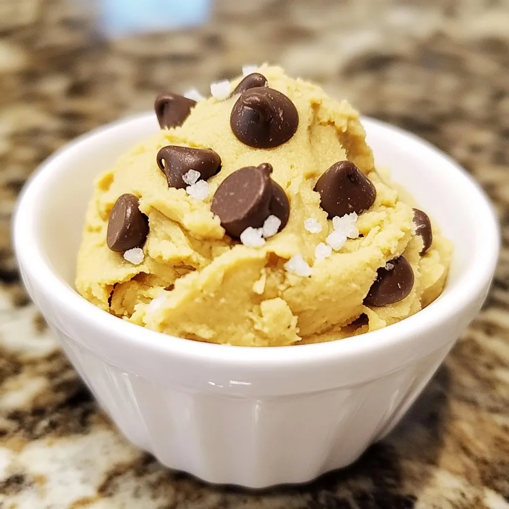 To make Minute Keto Cookie Dough, gather these ingredients: - 2 tablespoons almond flour - 1 tablespoon erythritol (or your favorite keto-friendly sweetener) - 1/2 tablespoon unsweetened cocoa powder (omit for classic flavor) - 1 tablespoon coconut oil, melted - 1/2 teaspoon vanilla extract - 1 tablespoon sugar-free chocolate chips (optional but recommended) - Pinch of salt If you need options, here are some great substitutes: - Almond flour can be swapped with coconut flour, but use less. - Erythritol can be replaced by monk fruit or stevia for sweetness. - Coconut oil can be changed to unsalted butter for a rich taste. These swaps keep your cookie dough keto-friendly while maintaining great flavor. To make your cookie dough even more delicious, consider these add-ins: - A sprinkle of cinnamon for warmth. - Chopped nuts for crunch. - Dried unsweetened coconut for tropical flair. - A few drops of almond extract for a nutty twist. Feel free to mix and match these add-ins to create your perfect treat! {{ingredient_image_2}} First, grab a small mixing bowl. Add the almond flour, erythritol, and cocoa powder if you like chocolate. Use a fork or whisk to mix them well. Make sure there are no clumps. This step gives you a smooth base. Next, pour in the melted coconut oil and the vanilla extract. Stir these wet ingredients into the dry mix. Keep stirring until a dough forms. It should feel soft and sticky. Want to make it extra special? Add sugar-free chocolate chips. Gently fold them into your dough. This adds a nice texture and flavor. Don't forget a pinch of salt! It balances the sweetness and enhances the taste. You can skip the chocolate chips if you prefer a classic cookie dough. After mixing, taste your dough. If it’s not sweet enough, add more erythritol or your favorite sweetener. Just sprinkle a little in and mix again. Keep tasting until it’s just right for you. Everyone has different sweetness levels, so make it yours. Enjoy your creation raw or warm it in the microwave for 30 seconds! To get the best texture, use fine almond flour. It helps the dough stay smooth. Make sure to mix the dry ingredients well first. This step breaks up any lumps. Then, add the melted coconut oil and vanilla. Mix until you form a soft dough. If it feels too dry, add a little more coconut oil. To avoid clumps, stir the dry ingredients thoroughly. A fork or whisk works well for this. If you see any lumps, press them down. You want a fine blend before adding wet items. After mixing, check the dough for any dry spots. If you find any, mix it again until it's smooth. If you want a warm treat, use the microwave! Place the dough in a microwave-safe bowl. Heat it on high for 30 seconds. Check the dough; it should feel warm and soft. If you want it warmer, microwave for another 10 seconds. Enjoy your warm cookie dough straight from the bowl! Pro Tips Use Fresh Ingredients: Always ensure your almond flour and cocoa powder are fresh for the best flavor and texture. Experiment with Flavors: Try adding different extracts like almond or coconut for a unique twist on your cookie dough. Adjust Sweetness to Taste: Don’t hesitate to adjust the sweetener to your preference; everyone's sweetness level varies! Store for Later: If you have leftover dough, store it in an airtight container in the fridge for a quick treat later on. {{image_4}} For a classic keto cookie dough, skip the cocoa powder. Just mix: - 2 tablespoons almond flour - 1 tablespoon erythritol - 1 tablespoon coconut oil, melted - 1/2 teaspoon vanilla extract - Pinch of salt This base keeps the treat sweet and simple. You will still get that chewy texture. The vanilla shines through, making it a delightful snack. You can also add sugar-free chocolate chips for extra fun! If you're allergic to nuts, you can use sunflower seed flour instead of almond flour. It gives a similar texture without the nuts. Replace the sweetener with your favorite keto-friendly option. This way, you can still enjoy a tasty treat while avoiding nuts. Just ensure your chocolate chips are also nut-free! Add a twist to your cookie dough by using different extracts or spices. Consider: - 1/2 teaspoon almond extract for a nutty flavor - 1/2 teaspoon cinnamon for warmth - A drop of peppermint extract for a refreshing taste These small changes can create a unique flavor experience. Feel free to mix and match to find your perfect dough! To store your Minute Keto Cookie Dough, place it in an airtight container. Make sure the lid is tight to keep moisture out. You can keep it in the fridge for up to three days. This way, you can enjoy fresh cookie dough whenever you want! Freezing is a great option if you want to save dough for later. Scoop the dough into small balls and place them on a baking sheet. Put the sheet in the freezer for about an hour. Once frozen, move the balls to a freezer bag. This method helps keep their shape. When stored correctly, prepared dough can last in the fridge for three days. If frozen, it can stay good for about two months. Just remember to label the bag with the date. This way, you know when to use it and can enjoy it at its best! Yes, you can eat Minute Keto Cookie Dough raw. This dough is safe because it uses almond flour. Almond flour is heat-treated and has no raw eggs. Many people love the taste of cookie dough raw. It's a quick and satisfying treat. If you want to replace almond flour, use coconut flour. Coconut flour is low in carbs, like almond flour. Remember, coconut flour absorbs more liquid. You may need to adjust the liquid in your recipe. Start with less coconut flour, about one tablespoon. Yes, this cookie dough is great for meal prep. You can make it in just five minutes. Store it in an airtight container in the fridge. It will last for a few days. You can also freeze it for later use. Yes, you can make this dough without coconut oil. You can use unsalted butter or ghee instead. Both options will give the dough a rich flavor. Just melt them before mixing. This will keep the texture smooth and tasty. You learned about the key ingredients for making Keto cookie dough, including safe substitutes and add-ins for flavor. I shared step-by-step instructions for mixing and customizing your dough. You also got tips on achieving the best texture and avoiding clumping. Finally, we explored variations to suit your tastes and the best ways to store your dough. With this knowledge, you can make tasty, Keto-friendly cookie dough that keeps well and shines with flavor. Enjoy your baking!