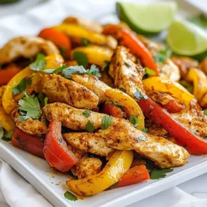 To make delicious sheet pan chicken fajitas, you'll need the following ingredients: - Chicken: 1 lb boneless, skinless chicken breasts, sliced into thin strips - Vegetables: 2 red bell peppers, sliced into thin strips, 2 yellow bell peppers, sliced into thin strips, 1 medium red onion, thinly sliced - Seasonings: 2 tablespoons fajita seasoning, 1 teaspoon garlic powder, 1 teaspoon ground cumin - Additional Ingredients: 3 tablespoons olive oil, salt and freshly ground black pepper to taste, fresh cilantro, roughly chopped (for garnish), lime wedges (for serving), tortillas (flour or corn, for serving) These ingredients work together to create a colorful and tasty meal. The chicken brings protein, while the bell peppers and onion add crunch and sweetness. The seasonings give a warm, spicy kick. Olive oil keeps everything moist and helps with cooking. Finally, cilantro and lime juice add freshness and brightness. Using these simple ingredients makes it easy to enjoy a flavorful dinner. You can find most of these items at your local grocery store. If you want to save time, pre-sliced chicken and pre-cut veggies can work just as well. {{ingredient_image_2}} Start by setting your oven to 400&deg;F (200&deg;C). This high heat cooks the chicken and veggies evenly. A hot oven helps to get that nice char on the edges. Slice the chicken into thin strips. This helps it cook fast. For the peppers and onion, aim for thin slices too. Thin pieces cook more evenly and soak up the flavors better. Drizzle 3 tablespoons of olive oil over the chicken and veggies. Then, sprinkle 2 tablespoons of fajita seasoning, 1 teaspoon of garlic powder, and 1 teaspoon of ground cumin. Add salt and pepper to taste. Mix everything well so every piece is coated. Transfer the mixture to a large baking sheet. Spread the chicken and veggies in a single layer. This is key for even cooking. If they&rsquo;re piled up, they&rsquo;ll steam instead of roast. Place the sheet pan in the preheated oven. Bake for about 25 to 30 minutes. Stir the mixture halfway through. This helps ensure the chicken is fully cooked and the veggies are tender. After baking, take the pan out and let it sit for a few minutes. This resting time allows the flavors to settle. It also keeps the chicken juicy. To serve, spoon the warm fajita mix into tortillas. Top with fresh cilantro for a burst of flavor. Don't forget lime wedges on the side. A squeeze of lime adds a zesty kick that makes these fajitas shine! For this recipe, I recommend using boneless, skinless chicken breasts. They cook quickly and stay juicy. If you prefer, chicken thighs offer more flavor and tenderness. Just cut them into strips like the breasts. Always choose fresh chicken for the best taste. You can easily make fajita seasoning at home. Mix these spices in a bowl: - 1 tablespoon chili powder - 1 teaspoon garlic powder - 1 teaspoon onion powder - 1 teaspoon ground cumin - 1 teaspoon smoked paprika - Salt and pepper to taste This blend will give your chicken and veggies a great kick. Adjust the spice levels to fit your taste. Space is key when using a sheet pan. Always spread the chicken and veggies out in a single layer. If they&rsquo;re too crowded, they will steam instead of roast. Stir the mixture halfway through cooking to help everything cook evenly. This way, you&rsquo;ll have tender chicken and crisp veggies. Pro Tips Use Fresh Ingredients: Fresh chicken and vibrant vegetables make a significant difference in flavor and texture. Always opt for the freshest produce available. Customize Your Seasoning: Feel free to adjust the fajita seasoning to your taste. Add more spice or include additional herbs for a unique twist! Don&rsquo;t Overcrowd the Pan: Spreading the chicken and vegetables in a single layer allows them to roast properly and develop a nice caramelization. Experiment with Toppings: Aside from cilantro and lime, consider adding avocado, salsa, or sour cream to enhance your fajitas with extra flavor and creaminess. {{image_4}} You can swap chicken for plant-based options. Use sliced tofu or tempeh. These options soak up flavors well. Add more veggies like zucchini or mushrooms for extra taste. Bell peppers and onions still work great. Remember to use a vegan fajita seasoning. This keeps your dish plant-based and full of flavor. Want to kick up the heat? Add jalape&ntilde;os or chili powder. Slice fresh jalape&ntilde;os and mix them in with the chicken and veggies. If you prefer chili powder, sprinkle it in the seasoning mix. Start with a little and taste as you go. This way, you control the spice level in your fajitas. Try serving the fajita mixture over rice or salad. Cooked rice makes a hearty base. Use brown rice for a healthy option. If you want something lighter, a fresh salad works too. Top it with the fajita mix and add avocado or cheese. This gives you a fun twist on the classic fajita. To store fajitas, let them cool first. Place them in an airtight container. This keeps them fresh. Store them in the fridge. They last up to three days. If you have tortillas, store them separately. This prevents them from getting soggy. To reheat, use the oven for best results. Preheat it to 350&deg;F (175&deg;C). Spread the fajitas on a baking sheet. Cover them with foil to keep moisture. Heat for about 10-15 minutes. This keeps the chicken and veggies tender. You can also use a microwave. Place fajitas in a bowl and cover it. Heat in short bursts, stirring in between. You can freeze fajitas for longer storage. Let them cool completely first. Use freezer-safe bags or containers. Remove as much air as possible. Label with the date. They can last up to three months. When ready to eat, thaw in the fridge overnight. Reheat as mentioned above. This way, your fajitas taste fresh! Yes, you can use other proteins for this dish. Try beef strips for a heartier option. Shrimp also works well and cooks quickly. For a lighter choice, use turkey breast. If you want a plant-based version, consider using tofu or tempeh. Each choice gives a unique flavor to your fajitas. To make your fajitas low-carb, skip the tortillas. Instead, serve the fajita mix over a bed of greens. Lettuce wraps also make a great alternative for a fun hand-held option. You can use cauliflower rice to add bulk while keeping carbs low. These swaps keep the dish tasty and satisfying. Pair your chicken fajitas with fresh sides for balance. Some great options include: - Mexican rice - Black beans - Corn salad - Guacamole - Salsa - Chips These sides add texture and flavor to your meal. They also help create a complete dining experience. To ensure your chicken is safe to eat, cook it to a minimum of 165&deg;F (75&deg;C). You can check this with a meat thermometer. Insert it into the thickest part of the chicken. If you don&rsquo;t have a thermometer, cut into a piece. The meat should be white with no pink. Proper cooking keeps your meal safe and delicious. In this post, I guided you through making delicious sheet pan chicken fajitas. We covered essential ingredients, step-by-step instructions, and helpful tips for perfect results. I shared ways to customize the dish and store leftovers for later. Remember, a simple prep can lead to a tasty meal. Don't hesitate to experiment with flavors and ingredients. Fajitas are versatile, fun, and easy to make. Enjoy your cooking and the delightful meals that follow!