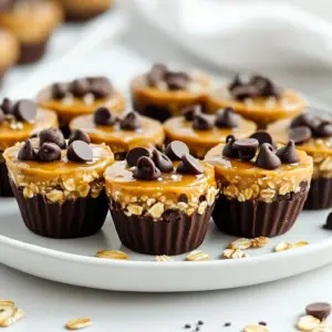 To make peanut butter oat cups, gather these simple ingredients: - 1 &frac12; cups rolled oats - 1 cup natural creamy peanut butter - ⅓ cup honey or maple syrup - &frac12; cup dark chocolate chips (dairy-free if desired) - &frac14; cup chia seeds - 1 teaspoon vanilla extract - A pinch of salt These ingredients blend perfectly to create a tasty treat. Each part adds flavor and texture. The oats provide a hearty base, while the peanut butter brings creaminess. Honey or maple syrup adds sweetness, and chocolate chips bring joy in every bite. You can easily customize your oat cups! Here are some fun toppings: - Crushed nuts for crunch - Shredded coconut for a tropical twist - Mini chocolate chips for extra sweetness Feel free to mix and match. Try adding your favorite flavors! If you need to swap some ingredients, here are some ideas: - Use almond butter or cashew butter instead of peanut butter for a different nutty flavor. - Replace honey with agave syrup for a vegan option. - If you don&rsquo;t have chia seeds, flaxseeds work well too. These swaps help you adapt the recipe to your taste. {{ingredient_image_2}} First, take a large mixing bowl. Add 1 &frac12; cups of rolled oats, &frac14; cup of chia seeds, and a pinch of salt. Stir these dry ingredients well. Make sure they are mixed evenly. This step is key for the right texture. Now, grab a separate microwave-safe bowl. Place 1 cup of natural creamy peanut butter and ⅓ cup of honey (or maple syrup) in it. Microwave the bowl for about 30 seconds. Stir it well until it becomes smooth and creamy. This mixture will bring sweetness and richness to our oat cups. Next, pour the warm peanut butter mixture into the bowl with dry ingredients. Add 1 teaspoon of vanilla extract for flavor. Use a spatula or spoon to mix everything together. Make sure the oats are well coated. The mixture should look uniform and sticky. Take a muffin tin and line it with paper liners. You can also lightly grease each cup with cooking spray. Using a cookie scoop or your hands, fill each muffin cup with the oat mixture. Press down firmly to compact it. This will help the cups hold their shape. If you want to add a twist, now is the time. Sprinkle crushed nuts, shredded coconut, or extra chocolate chips on top of each cup. This step adds flavor and fun texture to your oat cups. Feel free to get creative with your toppings! Finally, place the muffin tin into the refrigerator. Let the oat cups chill for at least 1 hour. This helps them firm up nicely. Once set, you can carefully remove them from the tin. Store them in an airtight container in the fridge for freshness. When making peanut butter oat cups, mix the dry ingredients well. Combine the rolled oats, chia seeds, and salt in a large bowl. This step ensures each bite is packed with flavor and nutrition. Mixing dry ingredients first helps blend everything evenly. To get that perfect texture, use warm peanut butter. Microwave it for 30 seconds to soften it. This makes it easier to mix. When you add the warm mixture to the dry ingredients, stir until well combined. The oats should be fully coated for a great mouthfeel. To keep your kitchen clean, use parchment paper or liners in the muffin tin. This way, the oat cups pop right out. Also, use a spatula or spoon to scrape the bowl clean. Wipe spills quickly with a damp cloth to avoid sticky messes. Pro Tips Use Natural Peanut Butter: Opt for natural creamy peanut butter without added sugars or oils for a healthier option. Experiment with Sweeteners: Feel free to swap honey with maple syrup or agave nectar for a vegan-friendly alternative. Customize Your Mix-ins: Get creative by adding dried fruits, seeds, or different types of chocolate for added flavor and texture. Store Properly: Keep the oat cups in an airtight container in the fridge to maintain their freshness and prevent them from becoming soggy. {{image_4}} You can switch up the nut butter in this recipe easily. Try almond butter for a different taste. Cashew butter works too, giving a creamier texture. Each nut butter brings its own flavor and health benefits. Remember, the consistency may vary. Adjust the honey or syrup if needed. To keep these oat cups vegan, use maple syrup instead of honey. Check that your nut butter is vegan too. For gluten-free oat cups, use certified gluten-free oats. This way, you keep every bite safe and tasty for any diet. These simple swaps let everyone enjoy this snack. Feel free to get creative with mix-ins! Add dried fruits like raisins, cranberries, or apricots for sweetness. For crunch, consider adding sunflower seeds or pumpkin seeds. You can even mix in spices like cinnamon or nutmeg for warmth. These options let you change the flavor and texture. Each variation makes this recipe unique and exciting! To keep your peanut butter oat cups fresh, place them in an airtight container. This method prevents them from drying out and keeps the flavors strong. Store them in the refrigerator for easy access. They stay tasty and perfect for snacking. If you want to save some oat cups for later, freezing is a great choice. Just wrap each cup tightly in plastic wrap. Then, place them in a freezer-safe bag or container. This way, they can last for up to three months. When you want to enjoy one, simply thaw it in the fridge overnight. These oat cups can last about one week in the fridge. To keep them fresh, avoid leaving them out at room temperature for too long. Check for any changes in smell or texture before eating. If they start to look or smell off, it&rsquo;s best to toss them. Enjoying them within a week ensures you get the best taste and texture. Yes, you can. To make these oat cups vegan, simply replace honey with maple syrup. Use dairy-free dark chocolate chips too. This way, you keep all the yummy flavors without any animal products. After chilling for at least one hour, the oat cups should be firm. Gently press on one to check. If it holds its shape, it&rsquo;s ready to eat. They should not feel too soft or mushy. You can use agave syrup or brown rice syrup instead of honey or maple syrup. These options provide similar sweetness and work well in the recipe. You can also use date syrup for a different taste. Feel free to mix in your favorite ingredients. Try adding cinnamon or nutmeg for warmth. You can also add dried fruits, like raisins or cranberries, for a chewy texture. Experiment with different nuts or seeds too! Yes, these oat cups are quite healthy! They are packed with rolled oats, which provide fiber. The peanut butter adds protein and healthy fats. Chia seeds boost nutrition with omega-3s. Just watch the portion size for added sweetness. Absolutely! You can use milk chocolate or white chocolate chips if you prefer. For a richer flavor, dark chocolate is the best choice. You can even leave out the chocolate if you want a simpler snack. Peanut butter oat cups are easy to make and fun to customize. You can enjoy different flavors and toppings. Follow the steps for a tasty snack. Remember to store them to keep them fresh. These cups are healthy and perfect for everyone. I hope you feel inspired to create your own. Now it's time to get cooking! Enjoy your oat cups and make them your own!