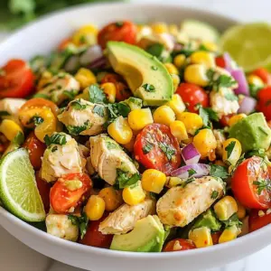 - 2 cups cooked chicken, shredded - 1 ripe avocado, diced into cubes - 1 cup cherry tomatoes, halved - 1/2 cup corn (freshly cooked or canned, drained) - 1/4 cup red onion, finely chopped - 1/4 cup fresh cilantro, chopped - 2 tablespoons freshly squeezed lime juice - 1 tablespoon extra virgin olive oil - 1 teaspoon ground cumin - Salt and freshly ground black pepper, to taste In this salad, cooked chicken gives us protein. Avocado adds creaminess and healthy fats. Cherry tomatoes bring sweetness. Corn adds crunch, while red onion offers zing. Fresh cilantro rounds out the flavors. Lime juice brightens the dish. Olive oil adds smoothness, and cumin gives a warm touch. You can add extra ingredients to boost taste. Consider adding: - Diced bell peppers for color and sweetness - Black beans for more fiber and protein - Jalape&ntilde;os for a spicy kick - Feta cheese for a salty, creamy bite These add-ins can change the salad's profile. Feel free to mix and match based on your taste. Each serving contains roughly: - Calories: 350 - Protein: 30g - Fat: 20g - Carbohydrates: 15g - Fiber: 5g This salad is healthy and filling. It provides good fats and protein to keep you satisfied. Enjoying this dish is a tasty way to eat well. {{ingredient_image_2}} First, gather all your ingredients. You need: - 2 cups cooked chicken, shredded - 1 ripe avocado, diced - 1 cup cherry tomatoes, halved - 1/2 cup corn, cooked or canned - 1/4 cup red onion, finely chopped - 1/4 cup fresh cilantro, chopped Start with the chicken. Shred it into small pieces. Next, dice the avocado into cubes. Be gentle to keep the pieces intact. Halve the cherry tomatoes and chop the red onion and cilantro. If using corn from a can, drain it well. In a large bowl, add the shredded chicken first. This is your salad base. Carefully fold in the diced avocado. Then, add the halved cherry tomatoes, corn, red onion, and chopped cilantro. Make sure all the ingredients mix well, but do it gently to avoid smashing the avocado. In a small bowl, combine the dressing ingredients. You need: - 2 tablespoons lime juice - 1 tablespoon extra virgin olive oil - 1 teaspoon ground cumin - Salt and pepper, to taste Whisk these together until you see a smooth mixture. Drizzle this dressing over your salad. Use a light touch to toss everything, so the flavors mix without breaking the avocado. After tasting, adjust the seasoning if needed. Let the salad chill in the fridge for about 15 minutes. This helps the flavors blend nicely. Enjoy your fresh and healthy avocado chicken salad! To keep avocados fresh, store them in the fridge. If you cut one open, sprinkle lime juice on the exposed flesh. This slows browning. Cover it tightly with plastic wrap. Use it within one day for the best taste. Use cooked chicken from a rotisserie for quick prep. Grilled or poached chicken also works well. Shred the chicken into bite-sized pieces. This allows the chicken to mix easily with the salad and enhances flavor. For a lovely presentation, use a large platter. Spoon the salad in the center, leaving space around it. Add extra cilantro leaves on top. Bright lime wedges add color and invite your guests to dig in. Serving on crisp lettuce adds crunch and style. Pro Tips Choose Ripe Avocados: Make sure your avocados are ripe for the best flavor and creaminess. They should yield slightly to gentle pressure when squeezed. Customize Your Protein: Feel free to substitute the chicken with grilled shrimp, tofu, or even black beans for a vegetarian option that&rsquo;s equally satisfying. Make Ahead: Prepare the salad ingredients ahead of time but add the dressing just before serving to keep the avocado fresh and vibrant. Experiment with Seasonings: Don&rsquo;t hesitate to add spices like paprika or chili powder to the dressing for an extra kick or adjust with your favorite herbs. {{image_4}} You can change the flavor with various dressings. Here are a few ideas: - Greek Yogurt Dressing: Mix Greek yogurt, garlic, and dill. - Honey Mustard Dressing: Combine honey, mustard, and a splash of vinegar. - Creamy Avocado Dressing: Blend avocado, lime juice, and a bit of water. Each dressing adds a unique twist to your salad. Experiment to find your favorite! Feel free to swap ingredients based on what you like. Try these options: - Different Proteins: Use shrimp, tofu, or turkey instead of chicken. - Add Crunch: Toss in nuts like almonds or walnuts for texture. - Fruits: Add mango or pineapple for a sweet touch. These swaps let you create a salad that matches your taste. How you serve your salad can make it special. Here are some ideas: - On a Bed of Greens: Serve your salad on lettuce or spinach for extra crunch. - In a Wrap: Use a tortilla to make a fresh, tasty wrap. - As a Side Dish: Pair it with grilled meats or fish for a complete meal. These serving options can change how you enjoy your salad every time! Store any leftover avocado chicken salad in an airtight container. This keeps the salad fresh. If you have extra dressing, store it separately. This helps avoid soggy salad. Reheat the salad gently in the microwave. Use low power to warm it up. Be careful not to overheat, as the avocado can become mushy. If you used cold chicken, heat only until warm, not hot. The salad lasts about 3 days in the fridge. After this, the avocado may brown and the flavors may fade. Check for any off smells or changes in texture before eating. Yes, you can use canned chicken. It saves time and is easy to use. Just drain the chicken and shred it. The taste may differ, but it works well in a pinch. Canned chicken blends nicely with the salad's fresh ingredients. Absolutely! This salad is great for meal prep. Make it ahead of time and store it in the fridge. Just keep the dressing separate until you are ready to eat. This way, the avocado stays fresh, and the salad remains crunchy. You can use lemon juice instead of lime juice. Lemon juice gives a nice tang and works well. If you want a sweeter taste, try using apple cider vinegar. Both options will add flavor to your salad. The salad lasts about 2 to 3 days in the fridge. Make sure to cover it tightly to keep it fresh. The avocado may brown, but you can mix it up before serving. If you notice any off smells, it&rsquo;s best to toss it. Avocado chicken salad is a tasty dish with healthy ingredients and easy steps. You learned how to prepare fresh avocados, mix a creamy dressing, and pick the right chicken. I shared tips to keep your salad fresh and ideas for fun variations. Remember, you can store leftovers and enjoy them later. With these simple tricks, you can make this salad a regular in your meals. Try customizing it to suit your taste. Each bite will be delicious!