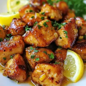 - Chicken: 1 lb boneless, skinless chicken breasts - Garlic: 6 cloves minced - Butter: 4 tablespoons unsalted - Seasoning: Salt, black pepper, paprika, dried thyme The main ingredients for Minute Garlic Butter Chicken Bites are simple yet flavorful. I use one pound of boneless, skinless chicken breasts. This cut cooks quickly and stays juicy. Next, I add six cloves of minced garlic. Garlic gives the dish its wonderful aroma and taste. For richness, I use four tablespoons of unsalted butter. It melts nicely and enhances the chicken's flavor. I season the chicken with salt, black pepper, paprika, and dried thyme. Paprika adds a mild warmth, while thyme brings a hint of earthiness. - Fresh parsley for garnish - Lemon wedges for serving Fresh parsley brightens the dish's look and taste. I chop two tablespoons and sprinkle it on top before serving. Lemon wedges are perfect on the side. A squeeze of lemon juice adds a zesty kick that complements the garlic butter. These ingredients come together to make a dish that is both easy and delicious. Each bite delivers rich flavors and a hint of brightness from the lemon. {{ingredient_image_2}} - Pat dry chicken pieces and season. Start by using paper towels to dry the chicken. This helps it brown well. Then, sprinkle paprika, salt, and black pepper on the chicken. Make sure each piece is covered evenly. - Heat butter in a skillet. Place a large skillet on medium heat. Add the unsalted butter and let it melt. Watch for it to foam; that means it is ready for cooking. - Cook chicken bites in skillet until golden. Carefully place the seasoned chicken into the skillet. Cook for about 3-4 minutes without stirring. This allows one side to turn a nice golden brown. After that, flip the chicken pieces over and cook for another 3-4 minutes. Ensure they are fully cooked and no longer pink. The chicken should reach an internal temperature of 165&deg;F or 75&deg;C. - Add garlic and saut&eacute; to fragrant perfection. Once the chicken is cooked through, lower the heat. Add minced garlic to the skillet. Saut&eacute; for 1-2 minutes until it turns fragrant and golden. Be careful not to burn the garlic, as that can ruin the flavor. - Toss with thyme and parsley. Sprinkle dried thyme over the chicken mixture. Stir gently to mix, making sure every piece is coated in that tasty garlic butter. - Serve with lemon wedges for added freshness. Remove the skillet from heat. Transfer the chicken bites to a serving platter. Add lemon wedges to the side. Guests can squeeze fresh lemon juice over the chicken for a bright, zesty flavor. - Cut chicken into similar-sized pieces. This helps them cook evenly. - Use a meat thermometer. Check that the chicken reaches 165&deg;F for safety. - Adjust seasoning to fit your taste. More salt or pepper can really change the dish. - Try adding herbs or spices. Rosemary or cayenne can add a fun twist. These small steps can elevate your Minute Garlic Butter Chicken Bites. Enjoy the process! Pro Tips Pat the Chicken Dry: This helps to achieve a better sear and golden color on the chicken bites. Use Fresh Garlic: Freshly minced garlic provides a more vibrant flavor compared to pre-minced garlic. Don't Overcrowd the Pan: Cooking the chicken in a single layer ensures even cooking and browning. Serve Immediately: These chicken bites are best enjoyed fresh off the stove to maintain their juicy texture. {{image_4}} You can easily change the main protein in this dish. For a seafood twist, swap chicken for shrimp. Shrimp cooks fast and absorbs flavors well. If you prefer a plant-based option, use tofu instead. Make sure to press the tofu to remove excess moisture before cooking. Another option is to use ghee instead of butter. Ghee adds a rich, nutty flavor to the dish. This change works well if you want a deeper taste or are lactose-intolerant. To customize the heat level, add a pinch of red pepper flakes. This small change can bring warmth without overpowering the dish. If you like different herbs, try using oregano or basil. These herbs add a unique twist and can elevate the flavor profile. Experimenting with these variations can help you find your favorite version of garlic butter chicken bites. Don't hesitate to mix and match to suit your taste! After you enjoy your Minute Garlic Butter Chicken Bites, store any leftovers in the fridge. Make sure they cool down to room temperature first. This helps keep the chicken juicy. Use airtight containers to prevent air from getting in. This keeps your chicken bites fresh for up to three days. To reheat, you can use the stovetop or microwave. For the stovetop, place the chicken in a skillet over low heat. Stir it gently until warm. This method keeps the flavor and texture nice. If you use the microwave, set it to medium power. Heat in short bursts, checking every 30 seconds. This way, you avoid drying out the chicken. Enjoy your meal just like it was fresh! Can I make this recipe in advance? Yes, you can make these garlic butter chicken bites ahead of time. Cook the chicken as directed, then let it cool. Store it in an airtight container in the fridge for up to three days. When ready to eat, just reheat it gently on the stove. This keeps the chicken juicy. What sides pair well with garlic butter chicken bites? These chicken bites go well with many sides. Here are some great options: - Garlic mashed potatoes - Steamed broccoli - Rice pilaf - Crisp salad - Roasted vegetables These sides complement the rich flavors of the chicken. Can I double the recipe for a party? Absolutely! Doubling the recipe works well. Just use two pounds of chicken. You may need to cook it in batches. This way, the chicken can brown nicely without overcrowding the pan. How to make it gluten-free or dairy-free? To make this dish gluten-free, ensure your butter is gluten-free. For a dairy-free version, use olive oil or coconut oil instead of butter. The taste will still be great, and you won&rsquo;t miss the dairy! This blog post shared a tasty garlic butter chicken bites recipe. You learned about the main ingredients, preparation steps, and cooking process. We discussed tips for cooking perfectly and ways to enhance flavor. You also found variations and storage info to keep leftovers fresh. In summary, you can enjoy this dish in many ways. Get creative with ingredients and flavors. Enjoy cooking and sharing this meal with loved ones!