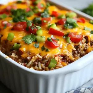 - 1 pound ground beef - 1 cup long-grain white rice, rinsed thoroughly - 1 cup smoked cheddar cheese, freshly shredded - 1 small onion, finely diced - 2 cloves garlic, minced - 1 bell pepper (any color), diced into small pieces - 3 cups beef broth (preferably low-sodium) - 1 teaspoon smoked paprika - 1 teaspoon dried oregano In this casserole, each ingredient plays a key role. The ground beef gives a hearty base. Long-grain white rice absorbs the flavors well. It also makes the dish filling. Smoked cheddar cheese adds a unique twist. It brings a rich, smoky taste that blends beautifully. Aromatics like onion, garlic, and bell pepper add depth. They bring sweetness and a nice aroma. When you saut&eacute; them, they become tender and flavorful. This step is crucial for crafting a tasty dish. The seasonings also matter. Beef broth gives moisture and flavor. Smoked paprika adds a warm, smoky note. Dried oregano brings a hint of earthiness. Together, they enhance the overall taste. These ingredients come together for a comforting meal. Each bite will leave you wanting more. {{ingredient_image_2}} 1. First, preheat your oven to 350&deg;F (175&deg;C). This step is key. It gets the oven ready for baking. 2. Next, grab a large oven-safe skillet or casserole dish. Pour in 1 tablespoon of extra virgin olive oil. 3. Warm the oil over medium heat. Once hot, add 1 small diced onion and 1 diced bell pepper. 4. Saut&eacute; these for about 3-4 minutes. You want them tender and smelling great. 1. Now, add 2 minced garlic cloves and 1 pound of ground beef to the skillet. 2. Cook the beef, breaking it up with a spatula. It should be browned with no pink spots left. 3. Drain any excess fat from the pan. This keeps your casserole from being greasy. 4. Sprinkle in 1 teaspoon of smoked paprika and 1 teaspoon of dried oregano. Stir well to mix the flavors. 5. Season with salt and freshly cracked pepper to your taste. This step boosts the dish&rsquo;s flavor. 1. Add 1 cup of rinsed long-grain white rice and 1 can of drained diced tomatoes to the beef. 2. Stir everything together gently. You want the rice and tomatoes mixed well with the beef. 3. Slowly pour in 3 cups of beef broth. Make sure everything is well combined. 4. Bring this mixture to a gentle simmer. Once simmering, evenly sprinkle 1 cup of shredded smoked cheddar cheese on top. 1. Cover the skillet or casserole dish with a lid or aluminum foil. 2. Carefully place it in the preheated oven. Bake for 30-35 minutes. Check if the rice is tender and liquid mostly absorbed. 3. When it's done, remove it from the oven. Let it rest for about 5 minutes. 4. Using a fork, fluff the casserole gently. This mixes the layers nicely. 5. If you like, garnish with fresh cilantro or parsley for a pop of color. Enjoy your Smoked Cheddar Beef & Rice Casserole! - Choosing the right rice: I always use long-grain white rice for a fluffy texture. It cooks evenly and absorbs flavors well. If you prefer, jasmine rice also works great. - Adjusting liquid for preferences: You may want more or less liquid based on your taste. If you like a creamier casserole, add a bit more broth. For a drier texture, reduce the liquid slightly. - Additional seasonings to try: You can enhance the flavor with a pinch of cayenne pepper for some heat. A dash of garlic powder can also add depth. - Suggestions for garnishing: Fresh cilantro or parsley makes a lovely topping. A sprinkle of green onions adds a nice crunch too. - Adjusting for different ovens: Every oven is unique. If yours runs hot, check the casserole a few minutes early. It should be bubbly and golden on top. - Ensuring even cooking: Stir the casserole halfway through baking. This helps distribute heat and ensures the rice cooks evenly. Pro Tips Choose Your Cheese: Experiment with different types of cheese, like gouda or pepper jack, to give the casserole a unique flavor twist. Rice Rinsing: Always rinse your rice thoroughly before cooking to remove excess starch, which helps prevent the casserole from becoming sticky. Customize Your Veggies: Feel free to add your favorite vegetables, such as zucchini or spinach, for added nutrition and flavor. Let It Rest: Allow the casserole to rest for a few minutes after baking; this helps the flavors meld and makes it easier to serve. {{image_4}} You can change the cheese in this dish. Try mozzarella, pepper jack, or gouda for a twist. Each cheese gives the casserole its unique taste. If you want a vegetarian version, swap ground beef for lentils, beans, or mushrooms. This keeps the dish hearty and full of flavor. To spice things up, add cayenne pepper, red pepper flakes, or jalape&ntilde;os. These will give your casserole a nice kick. You can also mix in different vegetables like zucchini, corn, or spinach. They add nutrition and color, making your meal even better. This casserole pairs well with a fresh green salad or crusty bread. You can also serve it with some sour cream or avocado slices for a creamy touch. For a fun twist, top the casserole with crushed tortilla chips or a sprinkle of green onions. This adds crunch and extra flavor to each bite. To keep your smoked cheddar beef and rice casserole fresh, follow these tips: - Refrigeration tips: Place leftover casserole in an airtight container. It will stay good in the fridge for up to 3 days. Always cool it down before sealing the container. - Freezing instructions: For longer storage, freeze the casserole. Use a freezer-safe container or wrap it tightly in plastic wrap. It can last up to 3 months in the freezer. Thaw it in the fridge overnight before reheating. When it's time to enjoy your casserole again, here are the best ways to reheat it: - Best methods for reheating: The oven method works best. Preheat your oven to 350&deg;F (175&deg;C). Place the casserole in a baking dish and cover it with foil. Heat for about 20-30 minutes, or until hot. You can also use the microwave. Heat in 1-minute intervals, stirring in between, until warmed through. - Ensuring quality after storage: Adding a little broth can help keep it moist while reheating. Check the texture and taste before serving. If needed, you can sprinkle fresh cheese on top while reheating for extra flavor. How to make the casserole ahead of time? You can prepare the casserole a day before. Follow the recipe, but don&rsquo;t bake it yet. After mixing the ingredients, cover the dish and store it in the fridge. When you&rsquo;re ready to bake, just pop it in the oven. It might need a few extra minutes to cook. Can I use brown rice instead of white rice? Yes, you can use brown rice. Just remember that brown rice takes longer to cook. You should also add more broth to help it cook through. A good rule is to add 1/2 cup more broth and increase the baking time by 10-15 minutes. What if I don&rsquo;t have smoked paprika? If you lack smoked paprika, use regular paprika. Add a pinch of cayenne pepper for a hint of smokiness. You can also try a mix of regular paprika and a dash of liquid smoke for extra flavor. Can I substitute ground turkey for beef? Absolutely! Ground turkey is a great swap. It will make the dish lighter. You can cook it just like the beef. The flavors from the cheese and spices will still shine through. How to make it gluten-free? This casserole is simple to make gluten-free. Use gluten-free broth and check that your smoked cheddar is gluten-free. The rice is naturally gluten-free, so you&rsquo;re all set! Dairy-free alternatives for the cheese? For a dairy-free option, try using vegan cheese. Look for a brand that melts well. Nutritional yeast can also add a cheesy flavor if you want to skip the cheese entirely. This blog post shared how to make a tasty casserole. We covered essential ingredients, like beef and cheese. Preparing the dish involved saut&eacute;ing vegetables and cooking beef. I also provided tips for perfect texture and flavor. You can swap ingredients and adjust cooking times to suit your taste. Store leftovers correctly and reheat to enjoy later. With these steps, you can create a delicious meal for friends and family. Enjoy experimenting with the recipe and making it your own!
