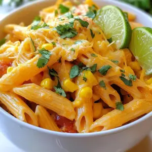 - 8 oz penne pasta - 1 can (10 oz) Rotel diced tomatoes with green chilies - 1 cup heavy cream - 1 cup shredded cheddar cheese - 1/2 cup cream cheese, softened - 1 cup corn (canned or frozen) - 1 teaspoon garlic powder - 1 teaspoon onion powder - 1/2 teaspoon cumin - 1 cup cooked shredded chicken (optional for added protein) - Salt and pepper to taste Creamy Rotel Fiesta Pasta is a simple dish with bold flavors. You need just a few key ingredients for a rich taste. First, penne pasta gives a nice bite. I love how it holds the sauce well. Rotel diced tomatoes add spice and zest. They come with green chilies, making them perfect for this dish. The heavy cream and cream cheese create a smooth, creamy sauce. These ingredients blend well and make the dish feel rich. Cheddar cheese adds a sharp flavor. It melts beautifully into the sauce. You can also use corn for sweetness and texture. It adds a nice pop of color and taste. Spices like garlic powder, onion powder, and cumin bring warmth to the dish. They enhance the overall flavor without being overpowering. If you want to add protein, cooked shredded chicken works great. It makes the dish heartier. Finally, season with salt and pepper to taste. This step is key to bringing out all the flavors. Gather these ingredients, and you're ready to make a tasty meal! {{ingredient_image_2}} To start, boil water in a large pot. Add salt to the water for flavor. Once it boils, add 8 oz of penne pasta. Cook it until it is al dente, which means it should be firm to the bite. This usually takes about 8 to 10 minutes. After cooking, drain the pasta and let it cool for a bit. Next, we move on to the sauce. In a large skillet, add the can of Rotel diced tomatoes along with all the juices. Pour in 1 cup of heavy cream and add 1/2 cup of softened cream cheese. Stir this mixture over medium heat. Keep stirring until the cream cheese melts fully. You want a smooth and creamy sauce. Now, let&rsquo;s add some cheesy goodness. Mix in 1 cup of shredded cheddar cheese, 1 cup of corn, and seasonings like 1 teaspoon of garlic powder, 1 teaspoon of onion powder, and 1/2 teaspoon of cumin. Stir until the cheese melts and the sauce is creamy. If you want extra protein, fold in 1 cup of cooked shredded chicken. Let it simmer for 2 to 3 minutes, then add salt and pepper to taste. Time to bring it all together! Toss the al dente penne pasta into the creamy sauce. Stir well so every piece of pasta gets coated in that rich sauce. Once mixed, remove the skillet from the heat. Let it sit for about a minute. This resting time lets the flavors meld together beautifully. To avoid overcooked pasta, cook the penne just until it's al dente. This means it should still have a slight bite. Keep an eye on it, as it can cook fast. After draining, let it cool slightly. This prevents it from becoming mushy when mixed with the sauce. To ensure the sauce stays creamy, whisk the cream cheese into the heavy cream slowly. Stir well as it melts. Keep the heat at medium to avoid boiling. High heat can cause the cream to separate, ruining that smooth texture. For added depth, consider using spices like smoked paprika or cayenne pepper. These can elevate the flavor without much effort. Fresh herbs, like cilantro or parsley, also bring brightness to the dish. When melting cheese, do it over low heat. Add it gradually to the sauce. Stir constantly to help it melt evenly. This technique avoids clumps and ensures a silky sauce. Serve your creamy pasta in deep bowls. This makes for a beautiful presentation. Top each serving with fresh cilantro for a splash of color. For added flair, sprinkle extra cheese on top. Complement your meal with a side of garlic bread or a fresh salad. These sides balance the richness of the pasta. A lime wedge on the side adds a zesty touch when squeezed over the dish right before eating. Pro Tips Cook Pasta Al Dente: Ensure you cook the penne pasta just until al dente to maintain a perfect texture that holds up in the creamy sauce. Fresh Ingredients Matter: For the best flavor, use fresh cilantro and consider using fresh corn off the cob, if available, instead of canned or frozen. Experiment with Cheese: Feel free to mix different types of cheese such as Monterey Jack or Pepper Jack for an extra kick in flavor. Customize to Your Taste: Adjust the spices according to your preference; add more cumin for warmth or a dash of cayenne pepper for heat. {{image_4}} For a meat-free dish, swap shredded chicken with other protein sources. Try using canned black beans or cooked lentils for added texture and flavor. Both options boost protein while keeping the dish hearty. You can also add more veggies for a colorful and nutritious twist. Consider bell peppers, zucchini, or spinach. Saut&eacute; them briefly before adding to the creamy sauce. This not only adds nutrients but also makes your pasta more vibrant and appealing. To adjust the spice level, you have many options. For a mild flavor, stick to the original recipe. Use a mild salsa or reduce the amount of Rotel. If you like it spicier, try using hot salsa or adding diced jalape&ntilde;os. You can also tweak the seasonings. Add more cumin or chili powder for a bolder taste. Just remember to start with a little, and taste as you go. This way, you can find your perfect heat level. If you're looking for gluten-free options, swap the penne pasta for gluten-free pasta made from rice or quinoa. These options cook similarly and retain a nice texture. You can also experiment with different pasta shapes. Fusilli, shells, or even farfalle can add fun textures to your dish. Each shape holds the creamy sauce differently, making every bite unique and enjoyable. To keep your Creamy Rotel Fiesta Pasta fresh, follow these steps: - Let the pasta cool to room temperature. - Place it in an airtight container. - Store it in the fridge. This way, it can last for about 3 to 4 days. Use a glass or plastic container that seals well for best results. When you're ready to enjoy your leftovers, you can reheat them in a few ways: - Microwave: Place the pasta in a microwave-safe bowl. Add a splash of water or milk to keep it moist. Heat in 30-second bursts, stirring in between. - Stovetop: Pour the pasta into a skillet over medium heat. Add a bit of milk or cream and stir until warm. - Oven: Preheat your oven to 350&deg;F. Transfer the pasta to a baking dish, cover it with foil, and bake for about 15-20 minutes. No matter how you reheat it, add a touch of cream to keep the texture creamy and smooth. If you want to freeze your Creamy Rotel Fiesta Pasta, here&rsquo;s how: - Cool the pasta completely before freezing. - Pack it in a freezer-safe container or bag. - Remove as much air as possible. For best taste, use it within 2 to 3 months. To thaw frozen pasta, place it in the fridge overnight. For reheating, use the stovetop method. Add a splash of cream or milk to help regain that creamy texture. Enjoy your delicious meal! Yes, you can make this dish ahead. Store it in an airtight container. Keep it in the fridge for up to three days. When you're ready to eat, reheat it on the stovetop or in the microwave. Add a splash of milk or broth to help keep it creamy. Stir well as you warm it up. For a lighter version, try using half-and-half or whole milk. You can also blend silken tofu for a creamy texture. Another option is to use coconut cream if you want a hint of sweetness. Each choice keeps the dish tasty without adding too many calories. Yes, you can make it dairy-free! Use coconut milk or almond milk in place of heavy cream. For cheese, try dairy-free cream cheese or nutritional yeast. These options keep the flavor while avoiding dairy. Taste as you go to find the right balance. Rotel diced tomatoes have a mild heat. They mix tomatoes with green chilies, giving them a gentle kick. If you want less spice, look for mild Rotel. For more heat, choose the original or hot version. You can also add extra spices like cayenne pepper to adjust the heat. In this post, we've explored how to make Creamy Rotel Fiesta Pasta. We discussed the key ingredients, like penne pasta, Rotel tomatoes, and cheese. You learned step-by-step instructions for cooking the pasta and making a creamy sauce. We also shared tips for perfect texture and flavor. Don&rsquo;t forget about fun variations, from vegetarian options to spice levels. Finally, we covered how to store and reheat leftovers. With these ideas, you can create a tasty dish that everyone will enjoy. Happy cooking!