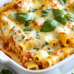 - 1 pound ziti pasta - 1 cup ricotta cheese - 1 cup mozzarella cheese, shredded - 1 cup parmesan cheese, grated - 1/2 cup gorgonzola cheese, crumbled - 1/2 cup cheddar cheese, shredded - 3 cups marinara sauce - 1 tablespoon olive oil - 2 cloves garlic, minced - 1 teaspoon dried oregano - 1 teaspoon dried basil - Salt and pepper to taste - Fresh basil leaves for garnish (optional) To make Five Cheese Ziti, you need a mix of cheeses. The ricotta gives a creamy base. Mozzarella provides stretch, while parmesan adds sharpness. Gorgonzola brings a tangy kick, and cheddar gives a rich flavor. Combine these with ziti pasta for a hearty dish. Marinara sauce ties it together, making it rich and flavorful. - Alternative cheese choices - Homemade versus store-bought marinara sauce - Additional herbs or spices You can switch up the cheeses to suit your taste. Go for Fontina or goat cheese for a twist. If you have time, try making your own marinara. It adds a fresh touch. You can also add herbs or spices like red pepper flakes for heat. These small changes can elevate your dish even more. {{ingredient_image_2}} - Preheat your oven to 375&deg;F (190&deg;C). This gets it hot for baking. - In a pot of boiling salted water, cook the ziti pasta. Aim for an al dente texture. Drain it and set aside in a large mixing bowl. - In a skillet, add 1 tablespoon of olive oil over medium heat. Once it shimmers, add 2 cloves of minced garlic. Saut&eacute; for about 1 minute until fragrant and golden. - In your large mixing bowl, combine the drained ziti, 1 cup of ricotta cheese, 1 cup of shredded mozzarella cheese, and &frac12; cup of grated parmesan cheese. - Pour in half of the marinara sauce from the skillet. Mix everything well to coat the pasta. - Spread a layer of the remaining marinara sauce in a large baking dish. This will be the base for your ziti. - Spoon half of the ziti mixture on top of the marinara. Spread it evenly. - Add half of the crumbled gorgonzola and &frac12; cup of shredded cheddar cheese on top for extra flavor. - Pour another layer of marinara sauce over this first ziti layer. Then add the remaining ziti mixture on top. Spread it evenly again. - Top this layer with the rest of the marinara sauce. Make sure the ziti is covered. Finally, sprinkle the last bits of mozzarella, gorgonzola, cheddar, and parmesan cheese on top. - Cover the baking dish tightly with aluminum foil. This keeps the moisture in. Bake it in the oven for 25 minutes. - After 25 minutes, remove the foil. Bake for another 15 minutes. This gives you a bubbly and golden-brown cheese top. - Let the ziti cool for a few minutes. Slice into portions and serve hot. If you like, garnish with fresh basil leaves for a nice touch. To get a great cheese melt, choose the right cheese blend. My favorite mix includes mozzarella, ricotta, and gorgonzola. These cheeses melt well and give great flavor. Bake your ziti at 375&deg;F (190&deg;C). This temperature helps all the cheeses blend nicely. Cover with foil for the first part of baking, then remove it for a bubbly top. Avoid overcooked ziti by cooking it just until al dente. This means it should be firm but not hard. Follow the package directions closely for the best results. Salting the water is key for flavor. Use about one tablespoon of salt per gallon of water. This simple step makes a big difference in taste. Feel free to add more herbs or spices to boost flavor. Basil and oregano work well, but try adding red pepper flakes for heat. You can also customize your marinara sauce. Consider adding saut&eacute;ed onions or bell peppers for extra depth. These tweaks make your dish even more delicious and unique. Pro Tips Use Fresh Herbs: Fresh basil can elevate the flavor of your ziti. Add it just before serving to maintain its vibrant taste and color. Experiment with Cheeses: Feel free to mix and match different cheeses based on your preference. A blend of smoked gouda or fontina can add an interesting twist. Make Ahead: You can prepare the ziti in advance and store it in the refrigerator. Just bake it when you're ready to serve, adding a few extra minutes to the cooking time. Check for Doneness: Keep an eye on the cheese crust while baking. If it&rsquo;s not browning as you&rsquo;d like, you can broil it for a few minutes at the end for a golden finish. {{image_4}} You can swap cheeses in this recipe. Try gouda or fontina for a twist. These cheeses melt well and add a creamy texture. If you're vegan, use cashew cheese or a store-bought vegan blend. They work great and keep the dish tasty. Want to make it heartier? Add cooked ground beef, turkey, or sausage. Brown the meat in a pan and mix it in before baking. You can also add veggies like spinach, mushrooms, or bell peppers. This gives more flavor and nutrients to your meal. For a gluten-free version, choose gluten-free pasta. Rice or quinoa pasta works well. Just watch the cooking time, as these may cook faster. Check the package for details. This way, everyone can enjoy the cheesy goodness! After enjoying your Five Cheese Ziti, store any leftovers for the next day. Use an airtight container to keep it fresh. This helps prevent the pasta from drying out or absorbing other fridge smells. Your ziti can last in the fridge for about three to four days. Just make sure it&rsquo;s cooled down before you store it. To freeze your Five Cheese Ziti, first let it cool completely. Then, transfer it to a freezer-safe container. You can also wrap it tightly in plastic wrap and then foil for added protection. This way, it stays fresh for up to three months. When you&rsquo;re ready to enjoy it again, take it out and let it thaw in the fridge overnight. Reheat it in the oven at 350&deg;F (175&deg;C) until it&rsquo;s hot throughout. If it's frozen, it may take about an hour. Cover it with foil to keep moisture in, then uncover for a nice crust at the end. Enjoy every cheesy bite! You can use cottage cheese instead of ricotta. It gives a similar texture. For a dairy-free option, try blended silken tofu. It will mimic the creaminess well. If you want a thicker mix, blend the tofu with a bit of lemon juice. This helps add a fresh flavor. Yes, you can prep it a day in advance. Just assemble the dish, cover it, and store it in the fridge. When you are ready to bake, let it sit at room temperature for 30 minutes. This helps with even cooking. For reheating, cover it with foil initially. Bake at 375&deg;F (190&deg;C) for 25 minutes, then uncover for 10 more minutes. This keeps the cheese nice and melty. Add red pepper flakes to the marinara sauce. You can also mix in some diced jalape&ntilde;os for a kick. If you want a smoky flavor, try adding chipotle powder. Pair these spices with fresh herbs like cilantro for a unique taste. Five Cheese Ziti is a fun and easy dish to make. We covered the main ingredients, step-by-step instructions, and clever tips to help you succeed. You can mix different cheeses and customize the recipe. Storing leftovers is simple, and we even shared answers to common questions. I hope you feel ready to create your own cheesy ziti masterpiece. Enjoy every bite, and don&rsquo;t hesitate to get creative!
