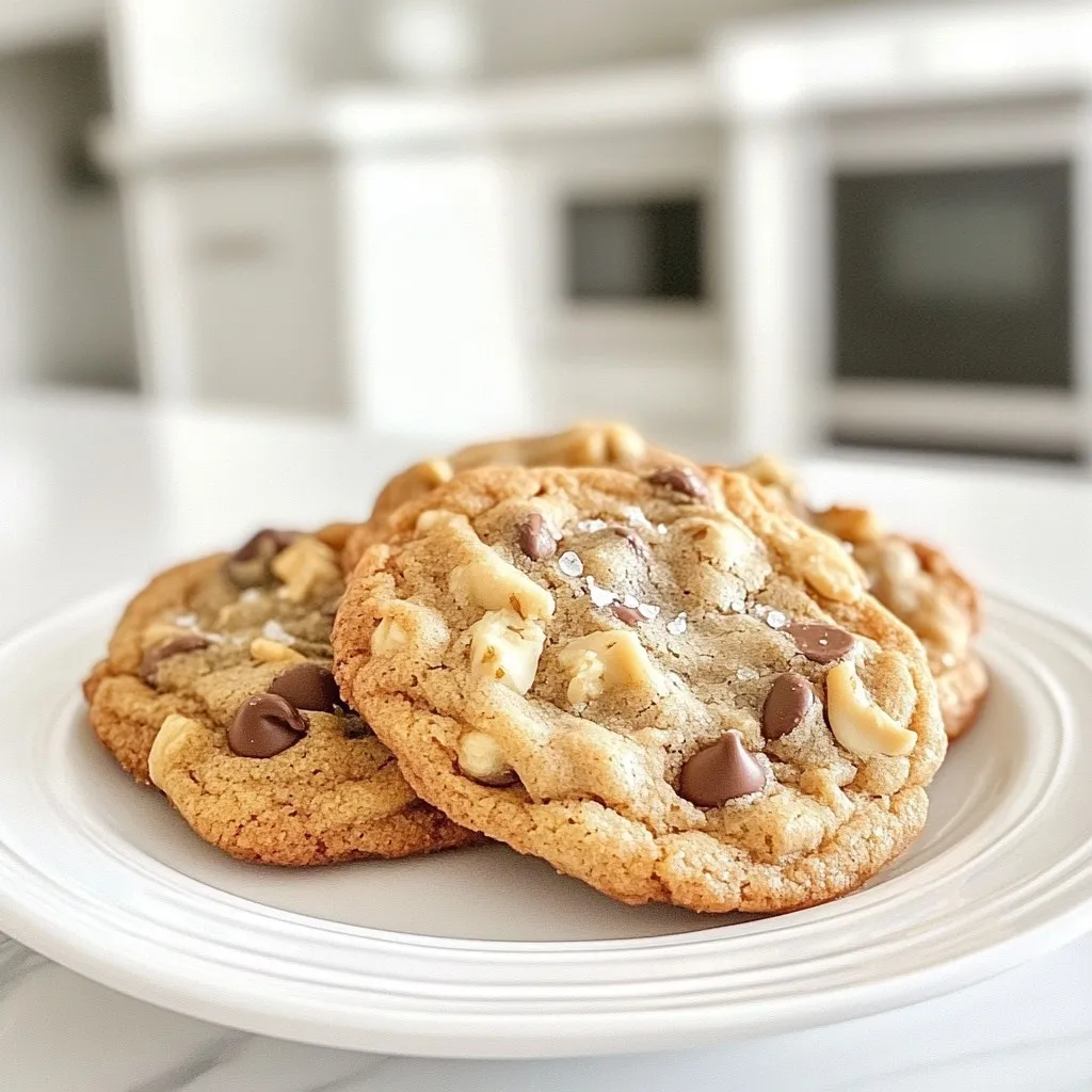 To make the ultimate chewy chocolate chip cookies, you will need: - 2 1/4 cups all-purpose flour - 1/2 teaspoon baking soda - 1/2 teaspoon salt - 3/4 cup unsalted butter, softened - 1 cup packed brown sugar (light or dark) - 1/2 cup granulated sugar - 1 tablespoon pure vanilla extract - 2 large eggs, at room temperature - 1 1/2 cups semi-sweet chocolate chips - 1/2 cup finely chopped walnuts (optional) - Flaky sea salt, for topping Baking needs precise measurements. Follow these tips for success: - Use dry measuring cups for flour and sugar. - Level off the top with a knife for accuracy. - For sticky ingredients like brown sugar, pack it tightly in the cup. - Use a kitchen scale for the best precision. You can adjust ingredients based on dietary needs: - Gluten-Free: Use gluten-free all-purpose flour. - Dairy-Free: Substitute with vegan butter or coconut oil. - Egg-Free: Replace each egg with 1/4 cup unsweetened applesauce or a flax egg. - Nuts-Free: Omit walnuts if you have nut allergies or replace them with seeds. {{ingredient_image_2}} Start by preheating your oven to 350°F (175°C). This step is key for even baking. While the oven heats up, grab two baking sheets. Line them with parchment paper. This will help the cookies not stick. In a medium bowl, whisk together the flour, baking soda, and salt. Make sure they mix well. This step adds air to the flour, which is good for texture. Set this mixture aside for later. In a large bowl, use an electric mixer to cream the softened butter with both sugars. Blend for 2 to 3 minutes. The mix should turn light and fluffy. This process adds air, which helps cookies rise and become soft. Next, add the vanilla extract to the butter-sugar mix. Then, crack in the eggs one at a time. Beat well after each addition. This ensures the eggs mix fully, adding moisture and richness. Now, carefully add the dry ingredient mix to the wet mix. Use low speed to combine them. Stop mixing as soon as the flour disappears. Overmixing can lead to tough cookies, which we don’t want. Using a spatula, fold in the semi-sweet chocolate chips. If you love nuts, add the chopped walnuts too. Make sure they spread evenly throughout the dough. This adds great flavor and texture. Grab a cookie scoop or a tablespoon. Drop heaping spoonfuls of dough onto your prepared baking sheets. Leave about 2 inches between each scoop. This space allows the cookies to spread while baking. Before baking, sprinkle a tiny pinch of flaky sea salt on each dough ball. This boosts the flavor. Place the sheets in the oven and bake for 10 to 12 minutes. Look for lightly golden edges and soft centers. Once baked, pull the sheets from the oven. Let the cookies sit for 5 minutes to firm up. Then, transfer them to wire racks to cool completely. Store your cookies in an airtight container for freshness. To get that perfect chewy texture, follow a few simple tips. First, use room temperature butter. This helps the butter blend well with sugars. Next, do not overmix the dough when adding flour. Overmixing can lead to tough cookies. Also, try using more brown sugar than white sugar. Brown sugar adds moisture and chewiness. Finally, bake the cookies just until the edges are golden. This keeps the centers soft and chewy. Some mistakes can ruin your cookies. One common error is using cold ingredients. Always use room temperature eggs and butter. This helps them mix better. Another mistake is not measuring flour correctly. Too much flour makes cookies dry. Use the spoon-and-level method for accurate measuring. Lastly, don’t forget to check your oven temperature. An oven that is too hot can burn the cookies. To boost the chocolate flavor, pick good quality chocolate chips. Semi-sweet chips work great, but you can use dark chocolate for a richer taste. Adding a bit of instant coffee to the dough can also enhance chocolate flavor. Just a teaspoon will do. Finally, sprinkle a pinch of flaky sea salt on top before baking. This adds contrast and brings out the chocolate taste even more. Pro Tips Chill the Dough: For even chewier cookies, chill the dough for at least 30 minutes before baking. This helps to enhance the flavors and prevent spreading. Use Quality Chocolate: Opt for high-quality semi-sweet chocolate chips for a richer flavor. Consider mixing in dark chocolate for a deeper taste. Adjust Baking Time: Keep an eye on the cookies while baking. If you prefer a softer center, take them out when they are lightly golden at the edges but still soft in the middle. Store Properly: To keep cookies fresh and chewy, store them in an airtight container at room temperature. You can also layer them with parchment paper to prevent sticking. {{image_4}} To make gluten-free chewy chocolate chip cookies, swap the all-purpose flour for gluten-free flour. You can find many blends at stores. Look for one that includes xanthan gum, as this helps with texture. Use the same amount as the recipe calls for. These cookies still taste great! The texture may be a bit different, but they remain soft and chewy. For a vegan option, replace the butter with coconut oil or a vegan butter substitute. Use flax eggs instead of regular eggs. To make a flax egg, mix one tablespoon of ground flaxseed with three tablespoons of water. Let it sit for five minutes to thicken. Use dairy-free chocolate chips to keep it vegan. These cookies will still be soft and delicious! You can easily change up the flavors in your cookies. For a peanut butter twist, add 1/2 cup of creamy peanut butter to the butter and sugars when you mix them. This gives a rich nutty taste. If you love mint, try adding 1/2 teaspoon of mint extract to the wet ingredients. You can also mix in chocolate chunks or nuts for extra texture. These fun twists keep your cookie game exciting! Store your chewy chocolate chip cookies in an airtight container. This keeps them fresh and soft. You can use a cookie jar or a sealable plastic bag. For best taste, keep them at room temperature. Avoid placing them in the fridge, as cold air can dry them out. Freezing cookie dough is easy and smart. After mixing, scoop the dough into balls. Place them on a baking sheet and freeze until firm. Then, transfer the dough balls to a freezer bag. This way, you can bake fresh cookies anytime! Just preheat the oven and add a few extra minutes to baking time. Chewy cookies last about one week at room temperature. If you want them to last longer, freeze them. Frozen cookies can stay fresh for about three months. Just remember to thaw them at room temperature before enjoying. This keeps their chewy texture intact. Chewy cookies contain more moisture than crispy ones. This moisture comes from using brown sugar, butter, and eggs. Brown sugar has more moisture than white sugar. It helps keep cookies soft. Also, don’t overmix the dough. Overmixing can lead to tough cookies. Yes! You can mix and match chocolate chips. Dark, milk, or even white chocolate work well. You can also try flavored chips, like peanut butter or mint. Just remember to keep the total amount the same. This recipe uses 1 1/2 cups of chips. To stop cookies from spreading, chill the dough before baking. This helps the fats harden again. You can chill it for 30 minutes to an hour. Also, use the right amount of flour. Too little flour can cause spreading. Yes, using room temperature ingredients is best. It helps the butter mix well with the sugars. Room temperature eggs blend easily into the batter. This way, the dough stays smooth and creamy. If your ingredients are cold, the cookies may not turn out right. In this post, we covered everything about baking the perfect chewy chocolate chip cookies. We explored key ingredients, precise measuring, and helpful substitutions for dietary needs. I gave you step-by-step instructions, from mixing to baking. You learned tips for chewy texture and how to avoid common mistakes. Variations were also shared, like gluten-free and vegan options. Remember, baking is about experimenting and having fun. With these insights, you can create delicious cookies everyone will love. Enjoy your baking journey!