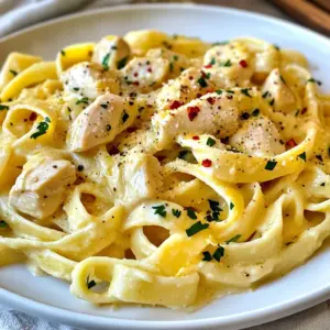 - 2 boneless, skinless chicken breasts - 8 oz pasta (fettuccine or spaghetti) - 4 tablespoons unsalted butter - 4 cloves garlic - 1 cup low-sodium chicken broth - 1 cup heavy cream - 1/2 teaspoon red pepper flakes - Salt and freshly ground black pepper - 1/4 cup freshly grated Parmesan cheese - Fresh parsley for garnish When I make Garlic Butter Chicken Pasta, I love using fresh ingredients. The chicken breasts are my main focus. I cut them into bite-sized pieces for quick cooking. This keeps them tender and juicy. Next, I pick my pasta. Fettuccine or spaghetti works great. I like to use 8 ounces. This amount serves four people nicely. Butter is key in this dish. I use 4 tablespoons of unsalted butter. It gives the sauce a rich taste and smooth texture. Garlic brings a lovely aroma. I use 4 cloves, minced finely. The more garlic, the better, right? For the sauce, I add 1 cup of low-sodium chicken broth. It adds flavor and richness. I also use 1 cup of heavy cream for creaminess. Seasoning is important to me. I add 1/2 teaspoon of red pepper flakes for a little kick. Salt and black pepper balance the flavors. Finally, I sprinkle 1/4 cup of freshly grated Parmesan cheese on top. It melts into the pasta beautifully. Fresh parsley is my garnish. It adds a pop of color and freshness. This mix of ingredients makes for a quick and tasty meal that pleases everyone. Enjoy creating this delightful dish! {{ingredient_image_2}} - Boil a large pot of salted water. - Add 8 oz of your chosen pasta. - Cook until al dente, about 8-10 minutes. - Reserve 1/2 cup of pasta water, then drain the pasta. - In a large skillet, heat 2 tablespoons of butter over medium heat. - Add 2 boneless, skinless chicken breasts cut into pieces. - Season with salt and pepper. - Cook for 5-7 minutes until browned and cooked through. - Transfer the chicken to a plate and keep it warm. - In the same skillet, melt the remaining 2 tablespoons of butter. - Add 4 cloves of minced garlic. - Saut&eacute; for 1-2 minutes until fragrant, but don&rsquo;t burn it. - Pour in 1 cup of low-sodium chicken broth. - Bring it to a gentle simmer and reduce for 3-4 minutes. - Stir in 1 cup of heavy cream and 1/4 cup of grated Parmesan. - Add 1/2 teaspoon of red pepper flakes if you like heat. - Simmer for 3 minutes while stirring. - Return the cooked chicken to the skillet. - Toss in the drained pasta. - Mix everything gently. - If the sauce is thick, add some reserved pasta water. - Taste the dish and adjust seasoning with salt and pepper. - Serve hot in bowls, garnished with fresh parsley. - For extra flair, add more Parmesan on top. - To know when chicken is cooked, cut a piece open. It should be white inside, not pink. - For perfect pasta texture, cook it until it's al dente. This means it should be firm but not hard. Don't forget to reserve some pasta water; it helps the sauce stick. - You can add extra spices like Italian seasoning or garlic powder for more flavor. - To balance creaminess with acidity, squeeze some lemon juice into the sauce. This will add a nice zing. - For garnishing, sprinkle fresh parsley and extra Parmesan on top. It looks pretty and adds flavor. - Serve with crusty bread to soak up the delicious sauce. A simple salad on the side makes it a complete meal. Pro Tips Use Fresh Garlic: Freshly minced garlic provides a more vibrant flavor than pre-minced options. Always opt for fresh to elevate your dish! Choose the Right Pasta: Fettuccine holds sauce well, while spaghetti offers a classic touch. Pick based on your preference for a delightful experience. Reserve Pasta Water: The starchy pasta water is a secret ingredient that helps adjust sauce consistency and adds extra flavor. Don't forget to save some! Garnish Wisely: Fresh parsley enhances the dish's color and flavor. A sprinkle of extra Parmesan also adds richness and a touch of elegance to your presentation. {{image_4}} You can easily swap out the chicken. Here are some great options: - Shrimp: Cook just like the chicken for a seafood twist. - Turkey: Use turkey breast for a lean choice. - Tofu: For a vegetarian option, use firm tofu. If you want to keep it vegetarian, try these: - Chickpeas: These add protein and texture. - Tempeh: A hearty choice that soaks up flavors well. You can adjust the sauce to fit your needs. To make it low-fat: - Use low-fat milk instead of heavy cream. - Swap butter for olive oil for a lighter touch. For a dairy-free version, try: - Coconut milk: It gives a nice creamy flavor. - Cashew cream: Blend soaked cashews for a rich sauce. Adding vegetables boosts nutrition and flavor. Consider these: - Spinach: Stir in fresh spinach at the end. - Peas: They add sweetness and color. Choosing the right pasta can change your dish. Here are some options: - Whole grain: Adds fiber and a nutty taste. - Gluten-free: Use rice or corn pasta for a gluten-free meal. You can also use different shapes for fun: - Penne: Great for holding onto the sauce. - Rotini: Twists capture every bite of flavor. To store your garlic butter chicken pasta, place it in an airtight container. Allow it to cool down before sealing. Store it in the fridge for up to three days. When you are ready to eat, reheat it in a skillet over medium heat. Add a splash of chicken broth to keep it moist. Stir often until it is warmed through. Yes, you can freeze garlic butter chicken pasta. Transfer the cooled pasta to a freezer-safe container. It can last up to three months in the freezer. To defrost, take it out and place it in the fridge overnight. Reheat it in a skillet, adding some chicken broth or cream if needed. You can keep leftovers in the fridge for three days. Always check for signs of spoilage. If you see changes in color or smell something off, it's best to toss it. Enjoy your meal safely! It takes about 10 minutes to prep and 20 minutes to cook. In total, you need around 30 minutes to make Garlic Butter Chicken Pasta. This dish is quick and easy, perfect for busy nights. Yes, you can use frozen chicken. Just make sure to thaw it first. The best way is to place it in the fridge overnight. If you're short on time, you can thaw it in cold water for about an hour. If you want a lighter sauce, you can use half-and-half instead of heavy cream. You can also use whole milk mixed with a bit of flour. This mix will help thicken the sauce while keeping it creamy. Absolutely! Kids usually love pasta and chicken. To make it even more appealing, you can cut the chicken into fun shapes. Serve it with a side of veggies or fruit for a balanced meal. To make Garlic Butter Chicken Pasta gluten-free, simply use gluten-free pasta. There are many good options available, like brown rice or chickpea pasta. These will work well and still taste great! In summary, this blog post covered the essential ingredients for Garlic Butter Chicken Pasta, including chicken, pasta, butter, and seasonings. We discussed step-by-step instructions, cooking tips, and variations to suit different preferences. Remember, you can customize this dish in many ways, from proteins to pasta types. It's easy to store and reheat for later meals. Enjoy making this simple, satisfying dish that everyone will love. Use these tips for a delicious meal anytime.